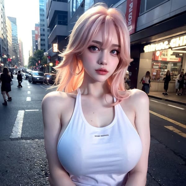 Tags: 21872187
<lora:koreanDollLikeness:0.51>, <lora:YaeMiko_Test:0.76>, (white tank top:0.96), (large breasts:1.00), busy street in urban city, (seductive pose:0.97), extremely detailed eyes, cute, (photorealistic:0.93), sexy lips, double eyelids, eyelashes, perky breasts, RAW, sharp, hyper realistic, (thigh gap:0.96), blush, delicate and beautiful girl, 1girl, solo, (stunningly attractive:1.12), (dramatic:1.17)
Negative prompt: drawings, sketches, anime, disfigured, (worst quality:2.13)
Steps: 64, Sampler: DPM++ 2M Karras, CFG scale: 7.31, Seed: 1651952104, Size: 512x512, Model hash: fc2511737a, Model: chilloutmix_NiPrunedFp32Fix, Seed resize from: -1x-1, Denoising strength: 0.4, Version: v1.2.1, Hires upscale: 2.5, Hires steps: 16, Hires upscaler: ESRGAN_4x