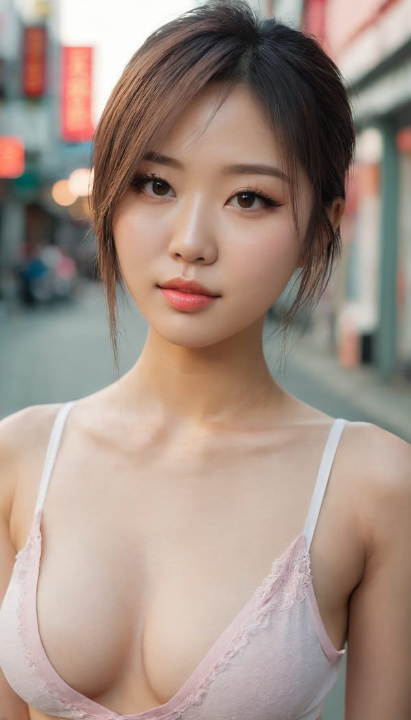 Tags: 21872187, SDXL
{"3": {"inputs": {"seed": 647310619617490, "steps": 32, "cfg": 5.25, "sampler_name": "dpmpp_2m", "scheduler": "karras", "denoise": 1.0, "model": ["27", 0], "positive": ["6", 0], "negative": ["7", 0], "latent_image": ["5", 0]}, "class_type": "KSampler"}, "4": {"inputs": {"ckpt_name": "juggernautxl.safetensors"}, "class_type": "CheckpointLoaderSimple"}, "5": {"inputs": {"width": 768, "height": 1344, "batch_size": 1}, "class_type": "EmptyLatentImage"}, "6": {"inputs": {"text": "28 year old girl, (ukrainian:1.02), (taiwanese:1.10), (chinese:1.03), (sexy lips:0.96), (idol:1.10), (detailed face:0.96), (beautiful eyes:0.95), (seductive facial expression:0.95), (seductive pose:1.13), (blush:1.13), (slim:0.97), (double eyelids:1.12), (cute:1.03), (eyelashes:1.13), (pale skin:1.07), (temptress:1.13), (perky ass:1.01), (exposed ass:1.12), (looking back:1.08), (sexy ass:1.07), (thigh gap:1.04), (white tanktop:0.98), busy street, (RAW:1.03), (natural looking skin:1.04), (textured skin:1.09), (candid cinema:1.05), (skin fuzz:1.06), (detailed skin:1.06), (portra:1.02), (film:1.07), (soft lighting:1.00)", "clip": ["27", 1]}, "class_type": "CLIPTextEncode"}, "7": {"inputs": {"text": "(bad hands:1.10), (low resolution:1.10), (open mouth:1.09), (watermark:1.09), (distorted:1.07), (twisted:1.10), (worst quality:1.14)", "clip": ["27", 1]}, "class_type": "CLIPTextEncode"}, "8": {"inputs": {"samples": ["3", 0], "vae": ["4", 2]}, "class_type": "VAEDecode"}, "25": {"inputs": {"lora_name": "nudify_xl.safetensors", "strength_model": 0.01, "strength_clip": 0.36, "model": ["4", 0], "clip": ["4", 1]}, "class_type": "LoraLoader"}, "26": {"inputs": {"lora_name": "shirtlift_SDXL_v2.safetensors", "strength_model": 0.0, "strength_clip": 0.18, "model": ["25", 0], "clip": ["25", 1]}, "class_type": "LoraLoader"}, "27": {"inputs": {"lora_name": "PerfectEyesXL.safetensors", "strength_model": 0.03, "strength_clip": 0.17, "model": ["26", 0], "clip": ["26", 1]}, "class_type": "LoraLoader"}, "30": {"inputs": {"model_name": "4x_NMKD-Superscale-SP_178000_G.pth"}, "class_type": "UpscaleModelLoader"}, "31": {"inputs": {"upscale_model": ["30", 0], "image": ["8", 0]}, "class_type": "ImageUpscaleWithModel"}, "32": {"inputs": {"upscale_method": "lanczos", "scale_by": 0.5, "image": ["31", 0]}, "class_type": "ImageScaleBy"}, "33": {"inputs": {"pixels": ["32", 0], "vae": ["4", 2]}, "class_type": "VAEEncode"}, "34": {"inputs": {"seed": 647310619617490, "steps": 32, "cfg": 5.25, "sampler_name": "dpmpp_2m", "scheduler": "karras", "denoise": 0.3, "model": ["27", 0], "positive": ["6", 0], "negative": ["7", 0], "latent_image": ["33", 0]}, "class_type": "KSampler"}, "36": {"inputs": {"samples": ["34", 0], "vae": ["4", 2]}, "class_type": "VAEDecode"}, "39": {"inputs": {"filename_prefix": "comfyapi-1733058479147", "images": ["36", 0]}, "class_type": "SaveImage"}}