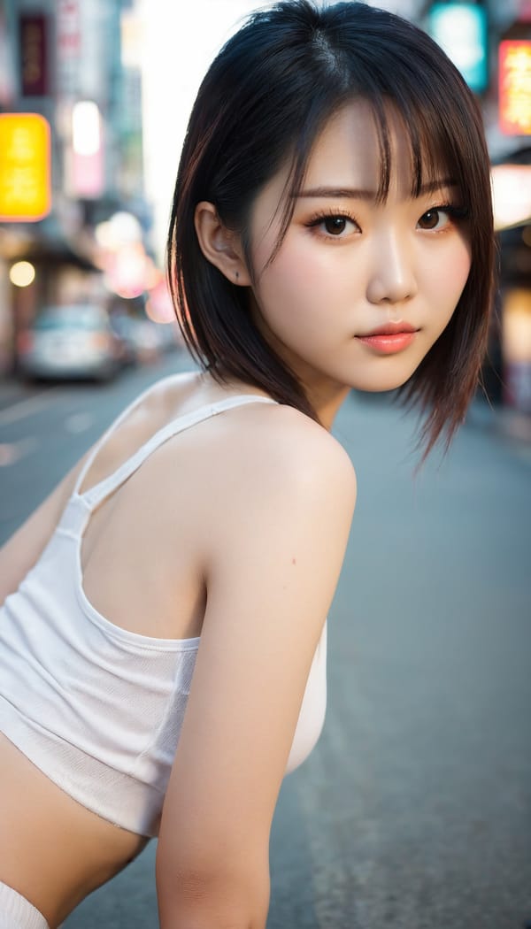 Tags: 21872187, SDXL
{"3": {"inputs": {"seed": 478320761136653, "steps": 64, "cfg": 6.93, "sampler_name": "dpmpp_2m", "scheduler": "karras", "denoise": 1.0, "model": ["27", 0], "positive": ["6", 0], "negative": ["7", 0], "latent_image": ["5", 0]}, "class_type": "KSampler"}, "4": {"inputs": {"ckpt_name": "juggernautxl.safetensors"}, "class_type": "CheckpointLoaderSimple"}, "5": {"inputs": {"width": 768, "height": 1344, "batch_size": 1}, "class_type": "EmptyLatentImage"}, "6": {"inputs": {"text": "22 year old girl, (chinese:1.07), (japanese:1.13), (sexy lips:1.06), (eyelashes:1.13), (detailed face:1.09), (cute:1.11), (seductive pose:1.13), (pale skin:1.02), (blush:1.01), (beautiful eyes:0.95), (seductive facial expression:1.07), (temptress:1.13), (idol:1.13), (slim:1.12), (double eyelids:1.06), (on all fours:1.03), (spreading ass cheeks:1.04), (from behind:1.07), (backboob:1.05), (white tanktop:1.04), busy street, (soft lighting:1.00), (detailed skin:1.00), (portra:1.04), (skin fuzz:1.03), (candid cinema:1.07), (RAW:1.05), (film:1.05), (textured skin:1.03), (natural looking skin:1.09)", "clip": ["27", 1]}, "class_type": "CLIPTextEncode"}, "7": {"inputs": {"text": "(open mouth:1.06), (bad hands:1.05), (twisted:1.12), (distorted:1.06), (low resolution:1.06), (worst quality:1.13), (watermark:1.12)", "clip": ["27", 1]}, "class_type": "CLIPTextEncode"}, "8": {"inputs": {"samples": ["3", 0], "vae": ["4", 2]}, "class_type": "VAEDecode"}, "25": {"inputs": {"lora_name": "nudify_xl.safetensors", "strength_model": 0.19, "strength_clip": 0.3, "model": ["4", 0], "clip": ["4", 1]}, "class_type": "LoraLoader"}, "26": {"inputs": {"lora_name": "shirtlift_SDXL_v2.safetensors", "strength_model": 0.19, "strength_clip": 0.11, "model": ["25", 0], "clip": ["25", 1]}, "class_type": "LoraLoader"}, "27": {"inputs": {"lora_name": "PerfectEyesXL.safetensors", "strength_model": 0.17, "strength_clip": 0.13, "model": ["26", 0], "clip": ["26", 1]}, "class_type": "LoraLoader"}, "30": {"inputs": {"model_name": "4x_NMKD-Superscale-SP_178000_G.pth"}, "class_type": "UpscaleModelLoader"}, "31": {"inputs": {"upscale_model": ["30", 0], "image": ["8", 0]}, "class_type": "ImageUpscaleWithModel"}, "32": {"inputs": {"upscale_method": "lanczos", "scale_by": 0.5, "image": ["31", 0]}, "class_type": "ImageScaleBy"}, "33": {"inputs": {"pixels": ["32", 0], "vae": ["4", 2]}, "class_type": "VAEEncode"}, "34": {"inputs": {"seed": 478320761136653, "steps": 64, "cfg": 6.93, "sampler_name": "dpmpp_2m", "scheduler": "karras", "denoise": 0.3, "model": ["27", 0], "positive": ["6", 0], "negative": ["7", 0], "latent_image": ["33", 0]}, "class_type": "KSampler"}, "36": {"inputs": {"samples": ["34", 0], "vae": ["4", 2]}, "class_type": "VAEDecode"}, "39": {"inputs": {"filename_prefix": "comfyapi-1724861972099", "images": ["36", 0]}, "class_type": "SaveImage"}}