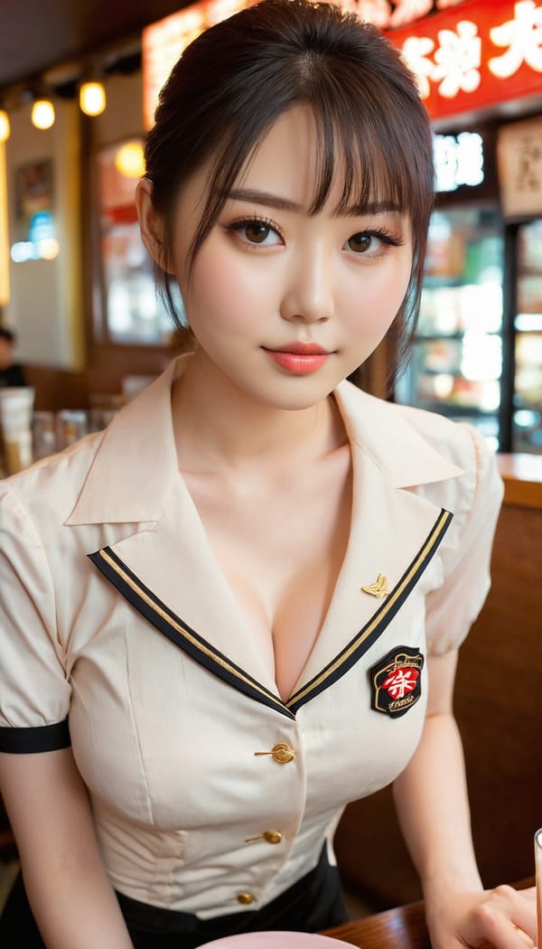 Tags: 21872187, SDXL
{"3": {"inputs": {"seed": 132136731614222, "steps": 64, "cfg": 7.32, "sampler_name": "dpmpp_2m", "scheduler": "karras", "denoise": 1.0, "model": ["27", 0], "positive": ["6", 0], "negative": ["7", 0], "latent_image": ["5", 0]}, "class_type": "KSampler"}, "4": {"inputs": {"ckpt_name": "juggernautxl.safetensors"}, "class_type": "CheckpointLoaderSimple"}, "5": {"inputs": {"width": 768, "height": 1344, "batch_size": 1}, "class_type": "EmptyLatentImage"}, "6": {"inputs": {"text": "24 year old girl, (japanese:1.06), (irish:1.01), (russian:0.98), (detailed face:1.14), (cute:0.97), (eyelashes:0.98), (blush:0.95), (double eyelids:1.10), (sexy lips:0.97), (pale skin:1.02), (beautiful eyes:0.95), (temptress:1.02), (seductive pose:1.07), (seductive facial expression:1.09), (idol:1.05), (slim:1.04), (in a seductive pose:1.13), (large perky breasts:1.10), (cleavage:1.01), (thigh gap:1.02), (a waitress in uniform:1.14) working at a restaurant, (soft lighting:1.06), (RAW:1.05), (candid cinema:1.06), (film:1.05), (detailed skin:1.04), (textured skin:1.02), (portra:1.06), (natural looking skin:1.06), (skin fuzz:1.04)", "clip": ["27", 1]}, "class_type": "CLIPTextEncode"}, "7": {"inputs": {"text": "(bad hands:1.13), (worst quality:1.11), (distorted:1.14), (open mouth:1.06), (watermark:1.12), (low resolution:1.12), (twisted:1.05)", "clip": ["27", 1]}, "class_type": "CLIPTextEncode"}, "8": {"inputs": {"samples": ["3", 0], "vae": ["4", 2]}, "class_type": "VAEDecode"}, "25": {"inputs": {"lora_name": "nudify_xl.safetensors", "strength_model": 0.39, "strength_clip": 0.39, "model": ["4", 0], "clip": ["4", 1]}, "class_type": "LoraLoader"}, "26": {"inputs": {"lora_name": "shirtlift_SDXL_v2.safetensors", "strength_model": 0.08, "strength_clip": 0.07, "model": ["25", 0], "clip": ["25", 1]}, "class_type": "LoraLoader"}, "27": {"inputs": {"lora_name": "PerfectEyesXL.safetensors", "strength_model": 0.11, "strength_clip": 0.13, "model": ["26", 0], "clip": ["26", 1]}, "class_type": "LoraLoader"}, "30": {"inputs": {"model_name": "4x_NMKD-Superscale-SP_178000_G.pth"}, "class_type": "UpscaleModelLoader"}, "31": {"inputs": {"upscale_model": ["30", 0], "image": ["8", 0]}, "class_type": "ImageUpscaleWithModel"}, "32": {"inputs": {"upscale_method": "lanczos", "scale_by": 0.5, "image": ["31", 0]}, "class_type": "ImageScaleBy"}, "33": {"inputs": {"pixels": ["32", 0], "vae": ["4", 2]}, "class_type": "VAEEncode"}, "34": {"inputs": {"seed": 132136731614222, "steps": 64, "cfg": 7.32, "sampler_name": "dpmpp_2m", "scheduler": "karras", "denoise": 0.3, "model": ["27", 0], "positive": ["6", 0], "negative": ["7", 0], "latent_image": ["33", 0]}, "class_type": "KSampler"}, "36": {"inputs": {"samples": ["34", 0], "vae": ["4", 2]}, "class_type": "VAEDecode"}, "39": {"inputs": {"filename_prefix": "comfyapi-1727086200656", "images": ["36", 0]}, "class_type": "SaveImage"}}