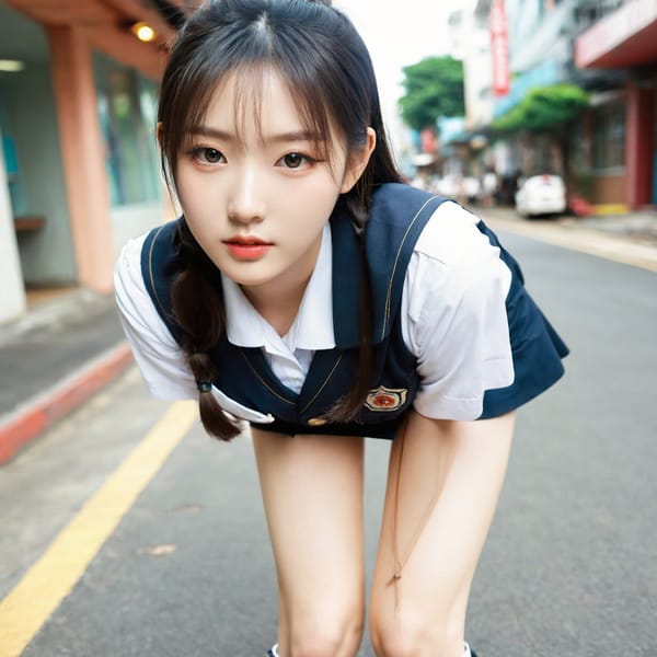 Tags: 21872187, SDXL
{"3": {"inputs": {"seed": 466930449789444, "steps": 64, "cfg": 6.75, "sampler_name": "dpmpp_2m", "scheduler": "karras", "denoise": 1.0, "model": ["27", 0], "positive": ["6", 0], "negative": ["7", 0], "latent_image": ["5", 0]}, "class_type": "KSampler"}, "4": {"inputs": {"ckpt_name": "leosamsHelloworldSDXL_helloworldSDXL32DPO.safetensors"}, "class_type": "CheckpointLoaderSimple"}, "5": {"inputs": {"width": 1024, "height": 1024, "batch_size": 1}, "class_type": "EmptyLatentImage"}, "6": {"inputs": {"text": "22 year old girl, (korean:1.01), (chinese:1.00), (taiwanese:1.06), (beautiful eyes:1.02), (cute:1.14), (seductive facial expression:1.09), (temptress:1.10), (pale skin:1.11), (seductive pose:1.04), (slim:1.01), (double eyelids:1.09), (sexy lips:1.07), (blush:1.00), (idol:1.13), (eyelashes:1.13), (detailed face:0.95), (perky ass:1.03), (exposed ass:1.12), (looking back:1.00), (sexy ass:1.09), (thigh gap:0.95), (school uniform:1.05), choker, busy street, (soft lighting:1.06), (detailed skin:1.05), (skin fuzz:1.04), (RAW:1.04), (portra:1.04), (textured skin:1.04), (natural looking skin:1.01), (film:1.07), (candid cinema:1.00)", "clip": ["27", 1]}, "class_type": "CLIPTextEncode"}, "7": {"inputs": {"text": "(worst quality:1.14), (low resolution:1.10), (distorted:1.07), (bad hands:1.10), (watermark:1.08), (open mouth:1.13), (twisted:1.10)", "clip": ["27", 1]}, "class_type": "CLIPTextEncode"}, "8": {"inputs": {"samples": ["3", 0], "vae": ["4", 2]}, "class_type": "VAEDecode"}, "25": {"inputs": {"lora_name": "nudify_xl.safetensors", "strength_model": 0.29, "strength_clip": 0.3, "model": ["4", 0], "clip": ["4", 1]}, "class_type": "LoraLoader"}, "26": {"inputs": {"lora_name": "shirtlift_SDXL_v2.safetensors", "strength_model": 0.12, "strength_clip": 0.19, "model": ["25", 0], "clip": ["25", 1]}, "class_type": "LoraLoader"}, "27": {"inputs": {"lora_name": "PerfectEyesXL.safetensors", "strength_model": 0.08, "strength_clip": 0.0, "model": ["26", 0], "clip": ["26", 1]}, "class_type": "LoraLoader"}, "30": {"inputs": {"model_name": "4x_NMKD-Superscale-SP_178000_G.pth"}, "class_type": "UpscaleModelLoader"}, "31": {"inputs": {"upscale_model": ["30", 0], "image": ["8", 0]}, "class_type": "ImageUpscaleWithModel"}, "32": {"inputs": {"upscale_method": "lanczos", "scale_by": 0.5, "image": ["31", 0]}, "class_type": "ImageScaleBy"}, "33": {"inputs": {"pixels": ["32", 0], "vae": ["4", 2]}, "class_type": "VAEEncode"}, "34": {"inputs": {"seed": 466930449789444, "steps": 64, "cfg": 6.75, "sampler_name": "dpmpp_2m", "scheduler": "karras", "denoise": 0.3, "model": ["27", 0], "positive": ["6", 0], "negative": ["7", 0], "latent_image": ["33", 0]}, "class_type": "KSampler"}, "36": {"inputs": {"samples": ["34", 0], "vae": ["4", 2]}, "class_type": "VAEDecode"}, "39": {"inputs": {"filename_prefix": "comfyapi-1707705004197", "images": ["36", 0]}, "class_type": "SaveImage"}}