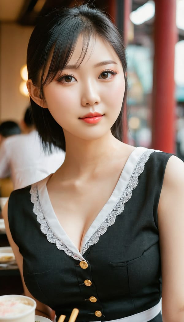 Tags: 21872187, SDXL
{"3": {"inputs": {"seed": 505751820710830, "steps": 64, "cfg": 5.48, "sampler_name": "dpmpp_2m", "scheduler": "karras", "denoise": 1.0, "model": ["27", 0], "positive": ["6", 0], "negative": ["7", 0], "latent_image": ["5", 0]}, "class_type": "KSampler"}, "4": {"inputs": {"ckpt_name": "juggernautxl.safetensors"}, "class_type": "CheckpointLoaderSimple"}, "5": {"inputs": {"width": 768, "height": 1344, "batch_size": 1}, "class_type": "EmptyLatentImage"}, "6": {"inputs": {"text": "28 year old girl, (chinese:1.06), (japanese:1.06), (ukrainian:1.03), (taiwanese:1.06), (double eyelids:1.07), (sexy lips:1.01), (slim:1.01), (detailed face:1.01), (seductive facial expression:1.14), (pale skin:0.95), (eyelashes:0.99), (blush:1.14), (beautiful eyes:0.99), (temptress:1.07), (cute:0.96), (idol:1.06), (in a seductive pose:1.10), (large perky breasts:1.01), (cleavage:1.06), (thigh gap:0.97), (a waitress in uniform:0.98) working at a restaurant, (RAW:1.01), (natural looking skin:1.06), (detailed skin:1.09), (textured skin:1.07), (candid cinema:1.01), (soft lighting:1.02), (film:1.05), (skin fuzz:1.02), (portra:1.09)", "clip": ["27", 1]}, "class_type": "CLIPTextEncode"}, "7": {"inputs": {"text": "(twisted:1.09), (watermark:1.06), (bad hands:1.11), (low resolution:1.11), (distorted:1.06), (open mouth:1.11), (worst quality:1.07)", "clip": ["27", 1]}, "class_type": "CLIPTextEncode"}, "8": {"inputs": {"samples": ["3", 0], "vae": ["4", 2]}, "class_type": "VAEDecode"}, "25": {"inputs": {"lora_name": "nudify_xl.safetensors", "strength_model": 0.33, "strength_clip": 0.18, "model": ["4", 0], "clip": ["4", 1]}, "class_type": "LoraLoader"}, "26": {"inputs": {"lora_name": "shirtlift_SDXL_v2.safetensors", "strength_model": 0.09, "strength_clip": 0.09, "model": ["25", 0], "clip": ["25", 1]}, "class_type": "LoraLoader"}, "27": {"inputs": {"lora_name": "PerfectEyesXL.safetensors", "strength_model": 0.06, "strength_clip": 0.15, "model": ["26", 0], "clip": ["26", 1]}, "class_type": "LoraLoader"}, "30": {"inputs": {"model_name": "4x_NMKD-Superscale-SP_178000_G.pth"}, "class_type": "UpscaleModelLoader"}, "31": {"inputs": {"upscale_model": ["30", 0], "image": ["8", 0]}, "class_type": "ImageUpscaleWithModel"}, "32": {"inputs": {"upscale_method": "lanczos", "scale_by": 0.5, "image": ["31", 0]}, "class_type": "ImageScaleBy"}, "33": {"inputs": {"pixels": ["32", 0], "vae": ["4", 2]}, "class_type": "VAEEncode"}, "34": {"inputs": {"seed": 505751820710830, "steps": 64, "cfg": 5.48, "sampler_name": "dpmpp_2m", "scheduler": "karras", "denoise": 0.3, "model": ["27", 0], "positive": ["6", 0], "negative": ["7", 0], "latent_image": ["33", 0]}, "class_type": "KSampler"}, "36": {"inputs": {"samples": ["34", 0], "vae": ["4", 2]}, "class_type": "VAEDecode"}, "39": {"inputs": {"filename_prefix": "comfyapi-1732006836319", "images": ["36", 0]}, "class_type": "SaveImage"}}