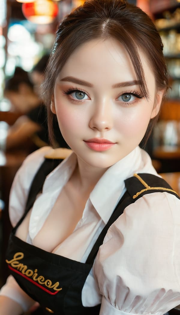 Tags: 21872187, SDXL
{"3": {"inputs": {"seed": 389021870100565, "steps": 64, "cfg": 6.68, "sampler_name": "dpmpp_2m", "scheduler": "karras", "denoise": 1.0, "model": ["27", 0], "positive": ["6", 0], "negative": ["7", 0], "latent_image": ["5", 0]}, "class_type": "KSampler"}, "4": {"inputs": {"ckpt_name": "juggernautxl.safetensors"}, "class_type": "CheckpointLoaderSimple"}, "5": {"inputs": {"width": 768, "height": 1344, "batch_size": 1}, "class_type": "EmptyLatentImage"}, "6": {"inputs": {"text": "23 year old girl, (pale skin:1.03), (seductive facial expression:1.09), (beautiful eyes:1.12), (seductive pose:1.08), (detailed face:0.98), (cute:1.03), (sexy lips:1.04), (slim:1.04), (double eyelids:1.12), (blush:1.11), (eyelashes:1.04), (idol:1.13), (temptress:0.99), (on all fours:0.97), (spreading ass cheeks:1.07), (from behind:1.07), (backboob:1.12), (a waitress in uniform:1.14) working at a restaurant, (detailed skin:1.09), (textured skin:1.01), (skin fuzz:1.01), (RAW:1.08), (candid cinema:1.07), (natural looking skin:1.02), (film:1.08), (portra:1.09), (soft lighting:1.08)", "clip": ["27", 1]}, "class_type": "CLIPTextEncode"}, "7": {"inputs": {"text": "(bad hands:1.13), (distorted:1.07), (low resolution:1.05), (twisted:1.10), (open mouth:1.09), (watermark:1.09), (worst quality:1.09)", "clip": ["27", 1]}, "class_type": "CLIPTextEncode"}, "8": {"inputs": {"samples": ["3", 0], "vae": ["4", 2]}, "class_type": "VAEDecode"}, "25": {"inputs": {"lora_name": "nudify_xl.safetensors", "strength_model": 0.37, "strength_clip": 0.02, "model": ["4", 0], "clip": ["4", 1]}, "class_type": "LoraLoader"}, "26": {"inputs": {"lora_name": "shirtlift_SDXL_v2.safetensors", "strength_model": 0.06, "strength_clip": 0.08, "model": ["25", 0], "clip": ["25", 1]}, "class_type": "LoraLoader"}, "27": {"inputs": {"lora_name": "PerfectEyesXL.safetensors", "strength_model": 0.0, "strength_clip": 0.14, "model": ["26", 0], "clip": ["26", 1]}, "class_type": "LoraLoader"}, "30": {"inputs": {"model_name": "4x_NMKD-Superscale-SP_178000_G.pth"}, "class_type": "UpscaleModelLoader"}, "31": {"inputs": {"upscale_model": ["30", 0], "image": ["8", 0]}, "class_type": "ImageUpscaleWithModel"}, "32": {"inputs": {"upscale_method": "lanczos", "scale_by": 0.5, "image": ["31", 0]}, "class_type": "ImageScaleBy"}, "33": {"inputs": {"pixels": ["32", 0], "vae": ["4", 2]}, "class_type": "VAEEncode"}, "34": {"inputs": {"seed": 389021870100565, "steps": 64, "cfg": 6.68, "sampler_name": "dpmpp_2m", "scheduler": "karras", "denoise": 0.3, "model": ["27", 0], "positive": ["6", 0], "negative": ["7", 0], "latent_image": ["33", 0]}, "class_type": "KSampler"}, "36": {"inputs": {"samples": ["34", 0], "vae": ["4", 2]}, "class_type": "VAEDecode"}, "39": {"inputs": {"filename_prefix": "comfyapi-1732533897348", "images": ["36", 0]}, "class_type": "SaveImage"}}