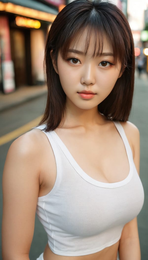 Tags: 21872187, SDXL
{"3": {"inputs": {"seed": 106419811131839, "steps": 64, "cfg": 5.49, "sampler_name": "dpmpp_2m", "scheduler": "karras", "denoise": 1.0, "model": ["27", 0], "positive": ["6", 0], "negative": ["7", 0], "latent_image": ["5", 0]}, "class_type": "KSampler"}, "4": {"inputs": {"ckpt_name": "juggernautxl.safetensors"}, "class_type": "CheckpointLoaderSimple"}, "5": {"inputs": {"width": 768, "height": 1344, "batch_size": 1}, "class_type": "EmptyLatentImage"}, "6": {"inputs": {"text": "20 year old girl, (irish:0.96), (korean:0.95), (japanese:1.02), (detailed face:1.03), (temptress:1.00), (double eyelids:0.97), (seductive pose:0.95), (blush:0.96), (idol:0.97), (sexy lips:1.02), (cute:1.05), (seductive facial expression:1.10), (beautiful eyes:1.01), (in a seductive pose:1.12), (large perky breasts:1.11), (cleavage:0.97), (thigh gap:1.02), (white tanktop:1.11), busy street, (detailed skin:1.08), (soft lighting:1.04), (candid cinema:1.03), (film:1.05), (RAW:1.06), (textured skin:1.06), (natural looking skin:1.01), (portra:1.06)", "clip": ["27", 1]}, "class_type": "CLIPTextEncode"}, "7": {"inputs": {"text": "(worst quality:1.08), (open mouth:1.06), (twisted:1.12), (distorted:1.06), (low resolution:1.07), (watermark:1.14), (bad hands:1.05)", "clip": ["27", 1]}, "class_type": "CLIPTextEncode"}, "8": {"inputs": {"samples": ["3", 0], "vae": ["4", 2]}, "class_type": "VAEDecode"}, "25": {"inputs": {"lora_name": "nudify_xl.safetensors", "strength_model": 0.37, "strength_clip": 0.38, "model": ["4", 0], "clip": ["4", 1]}, "class_type": "LoraLoader"}, "26": {"inputs": {"lora_name": "shirtlift_SDXL_v2.safetensors", "strength_model": 0.0, "strength_clip": 0.15, "model": ["25", 0], "clip": ["25", 1]}, "class_type": "LoraLoader"}, "27": {"inputs": {"lora_name": "PerfectEyesXL.safetensors", "strength_model": 0.05, "strength_clip": 0.19, "model": ["26", 0], "clip": ["26", 1]}, "class_type": "LoraLoader"}, "30": {"inputs": {"model_name": "4x_NMKD-Superscale-SP_178000_G.pth"}, "class_type": "UpscaleModelLoader"}, "31": {"inputs": {"upscale_model": ["30", 0], "image": ["8", 0]}, "class_type": "ImageUpscaleWithModel"}, "32": {"inputs": {"upscale_method": "lanczos", "scale_by": 0.5, "image": ["31", 0]}, "class_type": "ImageScaleBy"}, "33": {"inputs": {"pixels": ["32", 0], "vae": ["4", 2]}, "class_type": "VAEEncode"}, "34": {"inputs": {"seed": 106419811131839, "steps": 64, "cfg": 5.49, "sampler_name": "dpmpp_2m", "scheduler": "karras", "denoise": 0.3, "model": ["27", 0], "positive": ["6", 0], "negative": ["7", 0], "latent_image": ["33", 0]}, "class_type": "KSampler"}, "36": {"inputs": {"samples": ["34", 0], "vae": ["4", 2]}, "class_type": "VAEDecode"}, "39": {"inputs": {"filename_prefix": "comfyapi-1725236128076", "images": ["36", 0]}, "class_type": "SaveImage"}}