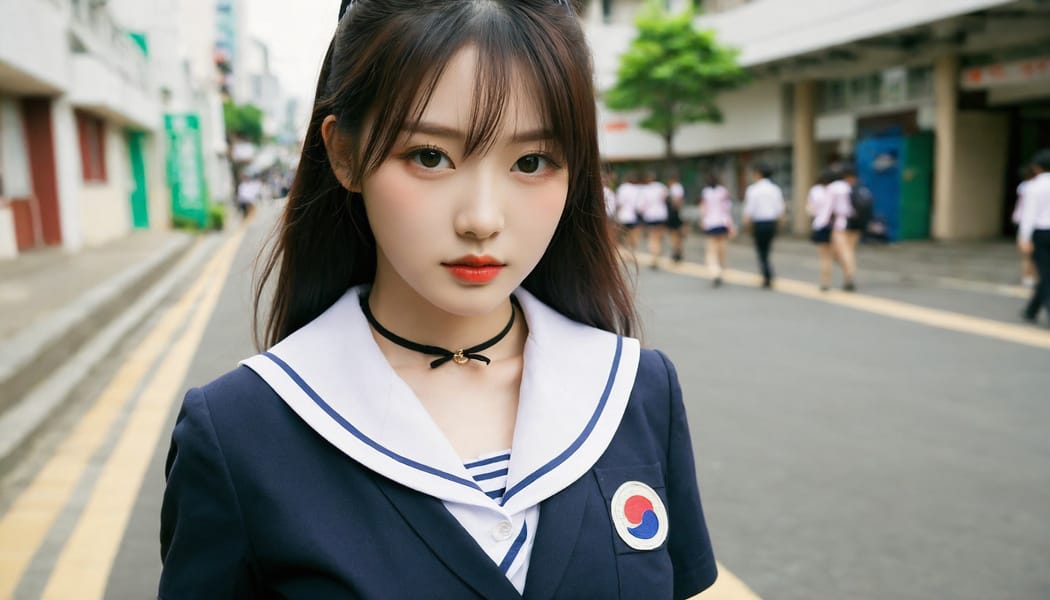 Tags: 21872187, SDXL
{"3": {"inputs": {"seed": 670240574290742, "steps": 64, "cfg": 7.93, "sampler_name": "dpmpp_2m", "scheduler": "karras", "denoise": 1.0, "model": ["27", 0], "positive": ["6", 0], "negative": ["7", 0], "latent_image": ["5", 0]}, "class_type": "KSampler"}, "4": {"inputs": {"ckpt_name": "helloworldxl.safetensors"}, "class_type": "CheckpointLoaderSimple"}, "5": {"inputs": {"width": 1344, "height": 768, "batch_size": 1}, "class_type": "EmptyLatentImage"}, "6": {"inputs": {"text": "22 year old girl, (korean:0.99), (japanese:0.96), (cute:1.03), (slim:1.03), (blush:1.07), (pale skin:1.02), (temptress:1.07), (beautiful eyes:1.13), (detailed face:1.12), (double eyelids:1.04), (eyelashes:1.02), (sexy lips:1.12), (idol:1.13), (seductive pose:1.08), (seductive facial expression:0.99), (in a seductive pose:1.04), (large perky breasts:1.05), (cleavage:1.02), (thigh gap:1.03), (school uniform:1.10), choker, busy street, (skin fuzz:1.09), (candid cinema:1.07), (textured skin:1.05), (RAW:1.03), (portra:1.06), (detailed skin:1.09), (film:1.03), (natural looking skin:1.09), (soft lighting:1.04)", "clip": ["27", 1]}, "class_type": "CLIPTextEncode"}, "7": {"inputs": {"text": "(bad hands:1.13), (worst quality:1.05), (distorted:1.07), (twisted:1.08), (low resolution:1.12), (watermark:1.11), (open mouth:1.12)", "clip": ["27", 1]}, "class_type": "CLIPTextEncode"}, "8": {"inputs": {"samples": ["3", 0], "vae": ["4", 2]}, "class_type": "VAEDecode"}, "25": {"inputs": {"lora_name": "nudify_xl.safetensors", "strength_model": 0.17, "strength_clip": 0.24, "model": ["4", 0], "clip": ["4", 1]}, "class_type": "LoraLoader"}, "26": {"inputs": {"lora_name": "shirtlift_SDXL_v2.safetensors", "strength_model": 0.14, "strength_clip": 0.02, "model": ["25", 0], "clip": ["25", 1]}, "class_type": "LoraLoader"}, "27": {"inputs": {"lora_name": "PerfectEyesXL.safetensors", "strength_model": 0.16, "strength_clip": 0.15, "model": ["26", 0], "clip": ["26", 1]}, "class_type": "LoraLoader"}, "30": {"inputs": {"model_name": "4x_NMKD-Superscale-SP_178000_G.pth"}, "class_type": "UpscaleModelLoader"}, "31": {"inputs": {"upscale_model": ["30", 0], "image": ["8", 0]}, "class_type": "ImageUpscaleWithModel"}, "32": {"inputs": {"upscale_method": "lanczos", "scale_by": 0.5, "image": ["31", 0]}, "class_type": "ImageScaleBy"}, "33": {"inputs": {"pixels": ["32", 0], "vae": ["4", 2]}, "class_type": "VAEEncode"}, "34": {"inputs": {"seed": 670240574290742, "steps": 64, "cfg": 7.93, "sampler_name": "dpmpp_2m", "scheduler": "karras", "denoise": 0.3, "model": ["27", 0], "positive": ["6", 0], "negative": ["7", 0], "latent_image": ["33", 0]}, "class_type": "KSampler"}, "36": {"inputs": {"samples": ["34", 0], "vae": ["4", 2]}, "class_type": "VAEDecode"}, "39": {"inputs": {"filename_prefix": "comfyapi-1713519268108", "images": ["36", 0]}, "class_type": "SaveImage"}}