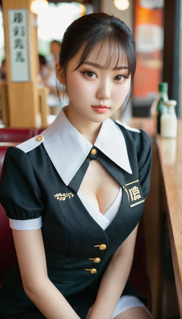 Tags: 21872187, SDXL
{"3": {"inputs": {"seed": 457861120960827, "steps": 32, "cfg": 6.49, "sampler_name": "dpmpp_2m", "scheduler": "karras", "denoise": 1.0, "model": ["27", 0], "positive": ["6", 0], "negative": ["7", 0], "latent_image": ["5", 0]}, "class_type": "KSampler"}, "4": {"inputs": {"ckpt_name": "juggernautxl.safetensors"}, "class_type": "CheckpointLoaderSimple"}, "5": {"inputs": {"width": 768, "height": 1344, "batch_size": 1}, "class_type": "EmptyLatentImage"}, "6": {"inputs": {"text": "19 year old girl, (japanese:1.04), (ukrainian:1.10), (korean:1.11), (chinese:0.97), (russian:0.96), (seductive facial expression:1.12), (double eyelids:1.03), (slim:1.04), (pale skin:1.00), (sexy lips:1.00), (blush:1.04), (cute:1.05), (eyelashes:0.97), (beautiful eyes:1.08), (temptress:1.06), (idol:1.07), (seductive pose:0.97), (detailed face:1.04), (in a seductive pose:1.02), (large perky breasts:0.99), (cleavage:1.13), (thigh gap:1.11), (a waitress in uniform:1.11) working at a restaurant, (natural looking skin:1.05), (textured skin:1.00), (soft lighting:1.00), (portra:1.07), (candid cinema:1.00), (film:1.07), (skin fuzz:1.07), (detailed skin:1.01), (RAW:1.03)", "clip": ["27", 1]}, "class_type": "CLIPTextEncode"}, "7": {"inputs": {"text": "(open mouth:1.08), (watermark:1.12), (bad hands:1.12), (twisted:1.05), (worst quality:1.12), (low resolution:1.08), (distorted:1.14)", "clip": ["27", 1]}, "class_type": "CLIPTextEncode"}, "8": {"inputs": {"samples": ["3", 0], "vae": ["4", 2]}, "class_type": "VAEDecode"}, "25": {"inputs": {"lora_name": "nudify_xl.safetensors", "strength_model": 0.16, "strength_clip": 0.39, "model": ["4", 0], "clip": ["4", 1]}, "class_type": "LoraLoader"}, "26": {"inputs": {"lora_name": "shirtlift_SDXL_v2.safetensors", "strength_model": 0.15, "strength_clip": 0.16, "model": ["25", 0], "clip": ["25", 1]}, "class_type": "LoraLoader"}, "27": {"inputs": {"lora_name": "PerfectEyesXL.safetensors", "strength_model": 0.14, "strength_clip": 0.05, "model": ["26", 0], "clip": ["26", 1]}, "class_type": "LoraLoader"}, "30": {"inputs": {"model_name": "4x_NMKD-Superscale-SP_178000_G.pth"}, "class_type": "UpscaleModelLoader"}, "31": {"inputs": {"upscale_model": ["30", 0], "image": ["8", 0]}, "class_type": "ImageUpscaleWithModel"}, "32": {"inputs": {"upscale_method": "lanczos", "scale_by": 0.5, "image": ["31", 0]}, "class_type": "ImageScaleBy"}, "33": {"inputs": {"pixels": ["32", 0], "vae": ["4", 2]}, "class_type": "VAEEncode"}, "34": {"inputs": {"seed": 457861120960827, "steps": 32, "cfg": 6.49, "sampler_name": "dpmpp_2m", "scheduler": "karras", "denoise": 0.3, "model": ["27", 0], "positive": ["6", 0], "negative": ["7", 0], "latent_image": ["33", 0]}, "class_type": "KSampler"}, "36": {"inputs": {"samples": ["34", 0], "vae": ["4", 2]}, "class_type": "VAEDecode"}, "39": {"inputs": {"filename_prefix": "comfyapi-1731569149571", "images": ["36", 0]}, "class_type": "SaveImage"}}