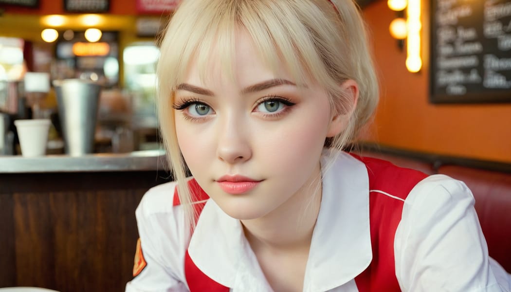 Tags: 21872187, SDXL
{"3": {"inputs": {"seed": 746269571881859, "steps": 32, "cfg": 7.12, "sampler_name": "dpmpp_2m", "scheduler": "karras", "denoise": 1.0, "model": ["27", 0], "positive": ["6", 0], "negative": ["7", 0], "latent_image": ["5", 0]}, "class_type": "KSampler"}, "4": {"inputs": {"ckpt_name": "juggernautxl.safetensors"}, "class_type": "CheckpointLoaderSimple"}, "5": {"inputs": {"width": 1344, "height": 768, "batch_size": 1}, "class_type": "EmptyLatentImage"}, "6": {"inputs": {"text": "19 year old girl, (seductive facial expression:0.99), (seductive pose:0.99), (pale skin:1.09), (cute:1.02), (detailed face:0.95), (temptress:1.06), (eyelashes:0.97), (slim:1.00), (double eyelids:0.96), (beautiful eyes:1.04), (idol:1.12), (blush:1.05), (sexy lips:1.14), (in a seductive pose:1.01), (large perky breasts:1.00), (cleavage:0.96), (thigh gap:1.14), (a waitress in uniform:1.06) working at a restaurant, (textured skin:1.07), (candid cinema:1.07), (film:1.06), (soft lighting:1.04), (portra:1.09), (natural looking skin:1.02), (skin fuzz:1.03), (detailed skin:1.04), (RAW:1.04)", "clip": ["27", 1]}, "class_type": "CLIPTextEncode"}, "7": {"inputs": {"text": "(open mouth:1.08), (twisted:1.05), (worst quality:1.10), (watermark:1.14), (bad hands:1.08), (distorted:1.13), (low resolution:1.09)", "clip": ["27", 1]}, "class_type": "CLIPTextEncode"}, "8": {"inputs": {"samples": ["3", 0], "vae": ["4", 2]}, "class_type": "VAEDecode"}, "25": {"inputs": {"lora_name": "nudify_xl.safetensors", "strength_model": 0.33, "strength_clip": 0.11, "model": ["4", 0], "clip": ["4", 1]}, "class_type": "LoraLoader"}, "26": {"inputs": {"lora_name": "shirtlift_SDXL_v2.safetensors", "strength_model": 0.13, "strength_clip": 0.12, "model": ["25", 0], "clip": ["25", 1]}, "class_type": "LoraLoader"}, "27": {"inputs": {"lora_name": "PerfectEyesXL.safetensors", "strength_model": 0.12, "strength_clip": 0.08, "model": ["26", 0], "clip": ["26", 1]}, "class_type": "LoraLoader"}, "30": {"inputs": {"model_name": "4x_NMKD-Superscale-SP_178000_G.pth"}, "class_type": "UpscaleModelLoader"}, "31": {"inputs": {"upscale_model": ["30", 0], "image": ["8", 0]}, "class_type": "ImageUpscaleWithModel"}, "32": {"inputs": {"upscale_method": "lanczos", "scale_by": 0.5, "image": ["31", 0]}, "class_type": "ImageScaleBy"}, "33": {"inputs": {"pixels": ["32", 0], "vae": ["4", 2]}, "class_type": "VAEEncode"}, "34": {"inputs": {"seed": 746269571881859, "steps": 32, "cfg": 7.12, "sampler_name": "dpmpp_2m", "scheduler": "karras", "denoise": 0.3, "model": ["27", 0], "positive": ["6", 0], "negative": ["7", 0], "latent_image": ["33", 0]}, "class_type": "KSampler"}, "36": {"inputs": {"samples": ["34", 0], "vae": ["4", 2]}, "class_type": "VAEDecode"}, "39": {"inputs": {"filename_prefix": "comfyapi-1726417196754", "images": ["36", 0]}, "class_type": "SaveImage"}}