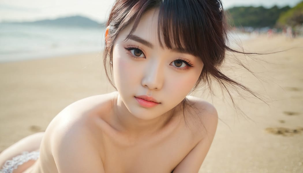 Tags: 21872187, SDXL
{"3": {"inputs": {"seed": 248108097412221, "steps": 32, "cfg": 6.05, "sampler_name": "dpmpp_2m", "scheduler": "karras", "denoise": 1.0, "model": ["27", 0], "positive": ["6", 0], "negative": ["7", 0], "latent_image": ["5", 0]}, "class_type": "KSampler"}, "4": {"inputs": {"ckpt_name": "juggernautxl.safetensors"}, "class_type": "CheckpointLoaderSimple"}, "5": {"inputs": {"width": 1344, "height": 768, "batch_size": 1}, "class_type": "EmptyLatentImage"}, "6": {"inputs": {"text": "19 year old girl, (japanese:1.07), (korean:1.10), (idol:1.01), (sexy lips:1.13), (blush:0.96), (pale skin:1.03), (detailed face:1.08), (cute:1.12), (double eyelids:1.09), (beautiful eyes:1.11), (slim:0.98), (eyelashes:1.10), (temptress:1.01), (seductive facial expression:1.03), (seductive pose:1.01), (perky ass:0.95), (exposed ass:1.03), (looking back:1.13), (sexy ass:0.97), (thigh gap:1.01), strolling (nude:1.06) at a beach, (skin fuzz:1.00), (soft lighting:1.01), (film:1.00), (natural looking skin:1.09), (textured skin:1.04), (RAW:1.00), (candid cinema:1.02), (portra:1.09), (detailed skin:1.02)", "clip": ["27", 1]}, "class_type": "CLIPTextEncode"}, "7": {"inputs": {"text": "(open mouth:1.13), (worst quality:1.10), (low resolution:1.11), (bad hands:1.07), (twisted:1.11), (watermark:1.08)", "clip": ["27", 1]}, "class_type": "CLIPTextEncode"}, "8": {"inputs": {"samples": ["3", 0], "vae": ["4", 2]}, "class_type": "VAEDecode"}, "25": {"inputs": {"lora_name": "nudify_xl.safetensors", "strength_model": 0.35, "strength_clip": 0.27, "model": ["4", 0], "clip": ["4", 1]}, "class_type": "LoraLoader"}, "26": {"inputs": {"lora_name": "shirtlift_SDXL_v2.safetensors", "strength_model": 0.01, "strength_clip": 0.07, "model": ["25", 0], "clip": ["25", 1]}, "class_type": "LoraLoader"}, "27": {"inputs": {"lora_name": "PerfectEyesXL.safetensors", "strength_model": 0.01, "strength_clip": 0.18, "model": ["26", 0], "clip": ["26", 1]}, "class_type": "LoraLoader"}, "30": {"inputs": {"model_name": "4x_NMKD-Superscale-SP_178000_G.pth"}, "class_type": "UpscaleModelLoader"}, "31": {"inputs": {"upscale_model": ["30", 0], "image": ["8", 0]}, "class_type": "ImageUpscaleWithModel"}, "32": {"inputs": {"upscale_method": "lanczos", "scale_by": 0.5, "image": ["31", 0]}, "class_type": "ImageScaleBy"}, "33": {"inputs": {"pixels": ["32", 0], "vae": ["4", 2]}, "class_type": "VAEEncode"}, "34": {"inputs": {"seed": 248108097412221, "steps": 32, "cfg": 6.05, "sampler_name": "dpmpp_2m", "scheduler": "karras", "denoise": 0.3, "model": ["27", 0], "positive": ["6", 0], "negative": ["7", 0], "latent_image": ["33", 0]}, "class_type": "KSampler"}, "36": {"inputs": {"samples": ["34", 0], "vae": ["4", 2]}, "class_type": "VAEDecode"}, "39": {"inputs": {"filename_prefix": "comfyapi-1725178589849", "images": ["36", 0]}, "class_type": "SaveImage"}}