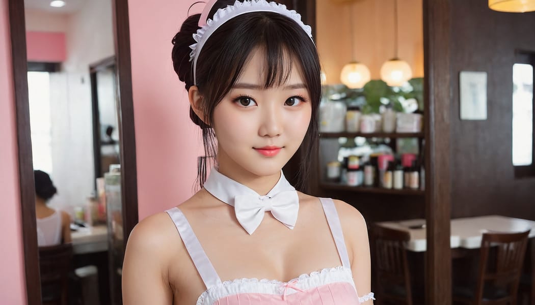 Tags: 21872187, SDXL
{"3": {"inputs": {"seed": 248012707808102, "steps": 32, "cfg": 6.49, "sampler_name": "dpmpp_2m", "scheduler": "karras", "denoise": 1.0, "model": ["27", 0], "positive": ["6", 0], "negative": ["7", 0], "latent_image": ["5", 0]}, "class_type": "KSampler"}, "4": {"inputs": {"ckpt_name": "juggernautXL_v8Rundiffusion.safetensors"}, "class_type": "CheckpointLoaderSimple"}, "5": {"inputs": {"width": 1344, "height": 768, "batch_size": 1}, "class_type": "EmptyLatentImage"}, "6": {"inputs": {"text": "23 year old girl, (chinese:1.09), (seductive facial expression:1.09), (blush:1.11), (double eyelids:1.13), (beautiful eyes:1.13), (detailed face:1.09), (idol:1.09), (slim:1.04), (sexy lips:1.02), (temptress:0.97), (pale skin:1.12), (cute:1.00), (eyelashes:1.10), (seductive pose:1.04), (perky ass:0.95), (exposed ass:1.05), (looking back:1.04), (sexy ass:0.99), (thigh gap:1.10), in a (skimpy maid costume:1.09) working at a maid cafe, choker, bowtie, headband, pleated skirt, (film:1.03), (RAW:1.05), (skin fuzz:1.09), (candid cinema:1.00), (detailed skin:1.09), (soft lighting:1.09), (portra:1.06), (natural looking skin:1.07), (textured skin:1.03)", "clip": ["27", 1]}, "class_type": "CLIPTextEncode"}, "7": {"inputs": {"text": "(low resolution:1.10), (distorted:1.07), (open mouth:1.09), (worst quality:1.10), (bad hands:1.05), (watermark:1.11), (twisted:1.11)", "clip": ["27", 1]}, "class_type": "CLIPTextEncode"}, "8": {"inputs": {"samples": ["3", 0], "vae": ["4", 2]}, "class_type": "VAEDecode"}, "25": {"inputs": {"lora_name": "nudify_xl.safetensors", "strength_model": 0.27, "strength_clip": 0.32, "model": ["4", 0], "clip": ["4", 1]}, "class_type": "LoraLoader"}, "26": {"inputs": {"lora_name": "shirtlift_SDXL_v2.safetensors", "strength_model": 0.14, "strength_clip": 0.1, "model": ["25", 0], "clip": ["25", 1]}, "class_type": "LoraLoader"}, "27": {"inputs": {"lora_name": "PerfectEyesXL.safetensors", "strength_model": 0.08, "strength_clip": 0.02, "model": ["26", 0], "clip": ["26", 1]}, "class_type": "LoraLoader"}, "30": {"inputs": {"model_name": "4x_NMKD-Superscale-SP_178000_G.pth"}, "class_type": "UpscaleModelLoader"}, "31": {"inputs": {"upscale_model": ["30", 0], "image": ["8", 0]}, "class_type": "ImageUpscaleWithModel"}, "32": {"inputs": {"upscale_method": "lanczos", "scale_by": 0.5, "image": ["31", 0]}, "class_type": "ImageScaleBy"}, "33": {"inputs": {"pixels": ["32", 0], "vae": ["4", 2]}, "class_type": "VAEEncode"}, "34": {"inputs": {"seed": 248012707808102, "steps": 32, "cfg": 6.49, "sampler_name": "dpmpp_2m", "scheduler": "karras", "denoise": 0.3, "model": ["27", 0], "positive": ["6", 0], "negative": ["7", 0], "latent_image": ["33", 0]}, "class_type": "KSampler"}, "36": {"inputs": {"samples": ["34", 0], "vae": ["4", 2]}, "class_type": "VAEDecode"}, "39": {"inputs": {"filename_prefix": "comfyapi-1707880743517", "images": ["36", 0]}, "class_type": "SaveImage"}}