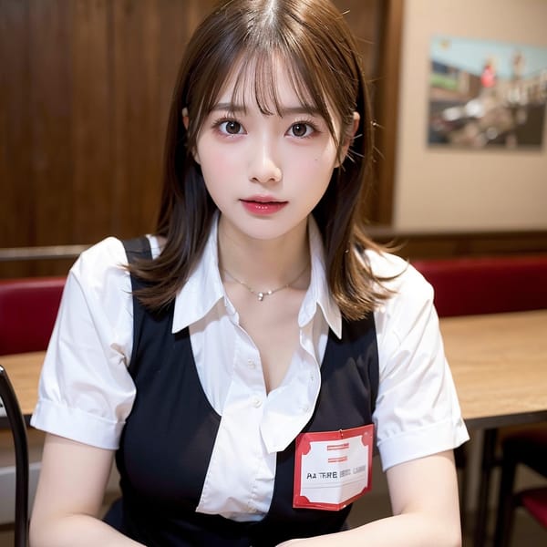 Tags: 21872187
<lora:mix4:0.40>, <lora:JapaneseDollLikeness_v15:0.77>, (waitress wearing uniform:0.90), restaurant, (seductive pose:1.16), extremely detailed face, (photorealistic:0.95), sexy lips, double eyelids, perky breasts, full body portrait, textured skin, 4K, RAW, sharp, hyper realistic, (thigh gap:0.98), solo, (stunningly attractive:1.12)
Negative prompt: drawings, paintings, black and white, (worst quality:2.03)
Steps: 48, Sampler: DPM++ 2M Karras, CFG scale: 5.81, Seed: 800842196, Size: 512x512, Model hash: fc2511737a, Model: chilloutmix_NiPrunedFp32Fix, Seed resize from: -1x-1, Denoising strength: 0.45, Version: v1.2.1, Hires upscale: 2.0, Hires steps: 32, Hires upscaler: ESRGAN_4x