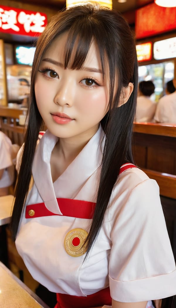 Tags: 21872187, SDXL
{"3": {"inputs": {"seed": 680993496266994, "steps": 64, "cfg": 7.36, "sampler_name": "dpmpp_2m", "scheduler": "karras", "denoise": 1.0, "model": ["27", 0], "positive": ["6", 0], "negative": ["7", 0], "latent_image": ["5", 0]}, "class_type": "KSampler"}, "4": {"inputs": {"ckpt_name": "juggernautxl.safetensors"}, "class_type": "CheckpointLoaderSimple"}, "5": {"inputs": {"width": 768, "height": 1344, "batch_size": 1}, "class_type": "EmptyLatentImage"}, "6": {"inputs": {"text": "18 year old girl, (japanese:1.11), (idol:1.09), (double eyelids:1.10), (temptress:1.04), (seductive pose:1.12), (blush:1.03), (slim:1.07), (seductive facial expression:1.14), (eyelashes:1.01), (sexy lips:1.04), (detailed face:0.98), (pale skin:0.96), (in a seductive pose:1.02), (large perky breasts:1.10), (cleavage:1.04), (thigh gap:1.04), (a waitress in uniform:0.99) working at a restaurant, (candid cinema:1.01), (skin fuzz:1.06), (portra:1.08), (natural looking skin:1.02), (textured skin:1.08), (RAW:1.00), (film:1.06), (soft lighting:1.00), (detailed skin:1.03)", "clip": ["27", 1]}, "class_type": "CLIPTextEncode"}, "7": {"inputs": {"text": "(low resolution:1.13), (twisted:1.06), (worst quality:1.05), (watermark:1.12), (bad hands:1.12), (distorted:1.12)", "clip": ["27", 1]}, "class_type": "CLIPTextEncode"}, "8": {"inputs": {"samples": ["3", 0], "vae": ["4", 2]}, "class_type": "VAEDecode"}, "25": {"inputs": {"lora_name": "nudify_xl.safetensors", "strength_model": 0.32, "strength_clip": 0.01, "model": ["4", 0], "clip": ["4", 1]}, "class_type": "LoraLoader"}, "26": {"inputs": {"lora_name": "shirtlift_SDXL_v2.safetensors", "strength_model": 0.15, "strength_clip": 0.0, "model": ["25", 0], "clip": ["25", 1]}, "class_type": "LoraLoader"}, "27": {"inputs": {"lora_name": "PerfectEyesXL.safetensors", "strength_model": 0.13, "strength_clip": 0.06, "model": ["26", 0], "clip": ["26", 1]}, "class_type": "LoraLoader"}, "30": {"inputs": {"model_name": "4x_NMKD-Superscale-SP_178000_G.pth"}, "class_type": "UpscaleModelLoader"}, "31": {"inputs": {"upscale_model": ["30", 0], "image": ["8", 0]}, "class_type": "ImageUpscaleWithModel"}, "32": {"inputs": {"upscale_method": "lanczos", "scale_by": 0.5, "image": ["31", 0]}, "class_type": "ImageScaleBy"}, "33": {"inputs": {"pixels": ["32", 0], "vae": ["4", 2]}, "class_type": "VAEEncode"}, "34": {"inputs": {"seed": 680993496266994, "steps": 64, "cfg": 7.36, "sampler_name": "dpmpp_2m", "scheduler": "karras", "denoise": 0.3, "model": ["27", 0], "positive": ["6", 0], "negative": ["7", 0], "latent_image": ["33", 0]}, "class_type": "KSampler"}, "36": {"inputs": {"samples": ["34", 0], "vae": ["4", 2]}, "class_type": "VAEDecode"}, "39": {"inputs": {"filename_prefix": "comfyapi-1733972533671", "images": ["36", 0]}, "class_type": "SaveImage"}}