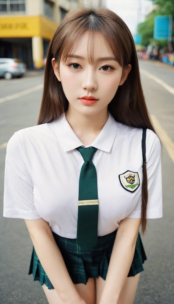 Tags: 21872187, SDXL
{"3": {"inputs": {"seed": 962566914854691, "steps": 64, "cfg": 7.48, "sampler_name": "dpmpp_2m", "scheduler": "karras", "denoise": 1.0, "model": ["27", 0], "positive": ["6", 0], "negative": ["7", 0], "latent_image": ["5", 0]}, "class_type": "KSampler"}, "4": {"inputs": {"ckpt_name": "leosamsHelloworldSDXL_helloworldSDXL32DPO.safetensors"}, "class_type": "CheckpointLoaderSimple"}, "5": {"inputs": {"width": 768, "height": 1344, "batch_size": 1}, "class_type": "EmptyLatentImage"}, "6": {"inputs": {"text": "27 year old girl, (irish:1.09), (taiwanese:1.01), (russian:1.07), (ukrainian:0.99), (beautiful eyes:1.05), (sexy lips:1.08), (cute:1.06), (slim:0.96), (pale skin:0.96), (temptress:1.09), (seductive facial expression:1.02), (eyelashes:1.05), (blush:1.11), (idol:1.06), (double eyelids:1.04), (seductive pose:1.10), (detailed face:0.97), (perky ass:1.01), (exposed ass:0.99), (looking back:0.95), (sexy ass:0.99), (thigh gap:0.97), (school uniform:1.08), choker, busy street, (skin fuzz:1.04), (portra:1.05), (film:1.01), (natural looking skin:1.00), (RAW:1.08), (soft lighting:1.06), (detailed skin:1.04), (textured skin:1.05), (candid cinema:1.08)", "clip": ["27", 1]}, "class_type": "CLIPTextEncode"}, "7": {"inputs": {"text": "(twisted:1.06), (open mouth:1.07), (worst quality:1.09), (low resolution:1.05), (watermark:1.14), (bad hands:1.05), (distorted:1.06)", "clip": ["27", 1]}, "class_type": "CLIPTextEncode"}, "8": {"inputs": {"samples": ["3", 0], "vae": ["4", 2]}, "class_type": "VAEDecode"}, "25": {"inputs": {"lora_name": "nudify_xl.safetensors", "strength_model": 0.15, "strength_clip": 0.26, "model": ["4", 0], "clip": ["4", 1]}, "class_type": "LoraLoader"}, "26": {"inputs": {"lora_name": "shirtlift_SDXL_v2.safetensors", "strength_model": 0.03, "strength_clip": 0.05, "model": ["25", 0], "clip": ["25", 1]}, "class_type": "LoraLoader"}, "27": {"inputs": {"lora_name": "PerfectEyesXL.safetensors", "strength_model": 0.06, "strength_clip": 0.16, "model": ["26", 0], "clip": ["26", 1]}, "class_type": "LoraLoader"}, "30": {"inputs": {"model_name": "4x_NMKD-Superscale-SP_178000_G.pth"}, "class_type": "UpscaleModelLoader"}, "31": {"inputs": {"upscale_model": ["30", 0], "image": ["8", 0]}, "class_type": "ImageUpscaleWithModel"}, "32": {"inputs": {"upscale_method": "lanczos", "scale_by": 0.5, "image": ["31", 0]}, "class_type": "ImageScaleBy"}, "33": {"inputs": {"pixels": ["32", 0], "vae": ["4", 2]}, "class_type": "VAEEncode"}, "34": {"inputs": {"seed": 962566914854691, "steps": 64, "cfg": 7.48, "sampler_name": "dpmpp_2m", "scheduler": "karras", "denoise": 0.3, "model": ["27", 0], "positive": ["6", 0], "negative": ["7", 0], "latent_image": ["33", 0]}, "class_type": "KSampler"}, "36": {"inputs": {"samples": ["34", 0], "vae": ["4", 2]}, "class_type": "VAEDecode"}, "39": {"inputs": {"filename_prefix": "comfyapi-1707497294658", "images": ["36", 0]}, "class_type": "SaveImage"}}