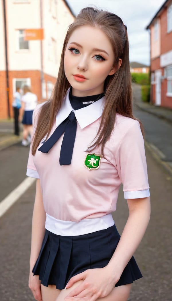 Tags: 21872187, SDXL
{"3": {"inputs": {"seed": 503709190392027, "steps": 32, "cfg": 7.39, "sampler_name": "dpmpp_2m", "scheduler": "karras", "denoise": 1.0, "model": ["27", 0], "positive": ["6", 0], "negative": ["7", 0], "latent_image": ["5", 0]}, "class_type": "KSampler"}, "4": {"inputs": {"ckpt_name": "juggernautxl.safetensors"}, "class_type": "CheckpointLoaderSimple"}, "5": {"inputs": {"width": 768, "height": 1344, "batch_size": 1}, "class_type": "EmptyLatentImage"}, "6": {"inputs": {"text": "19 year old girl, (irish:0.96), (double eyelids:1.07), (eyelashes:1.08), (temptress:1.08), (cute:1.10), (idol:0.98), (sexy lips:0.97), (blush:1.13), (detailed face:1.07), (slim:0.96), (seductive pose:1.03), (beautiful eyes:0.95), (seductive facial expression:1.10), (pale skin:1.07), (perky ass:1.11), (exposed ass:1.01), (looking back:0.97), (sexy ass:1.10), (thigh gap:1.09), (school uniform:1.12), choker, busy street, (detailed skin:1.08), (soft lighting:1.04), (RAW:1.01), (skin fuzz:1.09), (candid cinema:1.07), (natural looking skin:1.01), (film:1.07), (textured skin:1.05)", "clip": ["27", 1]}, "class_type": "CLIPTextEncode"}, "7": {"inputs": {"text": "(watermark:1.09), (distorted:1.11), (low resolution:1.07), (bad hands:1.14), (twisted:1.14), (worst quality:1.12)", "clip": ["27", 1]}, "class_type": "CLIPTextEncode"}, "8": {"inputs": {"samples": ["3", 0], "vae": ["4", 2]}, "class_type": "VAEDecode"}, "25": {"inputs": {"lora_name": "nudify_xl.safetensors", "strength_model": 0.22, "strength_clip": 0.23, "model": ["4", 0], "clip": ["4", 1]}, "class_type": "LoraLoader"}, "26": {"inputs": {"lora_name": "shirtlift_SDXL_v2.safetensors", "strength_model": 0.15, "strength_clip": 0.18, "model": ["25", 0], "clip": ["25", 1]}, "class_type": "LoraLoader"}, "27": {"inputs": {"lora_name": "PerfectEyesXL.safetensors", "strength_model": 0.15, "strength_clip": 0.16, "model": ["26", 0], "clip": ["26", 1]}, "class_type": "LoraLoader"}, "30": {"inputs": {"model_name": "4x_NMKD-Superscale-SP_178000_G.pth"}, "class_type": "UpscaleModelLoader"}, "31": {"inputs": {"upscale_model": ["30", 0], "image": ["8", 0]}, "class_type": "ImageUpscaleWithModel"}, "32": {"inputs": {"upscale_method": "lanczos", "scale_by": 0.5, "image": ["31", 0]}, "class_type": "ImageScaleBy"}, "33": {"inputs": {"pixels": ["32", 0], "vae": ["4", 2]}, "class_type": "VAEEncode"}, "34": {"inputs": {"seed": 503709190392027, "steps": 32, "cfg": 7.39, "sampler_name": "dpmpp_2m", "scheduler": "karras", "denoise": 0.3, "model": ["27", 0], "positive": ["6", 0], "negative": ["7", 0], "latent_image": ["33", 0]}, "class_type": "KSampler"}, "36": {"inputs": {"samples": ["34", 0], "vae": ["4", 2]}, "class_type": "VAEDecode"}, "39": {"inputs": {"filename_prefix": "comfyapi-1726748562219", "images": ["36", 0]}, "class_type": "SaveImage"}}