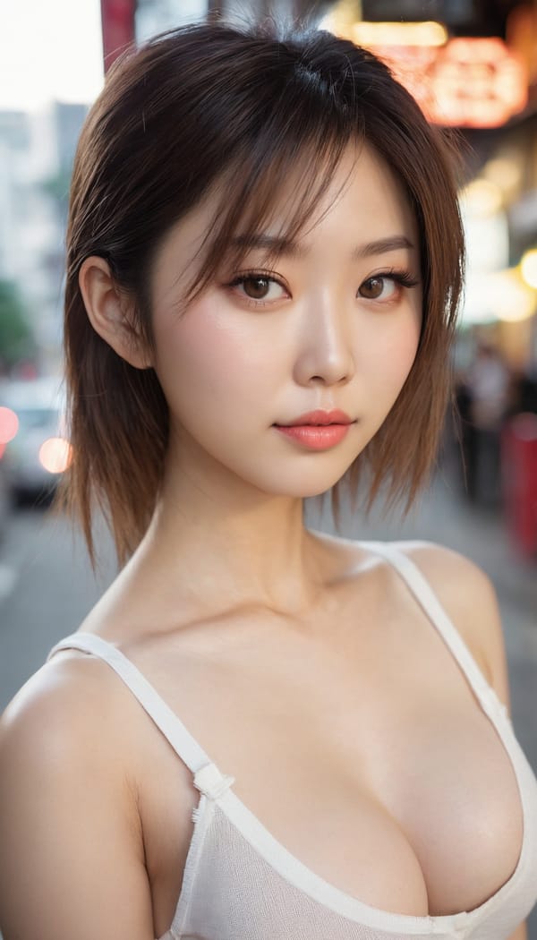 Tags: 21872187, SDXL
{"3": {"inputs": {"seed": 948731744134515, "steps": 64, "cfg": 5.04, "sampler_name": "dpmpp_2m", "scheduler": "karras", "denoise": 1.0, "model": ["27", 0], "positive": ["6", 0], "negative": ["7", 0], "latent_image": ["5", 0]}, "class_type": "KSampler"}, "4": {"inputs": {"ckpt_name": "juggernautxl.safetensors"}, "class_type": "CheckpointLoaderSimple"}, "5": {"inputs": {"width": 768, "height": 1344, "batch_size": 1}, "class_type": "EmptyLatentImage"}, "6": {"inputs": {"text": "27 year old girl, (chinese:0.97), (sexy lips:1.04), (pale skin:1.08), (cute:1.07), (detailed face:0.97), (slim:0.96), (double eyelids:0.97), (beautiful eyes:1.07), (eyelashes:1.06), (seductive facial expression:1.13), (idol:1.07), (temptress:1.07), (blush:1.09), (in a seductive pose:1.02), (large perky breasts:1.10), (cleavage:1.03), (thigh gap:1.10), (white tanktop:1.11), busy street, (detailed skin:1.04), (skin fuzz:1.07), (soft lighting:1.07), (portra:1.06), (textured skin:1.01), (candid cinema:1.07), (natural looking skin:1.05), (film:1.06), (RAW:1.01)", "clip": ["27", 1]}, "class_type": "CLIPTextEncode"}, "7": {"inputs": {"text": "(open mouth:1.13), (bad hands:1.06), (worst quality:1.09), (watermark:1.12), (distorted:1.10), (low resolution:1.06), (twisted:1.06)", "clip": ["27", 1]}, "class_type": "CLIPTextEncode"}, "8": {"inputs": {"samples": ["3", 0], "vae": ["4", 2]}, "class_type": "VAEDecode"}, "25": {"inputs": {"lora_name": "nudify_xl.safetensors", "strength_model": 0.11, "strength_clip": 0.21, "model": ["4", 0], "clip": ["4", 1]}, "class_type": "LoraLoader"}, "26": {"inputs": {"lora_name": "shirtlift_SDXL_v2.safetensors", "strength_model": 0.07, "strength_clip": 0.01, "model": ["25", 0], "clip": ["25", 1]}, "class_type": "LoraLoader"}, "27": {"inputs": {"lora_name": "PerfectEyesXL.safetensors", "strength_model": 0.04, "strength_clip": 0.0, "model": ["26", 0], "clip": ["26", 1]}, "class_type": "LoraLoader"}, "30": {"inputs": {"model_name": "4x_NMKD-Superscale-SP_178000_G.pth"}, "class_type": "UpscaleModelLoader"}, "31": {"inputs": {"upscale_model": ["30", 0], "image": ["8", 0]}, "class_type": "ImageUpscaleWithModel"}, "32": {"inputs": {"upscale_method": "lanczos", "scale_by": 0.5, "image": ["31", 0]}, "class_type": "ImageScaleBy"}, "33": {"inputs": {"pixels": ["32", 0], "vae": ["4", 2]}, "class_type": "VAEEncode"}, "34": {"inputs": {"seed": 948731744134515, "steps": 64, "cfg": 5.04, "sampler_name": "dpmpp_2m", "scheduler": "karras", "denoise": 0.3, "model": ["27", 0], "positive": ["6", 0], "negative": ["7", 0], "latent_image": ["33", 0]}, "class_type": "KSampler"}, "36": {"inputs": {"samples": ["34", 0], "vae": ["4", 2]}, "class_type": "VAEDecode"}, "39": {"inputs": {"filename_prefix": "comfyapi-1724073284658", "images": ["36", 0]}, "class_type": "SaveImage"}}