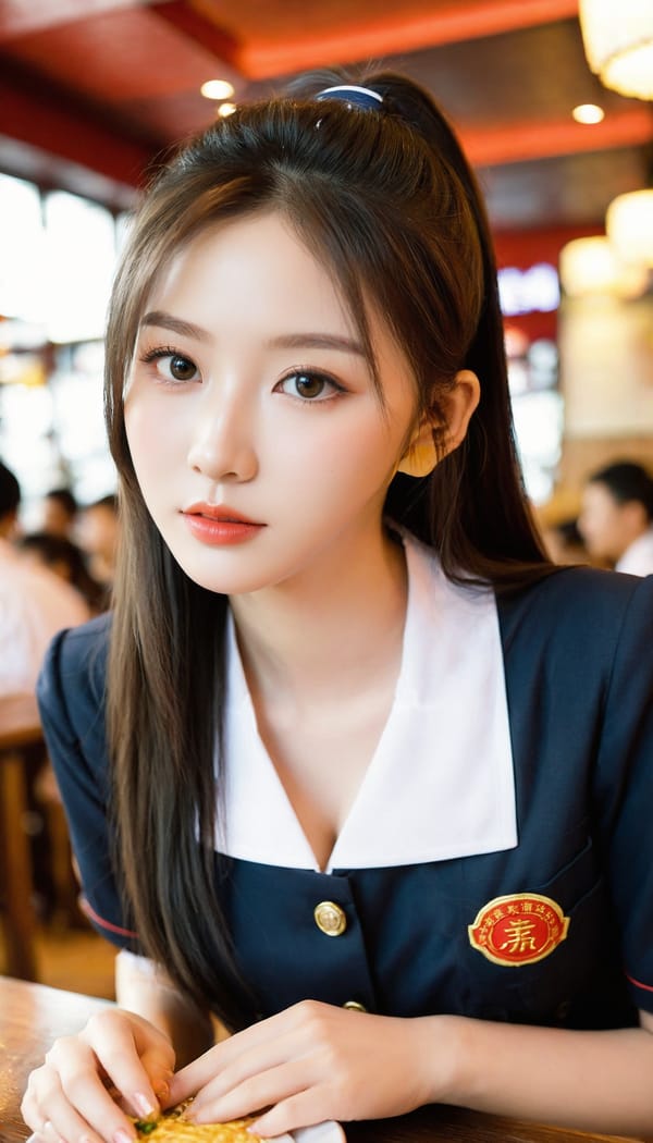 Tags: 21872187, SDXL
{"3": {"inputs": {"seed": 842388215666219, "steps": 64, "cfg": 7.62, "sampler_name": "dpmpp_2m", "scheduler": "karras", "denoise": 1.0, "model": ["27", 0], "positive": ["6", 0], "negative": ["7", 0], "latent_image": ["5", 0]}, "class_type": "KSampler"}, "4": {"inputs": {"ckpt_name": "leosamsHelloworldSDXL_helloworldSDXL32DPO.safetensors"}, "class_type": "CheckpointLoaderSimple"}, "5": {"inputs": {"width": 768, "height": 1344, "batch_size": 1}, "class_type": "EmptyLatentImage"}, "6": {"inputs": {"text": "20 year old girl, (chinese:1.01), (beautiful eyes:1.11), (seductive facial expression:1.01), (detailed face:1.14), (temptress:1.07), (double eyelids:1.08), (blush:0.95), (pale skin:1.06), (sexy lips:0.97), (seductive pose:1.11), (cute:1.08), (eyelashes:0.99), (idol:1.11), (in a seductive pose:1.00), (large perky breasts:0.96), (cleavage:1.01), (thigh gap:0.99), (a waitress in uniform:1.13) working at a restaurant, (film:1.03), (skin fuzz:1.00), (RAW:1.03), (detailed skin:1.03), (candid cinema:1.02), (textured skin:1.02), (natural looking skin:1.02), (portra:1.05), (soft lighting:1.03)", "clip": ["27", 1]}, "class_type": "CLIPTextEncode"}, "7": {"inputs": {"text": "(distorted:1.13), (open mouth:1.05), (low resolution:1.08), (twisted:1.13), (bad hands:1.14), (worst quality:1.13), (watermark:1.14)", "clip": ["27", 1]}, "class_type": "CLIPTextEncode"}, "8": {"inputs": {"samples": ["3", 0], "vae": ["4", 2]}, "class_type": "VAEDecode"}, "25": {"inputs": {"lora_name": "nudify_xl.safetensors", "strength_model": 0.26, "strength_clip": 0.26, "model": ["4", 0], "clip": ["4", 1]}, "class_type": "LoraLoader"}, "26": {"inputs": {"lora_name": "shirtlift_SDXL_v2.safetensors", "strength_model": 0.07, "strength_clip": 0.06, "model": ["25", 0], "clip": ["25", 1]}, "class_type": "LoraLoader"}, "27": {"inputs": {"lora_name": "PerfectEyesXL.safetensors", "strength_model": 0.07, "strength_clip": 0.14, "model": ["26", 0], "clip": ["26", 1]}, "class_type": "LoraLoader"}, "30": {"inputs": {"model_name": "4x_NMKD-Superscale-SP_178000_G.pth"}, "class_type": "UpscaleModelLoader"}, "31": {"inputs": {"upscale_model": ["30", 0], "image": ["8", 0]}, "class_type": "ImageUpscaleWithModel"}, "32": {"inputs": {"upscale_method": "lanczos", "scale_by": 0.5, "image": ["31", 0]}, "class_type": "ImageScaleBy"}, "33": {"inputs": {"pixels": ["32", 0], "vae": ["4", 2]}, "class_type": "VAEEncode"}, "34": {"inputs": {"seed": 842388215666219, "steps": 64, "cfg": 7.62, "sampler_name": "dpmpp_2m", "scheduler": "karras", "denoise": 0.3, "model": ["27", 0], "positive": ["6", 0], "negative": ["7", 0], "latent_image": ["33", 0]}, "class_type": "KSampler"}, "36": {"inputs": {"samples": ["34", 0], "vae": ["4", 2]}, "class_type": "VAEDecode"}, "39": {"inputs": {"filename_prefix": "comfyapi-1708252504180", "images": ["36", 0]}, "class_type": "SaveImage"}}