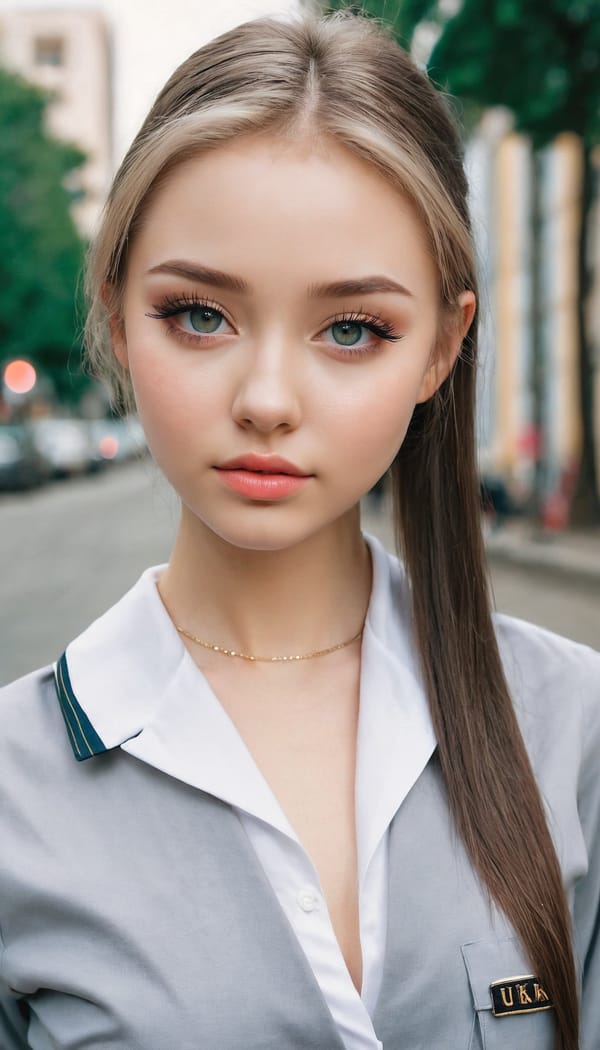 Tags: 21872187, SDXL
{"3": {"inputs": {"seed": 801459527606938, "steps": 32, "cfg": 6.69, "sampler_name": "dpmpp_2m", "scheduler": "karras", "denoise": 1.0, "model": ["27", 0], "positive": ["6", 0], "negative": ["7", 0], "latent_image": ["5", 0]}, "class_type": "KSampler"}, "4": {"inputs": {"ckpt_name": "juggernautxl.safetensors"}, "class_type": "CheckpointLoaderSimple"}, "5": {"inputs": {"width": 768, "height": 1344, "batch_size": 1}, "class_type": "EmptyLatentImage"}, "6": {"inputs": {"text": "21 year old girl, (ukrainian:1.02), (double eyelids:1.05), (beautiful eyes:1.06), (sexy lips:1.08), (blush:1.14), (eyelashes:1.13), (temptress:1.08), (seductive pose:0.98), (cute:0.95), (detailed face:1.01), (pale skin:0.97), (seductive facial expression:1.09), (slim:1.06), (idol:0.99), (perky ass:1.08), (exposed ass:1.08), (looking back:1.12), (sexy ass:1.04), (thigh gap:1.09), (school uniform:1.11), choker, busy street, (detailed skin:1.00), (natural looking skin:1.04), (portra:1.09), (candid cinema:1.02), (film:1.09), (RAW:1.05), (soft lighting:1.03), (skin fuzz:1.01), (textured skin:1.02)", "clip": ["27", 1]}, "class_type": "CLIPTextEncode"}, "7": {"inputs": {"text": "(distorted:1.11), (worst quality:1.12), (bad hands:1.12), (low resolution:1.05), (twisted:1.05), (watermark:1.11), (open mouth:1.11)", "clip": ["27", 1]}, "class_type": "CLIPTextEncode"}, "8": {"inputs": {"samples": ["3", 0], "vae": ["4", 2]}, "class_type": "VAEDecode"}, "25": {"inputs": {"lora_name": "nudify_xl.safetensors", "strength_model": 0.15, "strength_clip": 0.0, "model": ["4", 0], "clip": ["4", 1]}, "class_type": "LoraLoader"}, "26": {"inputs": {"lora_name": "shirtlift_SDXL_v2.safetensors", "strength_model": 0.0, "strength_clip": 0.1, "model": ["25", 0], "clip": ["25", 1]}, "class_type": "LoraLoader"}, "27": {"inputs": {"lora_name": "PerfectEyesXL.safetensors", "strength_model": 0.04, "strength_clip": 0.11, "model": ["26", 0], "clip": ["26", 1]}, "class_type": "LoraLoader"}, "30": {"inputs": {"model_name": "4x_NMKD-Superscale-SP_178000_G.pth"}, "class_type": "UpscaleModelLoader"}, "31": {"inputs": {"upscale_model": ["30", 0], "image": ["8", 0]}, "class_type": "ImageUpscaleWithModel"}, "32": {"inputs": {"upscale_method": "lanczos", "scale_by": 0.5, "image": ["31", 0]}, "class_type": "ImageScaleBy"}, "33": {"inputs": {"pixels": ["32", 0], "vae": ["4", 2]}, "class_type": "VAEEncode"}, "34": {"inputs": {"seed": 801459527606938, "steps": 32, "cfg": 6.69, "sampler_name": "dpmpp_2m", "scheduler": "karras", "denoise": 0.3, "model": ["27", 0], "positive": ["6", 0], "negative": ["7", 0], "latent_image": ["33", 0]}, "class_type": "KSampler"}, "36": {"inputs": {"samples": ["34", 0], "vae": ["4", 2]}, "class_type": "VAEDecode"}, "39": {"inputs": {"filename_prefix": "comfyapi-1719029515839", "images": ["36", 0]}, "class_type": "SaveImage"}}