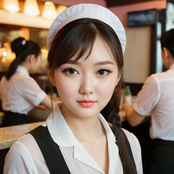 Tags: 21872187, SDXL
{"3": {"inputs": {"seed": 325846907864729, "steps": 32, "cfg": 6.6, "sampler_name": "dpmpp_2m", "scheduler": "karras", "denoise": 1.0, "model": ["27", 0], "positive": ["6", 0], "negative": ["7", 0], "latent_image": ["5", 0]}, "class_type": "KSampler"}, "4": {"inputs": {"ckpt_name": "juggernautXL_v8Rundiffusion.safetensors"}, "class_type": "CheckpointLoaderSimple"}, "5": {"inputs": {"width": 1024, "height": 1024, "batch_size": 1}, "class_type": "EmptyLatentImage"}, "6": {"inputs": {"text": "25 year old girl, (russian:1.04), (chinese:1.01), (detailed face:1.09), (double eyelids:1.11), (temptress:1.14), (blush:1.02), (idol:1.08), (seductive facial expression:1.12), (slim:1.04), (cute:0.99), (seductive pose:1.10), (sexy lips:0.95), (beautiful eyes:1.13), (pale skin:1.02), (eyelashes:0.95), (perky ass:1.02), (exposed ass:1.14), (looking back:1.02), (sexy ass:0.98), (thigh gap:1.09), (a waitress in uniform:0.99) working at a restaurant, (soft lighting:1.03), (portra:1.09), (candid cinema:1.07), (textured skin:1.06), (RAW:1.01), (film:1.06), (skin fuzz:1.00), (natural looking skin:1.00), (detailed skin:1.05)", "clip": ["27", 1]}, "class_type": "CLIPTextEncode"}, "7": {"inputs": {"text": "(worst quality:1.10), (open mouth:1.10), (watermark:1.09), (bad hands:1.09), (distorted:1.09), (twisted:1.08), (low resolution:1.06)", "clip": ["27", 1]}, "class_type": "CLIPTextEncode"}, "8": {"inputs": {"samples": ["3", 0], "vae": ["4", 2]}, "class_type": "VAEDecode"}, "25": {"inputs": {"lora_name": "nudify_xl.safetensors", "strength_model": 0.05, "strength_clip": 0.23, "model": ["4", 0], "clip": ["4", 1]}, "class_type": "LoraLoader"}, "26": {"inputs": {"lora_name": "shirtlift_SDXL_v2.safetensors", "strength_model": 0.13, "strength_clip": 0.11, "model": ["25", 0], "clip": ["25", 1]}, "class_type": "LoraLoader"}, "27": {"inputs": {"lora_name": "PerfectEyesXL.safetensors", "strength_model": 0.11, "strength_clip": 0.01, "model": ["26", 0], "clip": ["26", 1]}, "class_type": "LoraLoader"}, "30": {"inputs": {"model_name": "4x_NMKD-Superscale-SP_178000_G.pth"}, "class_type": "UpscaleModelLoader"}, "31": {"inputs": {"upscale_model": ["30", 0], "image": ["8", 0]}, "class_type": "ImageUpscaleWithModel"}, "32": {"inputs": {"upscale_method": "lanczos", "scale_by": 0.5, "image": ["31", 0]}, "class_type": "ImageScaleBy"}, "33": {"inputs": {"pixels": ["32", 0], "vae": ["4", 2]}, "class_type": "VAEEncode"}, "34": {"inputs": {"seed": 325846907864729, "steps": 32, "cfg": 6.6, "sampler_name": "dpmpp_2m", "scheduler": "karras", "denoise": 0.3, "model": ["27", 0], "positive": ["6", 0], "negative": ["7", 0], "latent_image": ["33", 0]}, "class_type": "KSampler"}, "36": {"inputs": {"samples": ["34", 0], "vae": ["4", 2]}, "class_type": "VAEDecode"}, "39": {"inputs": {"filename_prefix": "comfyapi-1708046723395", "images": ["36", 0]}, "class_type": "SaveImage"}}