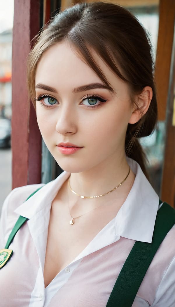 Tags: 21872187, SDXL
{"3": {"inputs": {"seed": 235084510193390, "steps": 64, "cfg": 7.28, "sampler_name": "dpmpp_2m", "scheduler": "karras", "denoise": 1.0, "model": ["27", 0], "positive": ["6", 0], "negative": ["7", 0], "latent_image": ["5", 0]}, "class_type": "KSampler"}, "4": {"inputs": {"ckpt_name": "juggernautXL_v8Rundiffusion.safetensors"}, "class_type": "CheckpointLoaderSimple"}, "5": {"inputs": {"width": 768, "height": 1344, "batch_size": 1}, "class_type": "EmptyLatentImage"}, "6": {"inputs": {"text": "21 year old girl, (ukrainian:0.97), (irish:1.11), (blush:0.95), (seductive pose:1.12), (beautiful eyes:1.12), (detailed face:1.03), (slim:0.97), (cute:1.01), (pale skin:1.10), (double eyelids:1.09), (eyelashes:1.06), (idol:1.09), (seductive facial expression:0.97), (temptress:1.14), (sexy lips:1.04), (in a seductive pose:1.01), (large perky breasts:1.08), (cleavage:1.11), (thigh gap:1.11), (school uniform:1.05), choker, busy street, (natural looking skin:1.05), (RAW:1.02), (detailed skin:1.09), (textured skin:1.03), (soft lighting:1.03), (skin fuzz:1.09), (portra:1.04), (film:1.07), (candid cinema:1.09)", "clip": ["27", 1]}, "class_type": "CLIPTextEncode"}, "7": {"inputs": {"text": "(worst quality:1.10), (twisted:1.12), (low resolution:1.13), (bad hands:1.09), (watermark:1.10), (open mouth:1.08), (distorted:1.07)", "clip": ["27", 1]}, "class_type": "CLIPTextEncode"}, "8": {"inputs": {"samples": ["3", 0], "vae": ["4", 2]}, "class_type": "VAEDecode"}, "25": {"inputs": {"lora_name": "nudify_xl.safetensors", "strength_model": 0.22, "strength_clip": 0.14, "model": ["4", 0], "clip": ["4", 1]}, "class_type": "LoraLoader"}, "26": {"inputs": {"lora_name": "shirtlift_SDXL_v2.safetensors", "strength_model": 0.05, "strength_clip": 0.02, "model": ["25", 0], "clip": ["25", 1]}, "class_type": "LoraLoader"}, "27": {"inputs": {"lora_name": "PerfectEyesXL.safetensors", "strength_model": 0.05, "strength_clip": 0.05, "model": ["26", 0], "clip": ["26", 1]}, "class_type": "LoraLoader"}, "30": {"inputs": {"model_name": "4x_NMKD-Superscale-SP_178000_G.pth"}, "class_type": "UpscaleModelLoader"}, "31": {"inputs": {"upscale_model": ["30", 0], "image": ["8", 0]}, "class_type": "ImageUpscaleWithModel"}, "32": {"inputs": {"upscale_method": "lanczos", "scale_by": 0.5, "image": ["31", 0]}, "class_type": "ImageScaleBy"}, "33": {"inputs": {"pixels": ["32", 0], "vae": ["4", 2]}, "class_type": "VAEEncode"}, "34": {"inputs": {"seed": 235084510193390, "steps": 64, "cfg": 7.28, "sampler_name": "dpmpp_2m", "scheduler": "karras", "denoise": 0.3, "model": ["27", 0], "positive": ["6", 0], "negative": ["7", 0], "latent_image": ["33", 0]}, "class_type": "KSampler"}, "36": {"inputs": {"samples": ["34", 0], "vae": ["4", 2]}, "class_type": "VAEDecode"}, "39": {"inputs": {"filename_prefix": "comfyapi-1708078332607", "images": ["36", 0]}, "class_type": "SaveImage"}}