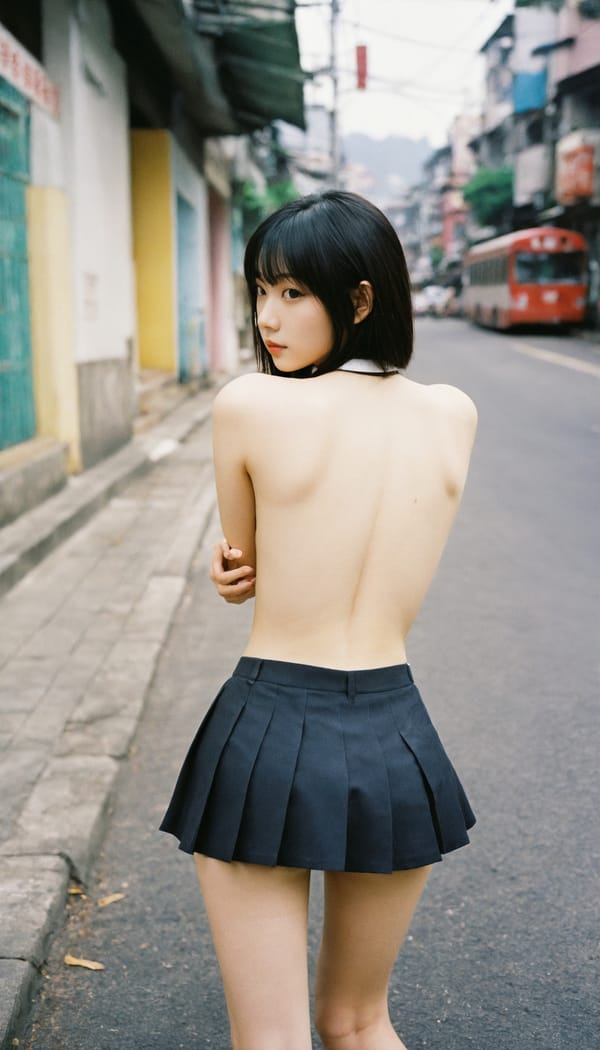 Tags: 21872187, SDXL
{"3": {"inputs": {"seed": 120090561206757, "steps": 32, "cfg": 5.24, "sampler_name": "dpmpp_2m", "scheduler": "karras", "denoise": 1.0, "model": ["27", 0], "positive": ["6", 0], "negative": ["7", 0], "latent_image": ["5", 0]}, "class_type": "KSampler"}, "4": {"inputs": {"ckpt_name": "helloworldxl.safetensors"}, "class_type": "CheckpointLoaderSimple"}, "5": {"inputs": {"width": 768, "height": 1344, "batch_size": 1}, "class_type": "EmptyLatentImage"}, "6": {"inputs": {"text": "22 year old girl, (taiwanese:1.07), (cute:1.06), (temptress:0.98), (beautiful eyes:1.11), (double eyelids:1.14), (blush:1.06), (sexy lips:1.01), (seductive facial expression:0.97), (pale skin:1.04), (eyelashes:1.00), (slim:0.99), (on all fours:0.98), (spreading ass cheeks:1.05), (from behind:0.97), (backboob:1.14), (school uniform:1.03), choker, busy street, (textured skin:1.09), (candid cinema:1.05), (RAW:1.08), (film:1.00), (portra:1.08), (soft lighting:1.04), (natural looking skin:1.01), (detailed skin:1.02), (skin fuzz:1.05)", "clip": ["27", 1]}, "class_type": "CLIPTextEncode"}, "7": {"inputs": {"text": "(bad hands:1.10), (watermark:1.08), (worst quality:1.14), (low resolution:1.10), (distorted:1.05), (twisted:1.08), (open mouth:1.10)", "clip": ["27", 1]}, "class_type": "CLIPTextEncode"}, "8": {"inputs": {"samples": ["3", 0], "vae": ["4", 2]}, "class_type": "VAEDecode"}, "25": {"inputs": {"lora_name": "nudify_xl.safetensors", "strength_model": 0.3, "strength_clip": 0.0, "model": ["4", 0], "clip": ["4", 1]}, "class_type": "LoraLoader"}, "26": {"inputs": {"lora_name": "shirtlift_SDXL_v2.safetensors", "strength_model": 0.18, "strength_clip": 0.06, "model": ["25", 0], "clip": ["25", 1]}, "class_type": "LoraLoader"}, "27": {"inputs": {"lora_name": "PerfectEyesXL.safetensors", "strength_model": 0.0, "strength_clip": 0.12, "model": ["26", 0], "clip": ["26", 1]}, "class_type": "LoraLoader"}, "30": {"inputs": {"model_name": "4x_NMKD-Superscale-SP_178000_G.pth"}, "class_type": "UpscaleModelLoader"}, "31": {"inputs": {"upscale_model": ["30", 0], "image": ["8", 0]}, "class_type": "ImageUpscaleWithModel"}, "32": {"inputs": {"upscale_method": "lanczos", "scale_by": 0.5, "image": ["31", 0]}, "class_type": "ImageScaleBy"}, "33": {"inputs": {"pixels": ["32", 0], "vae": ["4", 2]}, "class_type": "VAEEncode"}, "34": {"inputs": {"seed": 120090561206757, "steps": 32, "cfg": 5.24, "sampler_name": "dpmpp_2m", "scheduler": "karras", "denoise": 0.3, "model": ["27", 0], "positive": ["6", 0], "negative": ["7", 0], "latent_image": ["33", 0]}, "class_type": "KSampler"}, "36": {"inputs": {"samples": ["34", 0], "vae": ["4", 2]}, "class_type": "VAEDecode"}, "39": {"inputs": {"filename_prefix": "comfyapi-1713711456041", "images": ["36", 0]}, "class_type": "SaveImage"}}