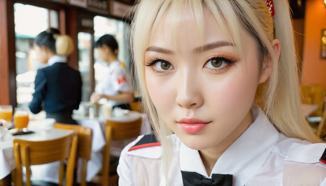 Tags: 21872187, SDXL
{"3": {"inputs": {"seed": 164274939467932, "steps": 64, "cfg": 7.24, "sampler_name": "dpmpp_2m", "scheduler": "karras", "denoise": 1.0, "model": ["27", 0], "positive": ["6", 0], "negative": ["7", 0], "latent_image": ["5", 0]}, "class_type": "KSampler"}, "4": {"inputs": {"ckpt_name": "juggernautxl.safetensors"}, "class_type": "CheckpointLoaderSimple"}, "5": {"inputs": {"width": 1344, "height": 768, "batch_size": 1}, "class_type": "EmptyLatentImage"}, "6": {"inputs": {"text": "26 year old girl, (ukrainian:1.02), (japanese:1.05), (pale skin:1.07), (beautiful eyes:1.14), (idol:1.14), (cute:1.07), (seductive facial expression:1.12), (blush:1.14), (detailed face:1.04), (sexy lips:0.98), (temptress:0.98), (slim:1.00), (double eyelids:1.14), (seductive pose:1.10), (perky ass:0.97), (exposed ass:0.98), (looking back:0.99), (sexy ass:0.98), (thigh gap:0.99), (a waitress in uniform:1.05) working at a restaurant, (portra:1.02), (skin fuzz:1.06), (film:1.07), (soft lighting:1.07), (RAW:1.04), (candid cinema:1.03), (textured skin:1.04), (detailed skin:1.05), (natural looking skin:1.01)", "clip": ["27", 1]}, "class_type": "CLIPTextEncode"}, "7": {"inputs": {"text": "(low resolution:1.13), (twisted:1.07), (open mouth:1.07), (watermark:1.13), (worst quality:1.13), (distorted:1.14), (bad hands:1.05)", "clip": ["27", 1]}, "class_type": "CLIPTextEncode"}, "8": {"inputs": {"samples": ["3", 0], "vae": ["4", 2]}, "class_type": "VAEDecode"}, "25": {"inputs": {"lora_name": "nudify_xl.safetensors", "strength_model": 0.22, "strength_clip": 0.38, "model": ["4", 0], "clip": ["4", 1]}, "class_type": "LoraLoader"}, "26": {"inputs": {"lora_name": "shirtlift_SDXL_v2.safetensors", "strength_model": 0.17, "strength_clip": 0.01, "model": ["25", 0], "clip": ["25", 1]}, "class_type": "LoraLoader"}, "27": {"inputs": {"lora_name": "PerfectEyesXL.safetensors", "strength_model": 0.09, "strength_clip": 0.01, "model": ["26", 0], "clip": ["26", 1]}, "class_type": "LoraLoader"}, "30": {"inputs": {"model_name": "4x_NMKD-Superscale-SP_178000_G.pth"}, "class_type": "UpscaleModelLoader"}, "31": {"inputs": {"upscale_model": ["30", 0], "image": ["8", 0]}, "class_type": "ImageUpscaleWithModel"}, "32": {"inputs": {"upscale_method": "lanczos", "scale_by": 0.5, "image": ["31", 0]}, "class_type": "ImageScaleBy"}, "33": {"inputs": {"pixels": ["32", 0], "vae": ["4", 2]}, "class_type": "VAEEncode"}, "34": {"inputs": {"seed": 164274939467932, "steps": 64, "cfg": 7.24, "sampler_name": "dpmpp_2m", "scheduler": "karras", "denoise": 0.3, "model": ["27", 0], "positive": ["6", 0], "negative": ["7", 0], "latent_image": ["33", 0]}, "class_type": "KSampler"}, "36": {"inputs": {"samples": ["34", 0], "vae": ["4", 2]}, "class_type": "VAEDecode"}, "39": {"inputs": {"filename_prefix": "comfyapi-1728057775297", "images": ["36", 0]}, "class_type": "SaveImage"}}