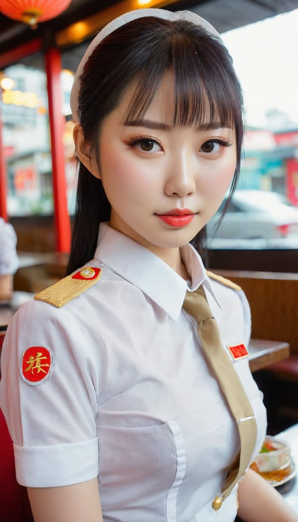 Tags: 21872187, SDXL
{"3": {"inputs": {"seed": 464160255428073, "steps": 32, "cfg": 6.17, "sampler_name": "dpmpp_2m", "scheduler": "karras", "denoise": 1.0, "model": ["27", 0], "positive": ["6", 0], "negative": ["7", 0], "latent_image": ["5", 0]}, "class_type": "KSampler"}, "4": {"inputs": {"ckpt_name": "juggernautxl.safetensors"}, "class_type": "CheckpointLoaderSimple"}, "5": {"inputs": {"width": 768, "height": 1344, "batch_size": 1}, "class_type": "EmptyLatentImage"}, "6": {"inputs": {"text": "28 year old girl, (japanese:1.06), (chinese:1.02), (pale skin:1.10), (sexy lips:0.97), (temptress:0.96), (seductive facial expression:1.10), (seductive pose:1.04), (eyelashes:0.97), (cute:0.95), (detailed face:1.00), (double eyelids:1.14), (slim:1.13), (idol:1.01), (beautiful eyes:1.02), (blush:1.06), (perky ass:1.07), (exposed ass:1.02), (looking back:0.95), (sexy ass:1.11), (thigh gap:1.03), (a waitress in uniform:1.04) working at a restaurant, (film:1.02), (textured skin:1.03), (RAW:1.03), (portra:1.06), (skin fuzz:1.08), (candid cinema:1.09), (detailed skin:1.06), (natural looking skin:1.03), (soft lighting:1.04)", "clip": ["27", 1]}, "class_type": "CLIPTextEncode"}, "7": {"inputs": {"text": "(twisted:1.11), (distorted:1.13), (bad hands:1.13), (open mouth:1.14), (watermark:1.13), (worst quality:1.09), (low resolution:1.08)", "clip": ["27", 1]}, "class_type": "CLIPTextEncode"}, "8": {"inputs": {"samples": ["3", 0], "vae": ["4", 2]}, "class_type": "VAEDecode"}, "25": {"inputs": {"lora_name": "nudify_xl.safetensors", "strength_model": 0.06, "strength_clip": 0.11, "model": ["4", 0], "clip": ["4", 1]}, "class_type": "LoraLoader"}, "26": {"inputs": {"lora_name": "shirtlift_SDXL_v2.safetensors", "strength_model": 0.18, "strength_clip": 0.14, "model": ["25", 0], "clip": ["25", 1]}, "class_type": "LoraLoader"}, "27": {"inputs": {"lora_name": "PerfectEyesXL.safetensors", "strength_model": 0.19, "strength_clip": 0.18, "model": ["26", 0], "clip": ["26", 1]}, "class_type": "LoraLoader"}, "30": {"inputs": {"model_name": "4x_NMKD-Superscale-SP_178000_G.pth"}, "class_type": "UpscaleModelLoader"}, "31": {"inputs": {"upscale_model": ["30", 0], "image": ["8", 0]}, "class_type": "ImageUpscaleWithModel"}, "32": {"inputs": {"upscale_method": "lanczos", "scale_by": 0.5, "image": ["31", 0]}, "class_type": "ImageScaleBy"}, "33": {"inputs": {"pixels": ["32", 0], "vae": ["4", 2]}, "class_type": "VAEEncode"}, "34": {"inputs": {"seed": 464160255428073, "steps": 32, "cfg": 6.17, "sampler_name": "dpmpp_2m", "scheduler": "karras", "denoise": 0.3, "model": ["27", 0], "positive": ["6", 0], "negative": ["7", 0], "latent_image": ["33", 0]}, "class_type": "KSampler"}, "36": {"inputs": {"samples": ["34", 0], "vae": ["4", 2]}, "class_type": "VAEDecode"}, "39": {"inputs": {"filename_prefix": "comfyapi-1726038396305", "images": ["36", 0]}, "class_type": "SaveImage"}}