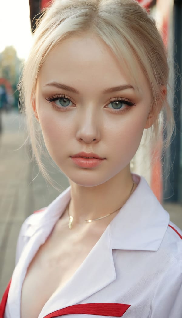 Tags: 21872187, SDXL
{"3": {"inputs": {"seed": 363530933910233, "steps": 32, "cfg": 6.44, "sampler_name": "dpmpp_2m", "scheduler": "karras", "denoise": 1.0, "model": ["27", 0], "positive": ["6", 0], "negative": ["7", 0], "latent_image": ["5", 0]}, "class_type": "KSampler"}, "4": {"inputs": {"ckpt_name": "juggernautxl.safetensors"}, "class_type": "CheckpointLoaderSimple"}, "5": {"inputs": {"width": 768, "height": 1344, "batch_size": 1}, "class_type": "EmptyLatentImage"}, "6": {"inputs": {"text": "24 year old girl, (russian:0.99), (sexy lips:1.04), (idol:1.12), (seductive facial expression:1.07), (temptress:0.95), (eyelashes:0.95), (slim:0.97), (seductive pose:1.13), (cute:1.14), (beautiful eyes:1.04), (pale skin:1.13), (blush:1.13), (double eyelids:1.14), (detailed face:1.08), (in a seductive pose:1.09), (large perky breasts:1.07), (cleavage:1.01), (thigh gap:1.04), (school uniform:1.12), choker, busy street, (skin fuzz:1.08), (film:1.07), (candid cinema:1.00), (RAW:1.09), (detailed skin:1.05), (portra:1.04), (soft lighting:1.06), (textured skin:1.00), (natural looking skin:1.09)", "clip": ["27", 1]}, "class_type": "CLIPTextEncode"}, "7": {"inputs": {"text": "(low resolution:1.10), (open mouth:1.05), (twisted:1.07), (distorted:1.07), (bad hands:1.08), (worst quality:1.13), (watermark:1.07)", "clip": ["27", 1]}, "class_type": "CLIPTextEncode"}, "8": {"inputs": {"samples": ["3", 0], "vae": ["4", 2]}, "class_type": "VAEDecode"}, "25": {"inputs": {"lora_name": "nudify_xl.safetensors", "strength_model": 0.14, "strength_clip": 0.0, "model": ["4", 0], "clip": ["4", 1]}, "class_type": "LoraLoader"}, "26": {"inputs": {"lora_name": "shirtlift_SDXL_v2.safetensors", "strength_model": 0.09, "strength_clip": 0.18, "model": ["25", 0], "clip": ["25", 1]}, "class_type": "LoraLoader"}, "27": {"inputs": {"lora_name": "PerfectEyesXL.safetensors", "strength_model": 0.0, "strength_clip": 0.14, "model": ["26", 0], "clip": ["26", 1]}, "class_type": "LoraLoader"}, "30": {"inputs": {"model_name": "4x_NMKD-Superscale-SP_178000_G.pth"}, "class_type": "UpscaleModelLoader"}, "31": {"inputs": {"upscale_model": ["30", 0], "image": ["8", 0]}, "class_type": "ImageUpscaleWithModel"}, "32": {"inputs": {"upscale_method": "lanczos", "scale_by": 0.5, "image": ["31", 0]}, "class_type": "ImageScaleBy"}, "33": {"inputs": {"pixels": ["32", 0], "vae": ["4", 2]}, "class_type": "VAEEncode"}, "34": {"inputs": {"seed": 363530933910233, "steps": 32, "cfg": 6.44, "sampler_name": "dpmpp_2m", "scheduler": "karras", "denoise": 0.3, "model": ["27", 0], "positive": ["6", 0], "negative": ["7", 0], "latent_image": ["33", 0]}, "class_type": "KSampler"}, "36": {"inputs": {"samples": ["34", 0], "vae": ["4", 2]}, "class_type": "VAEDecode"}, "39": {"inputs": {"filename_prefix": "comfyapi-1731697496574", "images": ["36", 0]}, "class_type": "SaveImage"}}