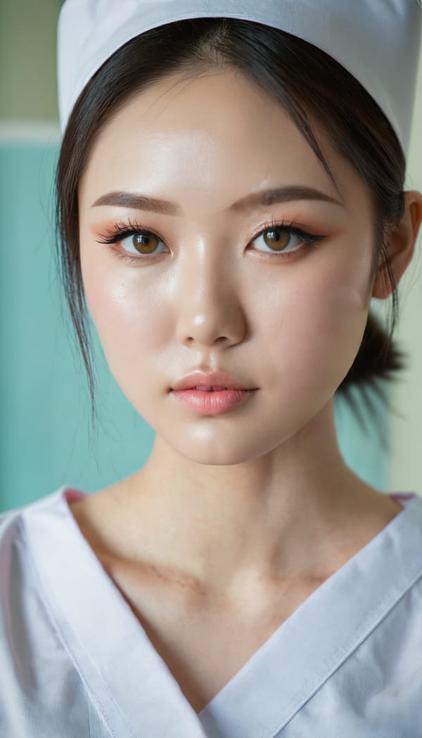 Tags: 21872187, SDXL
{"3": {"inputs": {"seed": 732273110523804, "steps": 32, "cfg": 7.89, "sampler_name": "dpmpp_2m", "scheduler": "karras", "denoise": 1.0, "model": ["27", 0], "positive": ["6", 0], "negative": ["7", 0], "latent_image": ["5", 0]}, "class_type": "KSampler"}, "4": {"inputs": {"ckpt_name": "juggernautxl.safetensors"}, "class_type": "CheckpointLoaderSimple"}, "5": {"inputs": {"width": 768, "height": 1344, "batch_size": 1}, "class_type": "EmptyLatentImage"}, "6": {"inputs": {"text": "24 year old girl, (ukrainian:1.05), (chinese:1.07), (beautiful eyes:0.97), (sexy lips:0.97), (blush:1.06), (double eyelids:1.02), (detailed face:1.01), (seductive facial expression:0.97), (idol:0.98), (seductive pose:1.12), (eyelashes:0.98), (slim:1.05), (pale skin:1.00), (temptress:1.06), (cute:1.02), (perky ass:1.06), (exposed ass:0.96), (looking back:1.14), (sexy ass:1.04), (thigh gap:1.03), (nurse in uniform:1.01) working in a hospital ward, (film:1.04), (skin fuzz:1.01), (natural looking skin:1.05), (candid cinema:1.03), (RAW:1.06), (detailed skin:1.01), (soft lighting:1.08), (portra:1.00), (textured skin:1.07)", "clip": ["27", 1]}, "class_type": "CLIPTextEncode"}, "7": {"inputs": {"text": "(worst quality:1.14), (bad hands:1.08), (open mouth:1.07), (watermark:1.06), (twisted:1.12), (low resolution:1.08), (distorted:1.09)", "clip": ["27", 1]}, "class_type": "CLIPTextEncode"}, "8": {"inputs": {"samples": ["3", 0], "vae": ["4", 2]}, "class_type": "VAEDecode"}, "25": {"inputs": {"lora_name": "nudify_xl.safetensors", "strength_model": 0.03, "strength_clip": 0.23, "model": ["4", 0], "clip": ["4", 1]}, "class_type": "LoraLoader"}, "26": {"inputs": {"lora_name": "shirtlift_SDXL_v2.safetensors", "strength_model": 0.08, "strength_clip": 0.12, "model": ["25", 0], "clip": ["25", 1]}, "class_type": "LoraLoader"}, "27": {"inputs": {"lora_name": "PerfectEyesXL.safetensors", "strength_model": 0.03, "strength_clip": 0.06, "model": ["26", 0], "clip": ["26", 1]}, "class_type": "LoraLoader"}, "30": {"inputs": {"model_name": "4x_NMKD-Superscale-SP_178000_G.pth"}, "class_type": "UpscaleModelLoader"}, "31": {"inputs": {"upscale_model": ["30", 0], "image": ["8", 0]}, "class_type": "ImageUpscaleWithModel"}, "32": {"inputs": {"upscale_method": "lanczos", "scale_by": 0.5, "image": ["31", 0]}, "class_type": "ImageScaleBy"}, "33": {"inputs": {"pixels": ["32", 0], "vae": ["4", 2]}, "class_type": "VAEEncode"}, "34": {"inputs": {"seed": 732273110523804, "steps": 32, "cfg": 7.89, "sampler_name": "dpmpp_2m", "scheduler": "karras", "denoise": 0.3, "model": ["27", 0], "positive": ["6", 0], "negative": ["7", 0], "latent_image": ["33", 0]}, "class_type": "KSampler"}, "36": {"inputs": {"samples": ["34", 0], "vae": ["4", 2]}, "class_type": "VAEDecode"}, "39": {"inputs": {"filename_prefix": "comfyapi-1734898753359", "images": ["36", 0]}, "class_type": "SaveImage"}}