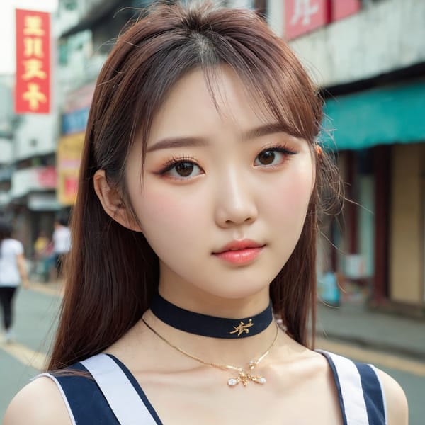 Tags: 21872187, SDXL
{"3": {"inputs": {"seed": 174887438474571, "steps": 32, "cfg": 5.53, "sampler_name": "dpmpp_2m", "scheduler": "karras", "denoise": 1.0, "model": ["27", 0], "positive": ["6", 0], "negative": ["7", 0], "latent_image": ["5", 0]}, "class_type": "KSampler"}, "4": {"inputs": {"ckpt_name": "juggernautxl.safetensors"}, "class_type": "CheckpointLoaderSimple"}, "5": {"inputs": {"width": 1024, "height": 1024, "batch_size": 1}, "class_type": "EmptyLatentImage"}, "6": {"inputs": {"text": "22 year old girl, (chinese:1.04), (korean:1.12), (temptress:1.12), (cute:1.08), (eyelashes:1.05), (slim:1.07), (sexy lips:1.03), (beautiful eyes:1.04), (seductive facial expression:1.08), (detailed face:1.13), (double eyelids:1.06), (seductive pose:0.97), (idol:1.14), (blush:0.98), (pale skin:1.12), (in a seductive pose:1.08), (large perky breasts:1.10), (cleavage:1.04), (thigh gap:1.07), (school uniform:1.02), choker, busy street, (film:1.07), (detailed skin:1.04), (portra:1.05), (RAW:1.08), (skin fuzz:1.05), (natural looking skin:1.00), (candid cinema:1.06), (soft lighting:1.09), (textured skin:1.03)", "clip": ["27", 1]}, "class_type": "CLIPTextEncode"}, "7": {"inputs": {"text": "(bad hands:1.07), (watermark:1.09), (low resolution:1.09), (worst quality:1.11), (twisted:1.07), (distorted:1.05), (open mouth:1.10)", "clip": ["27", 1]}, "class_type": "CLIPTextEncode"}, "8": {"inputs": {"samples": ["3", 0], "vae": ["4", 2]}, "class_type": "VAEDecode"}, "25": {"inputs": {"lora_name": "nudify_xl.safetensors", "strength_model": 0.14, "strength_clip": 0.02, "model": ["4", 0], "clip": ["4", 1]}, "class_type": "LoraLoader"}, "26": {"inputs": {"lora_name": "shirtlift_SDXL_v2.safetensors", "strength_model": 0.16, "strength_clip": 0.09, "model": ["25", 0], "clip": ["25", 1]}, "class_type": "LoraLoader"}, "27": {"inputs": {"lora_name": "PerfectEyesXL.safetensors", "strength_model": 0.03, "strength_clip": 0.09, "model": ["26", 0], "clip": ["26", 1]}, "class_type": "LoraLoader"}, "30": {"inputs": {"model_name": "4x_NMKD-Superscale-SP_178000_G.pth"}, "class_type": "UpscaleModelLoader"}, "31": {"inputs": {"upscale_model": ["30", 0], "image": ["8", 0]}, "class_type": "ImageUpscaleWithModel"}, "32": {"inputs": {"upscale_method": "lanczos", "scale_by": 0.5, "image": ["31", 0]}, "class_type": "ImageScaleBy"}, "33": {"inputs": {"pixels": ["32", 0], "vae": ["4", 2]}, "class_type": "VAEEncode"}, "34": {"inputs": {"seed": 174887438474571, "steps": 32, "cfg": 5.53, "sampler_name": "dpmpp_2m", "scheduler": "karras", "denoise": 0.3, "model": ["27", 0], "positive": ["6", 0], "negative": ["7", 0], "latent_image": ["33", 0]}, "class_type": "KSampler"}, "36": {"inputs": {"samples": ["34", 0], "vae": ["4", 2]}, "class_type": "VAEDecode"}, "39": {"inputs": {"filename_prefix": "comfyapi-1728004487652", "images": ["36", 0]}, "class_type": "SaveImage"}}