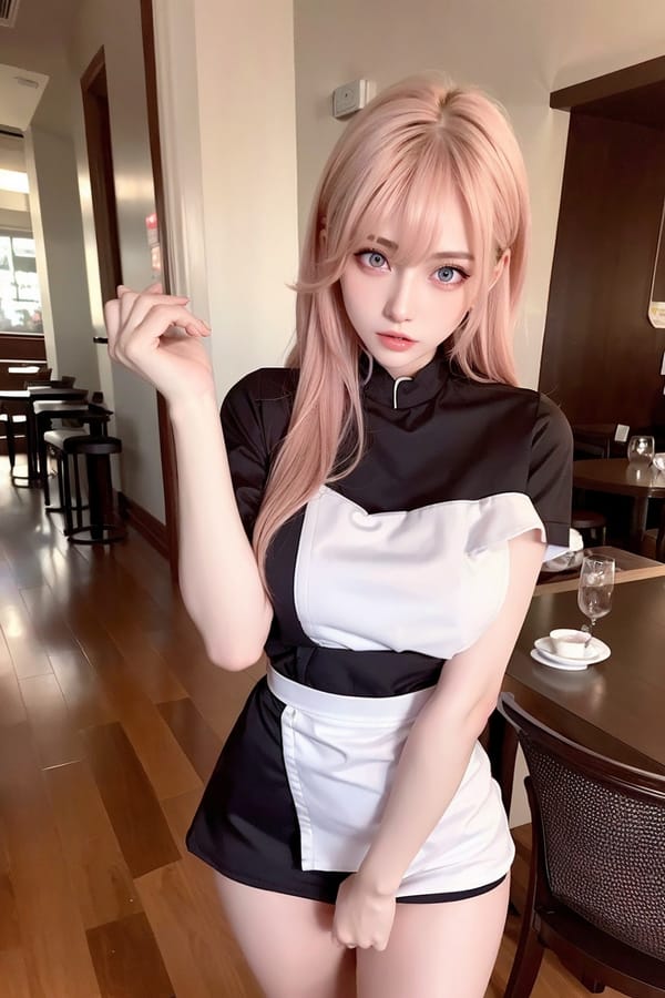 Tags: 21872187
<lora:taiwanDollLikeness_v20:0.35>, <lora:YaeMiko_Test:0.55>, (waitress wearing uniform:0.90), restaurant, (seductive pose:0.99), extremely detailed eyes, extremely detailed face, cute, sexy lips, eyelashes, pale skin, perky breasts, 4K, hyper realistic, tall, (long slim legs:1.03), (thigh gap:0.97), blush, delicate and beautiful girl, solo
Negative prompt: sketches, paintings, anime, fat, disfigured, (worst quality:2.06)
Steps: 32, Sampler: DPM++ 2M Karras, CFG scale: 6.77, Seed: 787199037, Size: 512x768, Model hash: fc2511737a, Model: chilloutmix_NiPrunedFp32Fix, Seed resize from: -1x-1, Denoising strength: 0.4, Version: v1.2.1, Hires upscale: 2.0, Hires steps: 16, Hires upscaler: ESRGAN_4x