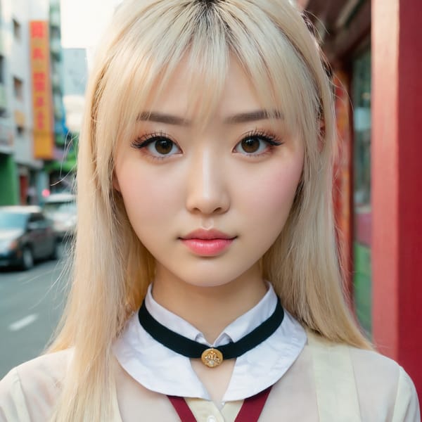 Tags: 21872187, SDXL
{"3": {"inputs": {"seed": 803115905965011, "steps": 32, "cfg": 5.11, "sampler_name": "dpmpp_2m", "scheduler": "karras", "denoise": 1.0, "model": ["27", 0], "positive": ["6", 0], "negative": ["7", 0], "latent_image": ["5", 0]}, "class_type": "KSampler"}, "4": {"inputs": {"ckpt_name": "juggernautxl.safetensors"}, "class_type": "CheckpointLoaderSimple"}, "5": {"inputs": {"width": 1024, "height": 1024, "batch_size": 1}, "class_type": "EmptyLatentImage"}, "6": {"inputs": {"text": "28 year old girl, (taiwanese:1.07), (irish:1.11), (eyelashes:1.09), (temptress:1.02), (seductive facial expression:0.98), (pale skin:0.95), (slim:1.14), (beautiful eyes:1.14), (cute:1.06), (seductive pose:1.11), (sexy lips:1.04), (blush:0.95), (detailed face:1.06), (double eyelids:1.02), (idol:1.12), (in a seductive pose:0.99), (large perky breasts:0.99), (cleavage:0.95), (thigh gap:0.99), (school uniform:1.03), choker, busy street, (skin fuzz:1.01), (textured skin:1.04), (film:1.08), (portra:1.07), (RAW:1.06), (detailed skin:1.03), (natural looking skin:1.02), (soft lighting:1.04), (candid cinema:1.02)", "clip": ["27", 1]}, "class_type": "CLIPTextEncode"}, "7": {"inputs": {"text": "(open mouth:1.11), (bad hands:1.13), (low resolution:1.12), (twisted:1.07), (worst quality:1.11), (watermark:1.06), (distorted:1.07)", "clip": ["27", 1]}, "class_type": "CLIPTextEncode"}, "8": {"inputs": {"samples": ["3", 0], "vae": ["4", 2]}, "class_type": "VAEDecode"}, "25": {"inputs": {"lora_name": "nudify_xl.safetensors", "strength_model": 0.19, "strength_clip": 0.3, "model": ["4", 0], "clip": ["4", 1]}, "class_type": "LoraLoader"}, "26": {"inputs": {"lora_name": "shirtlift_SDXL_v2.safetensors", "strength_model": 0.11, "strength_clip": 0.05, "model": ["25", 0], "clip": ["25", 1]}, "class_type": "LoraLoader"}, "27": {"inputs": {"lora_name": "PerfectEyesXL.safetensors", "strength_model": 0.19, "strength_clip": 0.18, "model": ["26", 0], "clip": ["26", 1]}, "class_type": "LoraLoader"}, "30": {"inputs": {"model_name": "4x_NMKD-Superscale-SP_178000_G.pth"}, "class_type": "UpscaleModelLoader"}, "31": {"inputs": {"upscale_model": ["30", 0], "image": ["8", 0]}, "class_type": "ImageUpscaleWithModel"}, "32": {"inputs": {"upscale_method": "lanczos", "scale_by": 0.5, "image": ["31", 0]}, "class_type": "ImageScaleBy"}, "33": {"inputs": {"pixels": ["32", 0], "vae": ["4", 2]}, "class_type": "VAEEncode"}, "34": {"inputs": {"seed": 803115905965011, "steps": 32, "cfg": 5.11, "sampler_name": "dpmpp_2m", "scheduler": "karras", "denoise": 0.3, "model": ["27", 0], "positive": ["6", 0], "negative": ["7", 0], "latent_image": ["33", 0]}, "class_type": "KSampler"}, "36": {"inputs": {"samples": ["34", 0], "vae": ["4", 2]}, "class_type": "VAEDecode"}, "39": {"inputs": {"filename_prefix": "comfyapi-1726788096250", "images": ["36", 0]}, "class_type": "SaveImage"}}