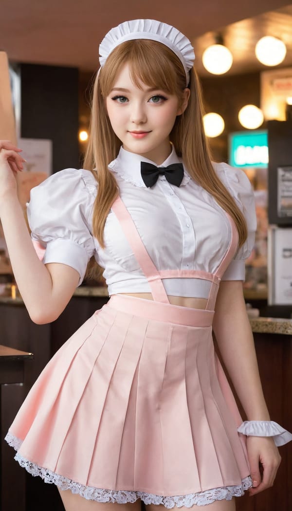 Tags: 21872187, SDXL
{"3": {"inputs": {"seed": 269153927096310, "steps": 64, "cfg": 5.15, "sampler_name": "dpmpp_2m", "scheduler": "karras", "denoise": 1.0, "model": ["27", 0], "positive": ["6", 0], "negative": ["7", 0], "latent_image": ["5", 0]}, "class_type": "KSampler"}, "4": {"inputs": {"ckpt_name": "juggernautXL_v8Rundiffusion.safetensors"}, "class_type": "CheckpointLoaderSimple"}, "5": {"inputs": {"width": 768, "height": 1344, "batch_size": 1}, "class_type": "EmptyLatentImage"}, "6": {"inputs": {"text": "24 year old girl, (irish:0.97), (beautiful eyes:1.05), (cute:1.14), (blush:0.99), (idol:1.02), (pale skin:1.01), (slim:0.97), (sexy lips:1.14), (detailed face:1.00), (seductive pose:0.98), (temptress:1.11), (double eyelids:1.09), (perky ass:1.13), (exposed ass:1.05), (looking back:1.09), (sexy ass:1.00), (thigh gap:1.09), in a (skimpy maid costume:1.11) working at a maid cafe, choker, bowtie, headband, pleated skirt, (detailed skin:1.08), (skin fuzz:1.07), (RAW:1.06), (textured skin:1.06), (soft lighting:1.07), (candid cinema:1.06), (natural looking skin:1.03), (film:1.08), (portra:1.00)", "clip": ["27", 1]}, "class_type": "CLIPTextEncode"}, "7": {"inputs": {"text": "(watermark:1.13), (distorted:1.10), (twisted:1.07), (bad hands:1.14), (low resolution:1.09), (worst quality:1.07), (open mouth:1.11)", "clip": ["27", 1]}, "class_type": "CLIPTextEncode"}, "8": {"inputs": {"samples": ["3", 0], "vae": ["4", 2]}, "class_type": "VAEDecode"}, "25": {"inputs": {"lora_name": "nudify_xl.safetensors", "strength_model": 0.35, "strength_clip": 0.01, "model": ["4", 0], "clip": ["4", 1]}, "class_type": "LoraLoader"}, "26": {"inputs": {"lora_name": "shirtlift_SDXL_v2.safetensors", "strength_model": 0.12, "strength_clip": 0.19, "model": ["25", 0], "clip": ["25", 1]}, "class_type": "LoraLoader"}, "27": {"inputs": {"lora_name": "PerfectEyesXL.safetensors", "strength_model": 0.01, "strength_clip": 0.08, "model": ["26", 0], "clip": ["26", 1]}, "class_type": "LoraLoader"}, "30": {"inputs": {"model_name": "4x_NMKD-Superscale-SP_178000_G.pth"}, "class_type": "UpscaleModelLoader"}, "31": {"inputs": {"upscale_model": ["30", 0], "image": ["8", 0]}, "class_type": "ImageUpscaleWithModel"}, "32": {"inputs": {"upscale_method": "lanczos", "scale_by": 0.5, "image": ["31", 0]}, "class_type": "ImageScaleBy"}, "33": {"inputs": {"pixels": ["32", 0], "vae": ["4", 2]}, "class_type": "VAEEncode"}, "34": {"inputs": {"seed": 269153927096310, "steps": 64, "cfg": 5.15, "sampler_name": "dpmpp_2m", "scheduler": "karras", "denoise": 0.3, "model": ["27", 0], "positive": ["6", 0], "negative": ["7", 0], "latent_image": ["33", 0]}, "class_type": "KSampler"}, "36": {"inputs": {"samples": ["34", 0], "vae": ["4", 2]}, "class_type": "VAEDecode"}, "39": {"inputs": {"filename_prefix": "comfyapi-1707859643184", "images": ["36", 0]}, "class_type": "SaveImage"}}