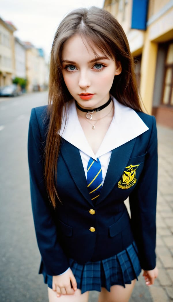 Tags: 21872187, SDXL
{"3": {"inputs": {"seed": 982987514390335, "steps": 32, "cfg": 7.82, "sampler_name": "dpmpp_2m", "scheduler": "karras", "denoise": 1.0, "model": ["27", 0], "positive": ["6", 0], "negative": ["7", 0], "latent_image": ["5", 0]}, "class_type": "KSampler"}, "4": {"inputs": {"ckpt_name": "helloworldxl.safetensors"}, "class_type": "CheckpointLoaderSimple"}, "5": {"inputs": {"width": 768, "height": 1344, "batch_size": 1}, "class_type": "EmptyLatentImage"}, "6": {"inputs": {"text": "22 year old girl, (russian:0.96), (ukrainian:1.07), (beautiful eyes:1.13), (blush:1.12), (sexy lips:1.02), (cute:0.97), (slim:1.08), (idol:0.97), (eyelashes:1.06), (pale skin:1.05), (temptress:0.98), (double eyelids:1.04), (detailed face:1.07), (seductive facial expression:1.13), (seductive pose:1.05), (in a seductive pose:0.98), (large perky breasts:0.95), (cleavage:0.96), (thigh gap:1.02), (school uniform:1.07), choker, busy street, (RAW:1.03), (skin fuzz:1.03), (textured skin:1.09), (film:1.08), (detailed skin:1.04), (soft lighting:1.01), (candid cinema:1.00), (portra:1.05), (natural looking skin:1.03)", "clip": ["27", 1]}, "class_type": "CLIPTextEncode"}, "7": {"inputs": {"text": "(worst quality:1.14), (low resolution:1.14), (distorted:1.08), (bad hands:1.12), (watermark:1.12), (twisted:1.12), (open mouth:1.09)", "clip": ["27", 1]}, "class_type": "CLIPTextEncode"}, "8": {"inputs": {"samples": ["3", 0], "vae": ["4", 2]}, "class_type": "VAEDecode"}, "25": {"inputs": {"lora_name": "nudify_xl.safetensors", "strength_model": 0.2, "strength_clip": 0.17, "model": ["4", 0], "clip": ["4", 1]}, "class_type": "LoraLoader"}, "26": {"inputs": {"lora_name": "shirtlift_SDXL_v2.safetensors", "strength_model": 0.0, "strength_clip": 0.01, "model": ["25", 0], "clip": ["25", 1]}, "class_type": "LoraLoader"}, "27": {"inputs": {"lora_name": "PerfectEyesXL.safetensors", "strength_model": 0.17, "strength_clip": 0.03, "model": ["26", 0], "clip": ["26", 1]}, "class_type": "LoraLoader"}, "30": {"inputs": {"model_name": "4x_NMKD-Superscale-SP_178000_G.pth"}, "class_type": "UpscaleModelLoader"}, "31": {"inputs": {"upscale_model": ["30", 0], "image": ["8", 0]}, "class_type": "ImageUpscaleWithModel"}, "32": {"inputs": {"upscale_method": "lanczos", "scale_by": 0.5, "image": ["31", 0]}, "class_type": "ImageScaleBy"}, "33": {"inputs": {"pixels": ["32", 0], "vae": ["4", 2]}, "class_type": "VAEEncode"}, "34": {"inputs": {"seed": 982987514390335, "steps": 32, "cfg": 7.82, "sampler_name": "dpmpp_2m", "scheduler": "karras", "denoise": 0.3, "model": ["27", 0], "positive": ["6", 0], "negative": ["7", 0], "latent_image": ["33", 0]}, "class_type": "KSampler"}, "36": {"inputs": {"samples": ["34", 0], "vae": ["4", 2]}, "class_type": "VAEDecode"}, "39": {"inputs": {"filename_prefix": "comfyapi-1714150564755", "images": ["36", 0]}, "class_type": "SaveImage"}}