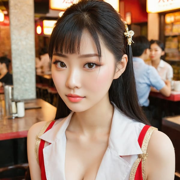 Tags: 21872187, SDXL
{"3": {"inputs": {"seed": 797359411187694, "steps": 32, "cfg": 5.25, "sampler_name": "dpmpp_2m", "scheduler": "karras", "denoise": 1.0, "model": ["27", 0], "positive": ["6", 0], "negative": ["7", 0], "latent_image": ["5", 0]}, "class_type": "KSampler"}, "4": {"inputs": {"ckpt_name": "juggernautxl.safetensors"}, "class_type": "CheckpointLoaderSimple"}, "5": {"inputs": {"width": 1024, "height": 1024, "batch_size": 1}, "class_type": "EmptyLatentImage"}, "6": {"inputs": {"text": "20 year old girl, (taiwanese:1.14), (pale skin:0.98), (double eyelids:1.04), (beautiful eyes:1.03), (blush:0.99), (seductive facial expression:1.10), (temptress:0.95), (sexy lips:1.10), (detailed face:1.01), (eyelashes:1.10), (idol:1.12), (seductive pose:0.99), (cute:1.01), (in a seductive pose:1.05), (large perky breasts:1.00), (cleavage:0.98), (thigh gap:1.08), (a waitress in uniform:1.02) working at a restaurant, (natural looking skin:1.06), (RAW:1.02), (detailed skin:1.01), (candid cinema:1.06), (portra:1.06), (textured skin:1.04), (skin fuzz:1.02), (soft lighting:1.08), (film:1.02)", "clip": ["27", 1]}, "class_type": "CLIPTextEncode"}, "7": {"inputs": {"text": "(open mouth:1.09), (low resolution:1.05), (bad hands:1.10), (watermark:1.10), (worst quality:1.08), (twisted:1.08), (distorted:1.14)", "clip": ["27", 1]}, "class_type": "CLIPTextEncode"}, "8": {"inputs": {"samples": ["3", 0], "vae": ["4", 2]}, "class_type": "VAEDecode"}, "25": {"inputs": {"lora_name": "nudify_xl.safetensors", "strength_model": 0.18, "strength_clip": 0.02, "model": ["4", 0], "clip": ["4", 1]}, "class_type": "LoraLoader"}, "26": {"inputs": {"lora_name": "shirtlift_SDXL_v2.safetensors", "strength_model": 0.04, "strength_clip": 0.14, "model": ["25", 0], "clip": ["25", 1]}, "class_type": "LoraLoader"}, "27": {"inputs": {"lora_name": "PerfectEyesXL.safetensors", "strength_model": 0.19, "strength_clip": 0.18, "model": ["26", 0], "clip": ["26", 1]}, "class_type": "LoraLoader"}, "30": {"inputs": {"model_name": "4x_NMKD-Superscale-SP_178000_G.pth"}, "class_type": "UpscaleModelLoader"}, "31": {"inputs": {"upscale_model": ["30", 0], "image": ["8", 0]}, "class_type": "ImageUpscaleWithModel"}, "32": {"inputs": {"upscale_method": "lanczos", "scale_by": 0.5, "image": ["31", 0]}, "class_type": "ImageScaleBy"}, "33": {"inputs": {"pixels": ["32", 0], "vae": ["4", 2]}, "class_type": "VAEEncode"}, "34": {"inputs": {"seed": 797359411187694, "steps": 32, "cfg": 5.25, "sampler_name": "dpmpp_2m", "scheduler": "karras", "denoise": 0.3, "model": ["27", 0], "positive": ["6", 0], "negative": ["7", 0], "latent_image": ["33", 0]}, "class_type": "KSampler"}, "36": {"inputs": {"samples": ["34", 0], "vae": ["4", 2]}, "class_type": "VAEDecode"}, "39": {"inputs": {"filename_prefix": "comfyapi-1710771397084", "images": ["36", 0]}, "class_type": "SaveImage"}}