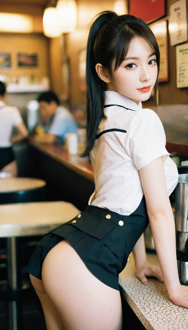 Tags: 21872187, SDXL
{"3": {"inputs": {"seed": 628008013814522, "steps": 64, "cfg": 6.67, "sampler_name": "dpmpp_2m", "scheduler": "karras", "denoise": 1.0, "model": ["27", 0], "positive": ["6", 0], "negative": ["7", 0], "latent_image": ["5", 0]}, "class_type": "KSampler"}, "4": {"inputs": {"ckpt_name": "helloworldxl.safetensors"}, "class_type": "CheckpointLoaderSimple"}, "5": {"inputs": {"width": 768, "height": 1344, "batch_size": 1}, "class_type": "EmptyLatentImage"}, "6": {"inputs": {"text": "25 year old girl, (cute:1.05), (blush:1.11), (temptress:1.07), (seductive facial expression:1.07), (idol:1.13), (eyelashes:1.12), (sexy lips:1.14), (pale skin:1.14), (seductive pose:1.03), (detailed face:1.14), (beautiful eyes:1.08), (double eyelids:1.11), (slim:0.96), (perky ass:1.05), (exposed ass:1.02), (looking back:1.04), (sexy ass:1.12), (thigh gap:0.96), (a waitress in uniform:1.03) working at a restaurant, (portra:1.06), (film:1.02), (RAW:1.06), (candid cinema:1.07), (natural looking skin:1.06), (textured skin:1.09), (detailed skin:1.07), (soft lighting:1.08), (skin fuzz:1.02)", "clip": ["27", 1]}, "class_type": "CLIPTextEncode"}, "7": {"inputs": {"text": "(worst quality:1.05), (distorted:1.08), (low resolution:1.06), (open mouth:1.08), (bad hands:1.10), (twisted:1.10), (watermark:1.05)", "clip": ["27", 1]}, "class_type": "CLIPTextEncode"}, "8": {"inputs": {"samples": ["3", 0], "vae": ["4", 2]}, "class_type": "VAEDecode"}, "25": {"inputs": {"lora_name": "nudify_xl.safetensors", "strength_model": 0.34, "strength_clip": 0.21, "model": ["4", 0], "clip": ["4", 1]}, "class_type": "LoraLoader"}, "26": {"inputs": {"lora_name": "shirtlift_SDXL_v2.safetensors", "strength_model": 0.0, "strength_clip": 0.16, "model": ["25", 0], "clip": ["25", 1]}, "class_type": "LoraLoader"}, "27": {"inputs": {"lora_name": "PerfectEyesXL.safetensors", "strength_model": 0.09, "strength_clip": 0.02, "model": ["26", 0], "clip": ["26", 1]}, "class_type": "LoraLoader"}, "30": {"inputs": {"model_name": "4x_NMKD-Superscale-SP_178000_G.pth"}, "class_type": "UpscaleModelLoader"}, "31": {"inputs": {"upscale_model": ["30", 0], "image": ["8", 0]}, "class_type": "ImageUpscaleWithModel"}, "32": {"inputs": {"upscale_method": "lanczos", "scale_by": 0.5, "image": ["31", 0]}, "class_type": "ImageScaleBy"}, "33": {"inputs": {"pixels": ["32", 0], "vae": ["4", 2]}, "class_type": "VAEEncode"}, "34": {"inputs": {"seed": 628008013814522, "steps": 64, "cfg": 6.67, "sampler_name": "dpmpp_2m", "scheduler": "karras", "denoise": 0.3, "model": ["27", 0], "positive": ["6", 0], "negative": ["7", 0], "latent_image": ["33", 0]}, "class_type": "KSampler"}, "36": {"inputs": {"samples": ["34", 0], "vae": ["4", 2]}, "class_type": "VAEDecode"}, "39": {"inputs": {"filename_prefix": "comfyapi-1717181457641", "images": ["36", 0]}, "class_type": "SaveImage"}}