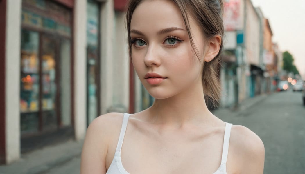 Tags: 21872187, SDXL
{"3": {"inputs": {"seed": 543763286760395, "steps": 64, "cfg": 5.25, "sampler_name": "dpmpp_2m", "scheduler": "karras", "denoise": 1.0, "model": ["27", 0], "positive": ["6", 0], "negative": ["7", 0], "latent_image": ["5", 0]}, "class_type": "KSampler"}, "4": {"inputs": {"ckpt_name": "juggernautxl.safetensors"}, "class_type": "CheckpointLoaderSimple"}, "5": {"inputs": {"width": 1344, "height": 768, "batch_size": 1}, "class_type": "EmptyLatentImage"}, "6": {"inputs": {"text": "23 year old girl, (ukrainian:0.95), (slim:1.07), (blush:1.12), (temptress:1.04), (idol:1.11), (sexy lips:1.09), (eyelashes:1.07), (beautiful eyes:0.99), (seductive facial expression:0.98), (double eyelids:0.99), (cute:0.95), (detailed face:1.09), (seductive pose:1.04), (pale skin:1.03), (perky ass:0.95), (exposed ass:1.01), (looking back:1.01), (sexy ass:1.06), (thigh gap:1.06), (white tanktop:1.06), busy street, (textured skin:1.09), (portra:1.04), (detailed skin:1.05), (RAW:1.09), (candid cinema:1.05), (skin fuzz:1.05), (film:1.05), (soft lighting:1.05), (natural looking skin:1.05)", "clip": ["27", 1]}, "class_type": "CLIPTextEncode"}, "7": {"inputs": {"text": "(low resolution:1.07), (open mouth:1.05), (watermark:1.11), (distorted:1.05), (bad hands:1.11), (twisted:1.11), (worst quality:1.07)", "clip": ["27", 1]}, "class_type": "CLIPTextEncode"}, "8": {"inputs": {"samples": ["3", 0], "vae": ["4", 2]}, "class_type": "VAEDecode"}, "25": {"inputs": {"lora_name": "nudify_xl.safetensors", "strength_model": 0.05, "strength_clip": 0.22, "model": ["4", 0], "clip": ["4", 1]}, "class_type": "LoraLoader"}, "26": {"inputs": {"lora_name": "shirtlift_SDXL_v2.safetensors", "strength_model": 0.13, "strength_clip": 0.12, "model": ["25", 0], "clip": ["25", 1]}, "class_type": "LoraLoader"}, "27": {"inputs": {"lora_name": "PerfectEyesXL.safetensors", "strength_model": 0.08, "strength_clip": 0.11, "model": ["26", 0], "clip": ["26", 1]}, "class_type": "LoraLoader"}, "30": {"inputs": {"model_name": "4x_NMKD-Superscale-SP_178000_G.pth"}, "class_type": "UpscaleModelLoader"}, "31": {"inputs": {"upscale_model": ["30", 0], "image": ["8", 0]}, "class_type": "ImageUpscaleWithModel"}, "32": {"inputs": {"upscale_method": "lanczos", "scale_by": 0.5, "image": ["31", 0]}, "class_type": "ImageScaleBy"}, "33": {"inputs": {"pixels": ["32", 0], "vae": ["4", 2]}, "class_type": "VAEEncode"}, "34": {"inputs": {"seed": 543763286760395, "steps": 64, "cfg": 5.25, "sampler_name": "dpmpp_2m", "scheduler": "karras", "denoise": 0.3, "model": ["27", 0], "positive": ["6", 0], "negative": ["7", 0], "latent_image": ["33", 0]}, "class_type": "KSampler"}, "36": {"inputs": {"samples": ["34", 0], "vae": ["4", 2]}, "class_type": "VAEDecode"}, "39": {"inputs": {"filename_prefix": "comfyapi-1732817421784", "images": ["36", 0]}, "class_type": "SaveImage"}}