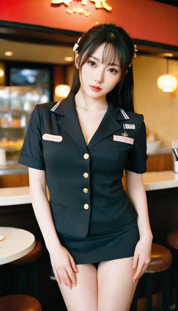 Tags: 21872187, SDXL
{"3": {"inputs": {"seed": 789056912499567, "steps": 64, "cfg": 6.8, "sampler_name": "dpmpp_2m", "scheduler": "karras", "denoise": 1.0, "model": ["27", 0], "positive": ["6", 0], "negative": ["7", 0], "latent_image": ["5", 0]}, "class_type": "KSampler"}, "4": {"inputs": {"ckpt_name": "leosamsHelloworldSDXL_helloworldSDXL32DPO.safetensors"}, "class_type": "CheckpointLoaderSimple"}, "5": {"inputs": {"width": 768, "height": 1344, "batch_size": 1}, "class_type": "EmptyLatentImage"}, "6": {"inputs": {"text": "26 year old girl, (japanese:0.99), (pale skin:1.04), (temptress:0.99), (seductive pose:1.13), (slim:1.13), (blush:1.05), (seductive facial expression:1.12), (cute:1.04), (sexy lips:1.13), (eyelashes:1.07), (beautiful eyes:1.04), (double eyelids:1.12), (idol:1.08), (detailed face:1.08), (in a seductive pose:1.03), (large perky breasts:0.95), (cleavage:0.97), (thigh gap:1.06), (a waitress in uniform:1.10) working at a restaurant, (RAW:1.03), (natural looking skin:1.09), (candid cinema:1.02), (skin fuzz:1.04), (textured skin:1.04), (soft lighting:1.02), (detailed skin:1.01), (portra:1.08), (film:1.08)", "clip": ["27", 1]}, "class_type": "CLIPTextEncode"}, "7": {"inputs": {"text": "(low resolution:1.13), (open mouth:1.08), (bad hands:1.11), (watermark:1.05), (worst quality:1.10), (twisted:1.11), (distorted:1.12)", "clip": ["27", 1]}, "class_type": "CLIPTextEncode"}, "8": {"inputs": {"samples": ["3", 0], "vae": ["4", 2]}, "class_type": "VAEDecode"}, "25": {"inputs": {"lora_name": "nudify_xl.safetensors", "strength_model": 0.22, "strength_clip": 0.36, "model": ["4", 0], "clip": ["4", 1]}, "class_type": "LoraLoader"}, "26": {"inputs": {"lora_name": "shirtlift_SDXL_v2.safetensors", "strength_model": 0.16, "strength_clip": 0.12, "model": ["25", 0], "clip": ["25", 1]}, "class_type": "LoraLoader"}, "27": {"inputs": {"lora_name": "PerfectEyesXL.safetensors", "strength_model": 0.12, "strength_clip": 0.19, "model": ["26", 0], "clip": ["26", 1]}, "class_type": "LoraLoader"}, "30": {"inputs": {"model_name": "4x_NMKD-Superscale-SP_178000_G.pth"}, "class_type": "UpscaleModelLoader"}, "31": {"inputs": {"upscale_model": ["30", 0], "image": ["8", 0]}, "class_type": "ImageUpscaleWithModel"}, "32": {"inputs": {"upscale_method": "lanczos", "scale_by": 0.5, "image": ["31", 0]}, "class_type": "ImageScaleBy"}, "33": {"inputs": {"pixels": ["32", 0], "vae": ["4", 2]}, "class_type": "VAEEncode"}, "34": {"inputs": {"seed": 789056912499567, "steps": 64, "cfg": 6.8, "sampler_name": "dpmpp_2m", "scheduler": "karras", "denoise": 0.3, "model": ["27", 0], "positive": ["6", 0], "negative": ["7", 0], "latent_image": ["33", 0]}, "class_type": "KSampler"}, "36": {"inputs": {"samples": ["34", 0], "vae": ["4", 2]}, "class_type": "VAEDecode"}, "39": {"inputs": {"filename_prefix": "comfyapi-1707436411112", "images": ["36", 0]}, "class_type": "SaveImage"}}