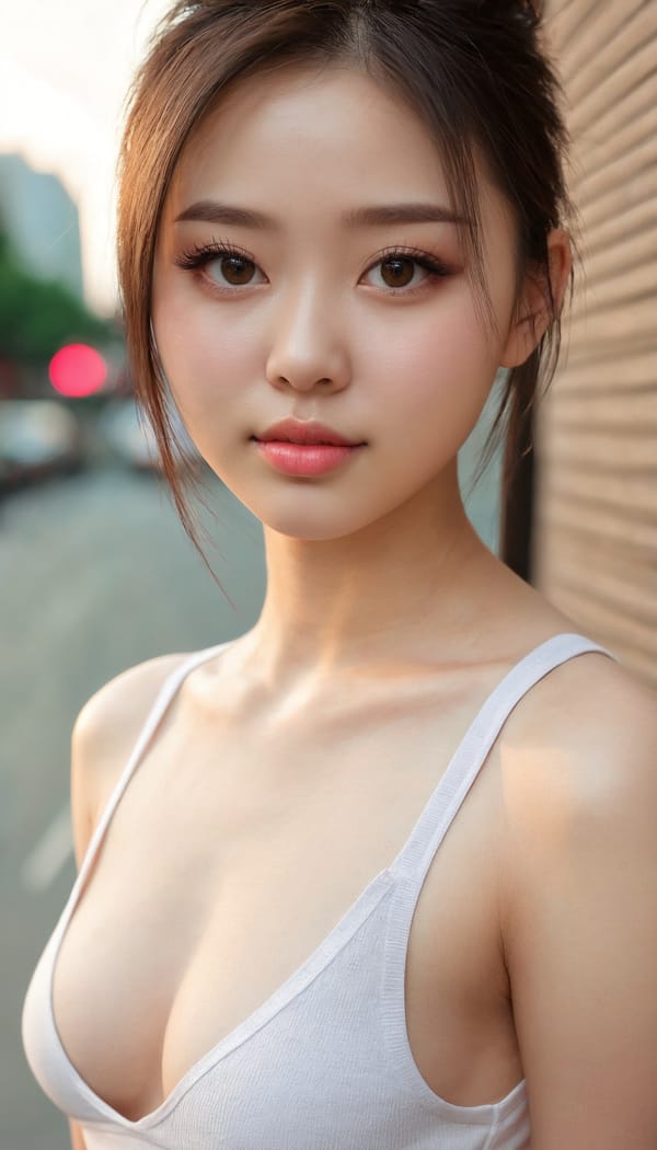 Tags: 21872187, SDXL
{"3": {"inputs": {"seed": 409562545679657, "steps": 64, "cfg": 5.44, "sampler_name": "dpmpp_2m", "scheduler": "karras", "denoise": 1.0, "model": ["27", 0], "positive": ["6", 0], "negative": ["7", 0], "latent_image": ["5", 0]}, "class_type": "KSampler"}, "4": {"inputs": {"ckpt_name": "juggernautxl.safetensors"}, "class_type": "CheckpointLoaderSimple"}, "5": {"inputs": {"width": 768, "height": 1344, "batch_size": 1}, "class_type": "EmptyLatentImage"}, "6": {"inputs": {"text": "19 year old girl, (ukrainian:0.97), (chinese:1.07), (seductive facial expression:1.02), (eyelashes:1.01), (detailed face:1.05), (blush:1.11), (slim:1.11), (idol:1.10), (cute:1.13), (seductive pose:1.03), (beautiful eyes:1.07), (double eyelids:1.09), (sexy lips:0.98), (pale skin:1.07), (temptress:1.00), (perky ass:1.08), (exposed ass:1.13), (looking back:0.96), (sexy ass:1.11), (thigh gap:1.08), (white tanktop:1.13), busy street, (skin fuzz:1.02), (soft lighting:1.01), (detailed skin:1.02), (film:1.07), (candid cinema:1.00), (textured skin:1.00), (natural looking skin:1.09), (RAW:1.00)", "clip": ["27", 1]}, "class_type": "CLIPTextEncode"}, "7": {"inputs": {"text": "(open mouth:1.06), (bad hands:1.05), (distorted:1.10), (low resolution:1.09), (twisted:1.05), (worst quality:1.11), (watermark:1.09)", "clip": ["27", 1]}, "class_type": "CLIPTextEncode"}, "8": {"inputs": {"samples": ["3", 0], "vae": ["4", 2]}, "class_type": "VAEDecode"}, "25": {"inputs": {"lora_name": "nudify_xl.safetensors", "strength_model": 0.33, "strength_clip": 0.18, "model": ["4", 0], "clip": ["4", 1]}, "class_type": "LoraLoader"}, "26": {"inputs": {"lora_name": "shirtlift_SDXL_v2.safetensors", "strength_model": 0.11, "strength_clip": 0.0, "model": ["25", 0], "clip": ["25", 1]}, "class_type": "LoraLoader"}, "27": {"inputs": {"lora_name": "PerfectEyesXL.safetensors", "strength_model": 0.12, "strength_clip": 0.17, "model": ["26", 0], "clip": ["26", 1]}, "class_type": "LoraLoader"}, "30": {"inputs": {"model_name": "4x_NMKD-Superscale-SP_178000_G.pth"}, "class_type": "UpscaleModelLoader"}, "31": {"inputs": {"upscale_model": ["30", 0], "image": ["8", 0]}, "class_type": "ImageUpscaleWithModel"}, "32": {"inputs": {"upscale_method": "lanczos", "scale_by": 0.5, "image": ["31", 0]}, "class_type": "ImageScaleBy"}, "33": {"inputs": {"pixels": ["32", 0], "vae": ["4", 2]}, "class_type": "VAEEncode"}, "34": {"inputs": {"seed": 409562545679657, "steps": 64, "cfg": 5.44, "sampler_name": "dpmpp_2m", "scheduler": "karras", "denoise": 0.3, "model": ["27", 0], "positive": ["6", 0], "negative": ["7", 0], "latent_image": ["33", 0]}, "class_type": "KSampler"}, "36": {"inputs": {"samples": ["34", 0], "vae": ["4", 2]}, "class_type": "VAEDecode"}, "39": {"inputs": {"filename_prefix": "comfyapi-1725391073947", "images": ["36", 0]}, "class_type": "SaveImage"}}