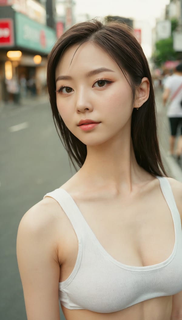 Tags: 21872187, SDXL
{"3": {"inputs": {"seed": 302697670257639, "steps": 32, "cfg": 5.16, "sampler_name": "dpmpp_2m", "scheduler": "karras", "denoise": 1.0, "model": ["27", 0], "positive": ["6", 0], "negative": ["7", 0], "latent_image": ["5", 0]}, "class_type": "KSampler"}, "4": {"inputs": {"ckpt_name": "juggernautxl.safetensors"}, "class_type": "CheckpointLoaderSimple"}, "5": {"inputs": {"width": 768, "height": 1344, "batch_size": 1}, "class_type": "EmptyLatentImage"}, "6": {"inputs": {"text": "26 year old girl, (irish:0.97), (japanese:1.04), (blush:1.05), (sexy lips:0.95), (seductive pose:1.13), (double eyelids:1.06), (pale skin:1.07), (seductive facial expression:1.06), (temptress:1.04), (eyelashes:1.03), (idol:1.10), (cute:0.97), (slim:0.96), (detailed face:1.03), (beautiful eyes:1.06), (perky ass:1.14), (exposed ass:1.12), (looking back:1.00), (sexy ass:1.05), (thigh gap:1.03), (white tanktop:1.12), busy street, (RAW:1.01), (film:1.02), (skin fuzz:1.07), (soft lighting:1.09), (portra:1.03), (candid cinema:1.00), (natural looking skin:1.04), (detailed skin:1.08), (textured skin:1.06)", "clip": ["27", 1]}, "class_type": "CLIPTextEncode"}, "7": {"inputs": {"text": "(bad hands:1.10), (open mouth:1.07), (watermark:1.13), (distorted:1.07), (worst quality:1.08), (low resolution:1.08), (twisted:1.12)", "clip": ["27", 1]}, "class_type": "CLIPTextEncode"}, "8": {"inputs": {"samples": ["3", 0], "vae": ["4", 2]}, "class_type": "VAEDecode"}, "25": {"inputs": {"lora_name": "nudify_xl.safetensors", "strength_model": 0.15, "strength_clip": 0.2, "model": ["4", 0], "clip": ["4", 1]}, "class_type": "LoraLoader"}, "26": {"inputs": {"lora_name": "shirtlift_SDXL_v2.safetensors", "strength_model": 0.19, "strength_clip": 0.15, "model": ["25", 0], "clip": ["25", 1]}, "class_type": "LoraLoader"}, "27": {"inputs": {"lora_name": "PerfectEyesXL.safetensors", "strength_model": 0.02, "strength_clip": 0.06, "model": ["26", 0], "clip": ["26", 1]}, "class_type": "LoraLoader"}, "30": {"inputs": {"model_name": "4x_NMKD-Superscale-SP_178000_G.pth"}, "class_type": "UpscaleModelLoader"}, "31": {"inputs": {"upscale_model": ["30", 0], "image": ["8", 0]}, "class_type": "ImageUpscaleWithModel"}, "32": {"inputs": {"upscale_method": "lanczos", "scale_by": 0.5, "image": ["31", 0]}, "class_type": "ImageScaleBy"}, "33": {"inputs": {"pixels": ["32", 0], "vae": ["4", 2]}, "class_type": "VAEEncode"}, "34": {"inputs": {"seed": 302697670257639, "steps": 32, "cfg": 5.16, "sampler_name": "dpmpp_2m", "scheduler": "karras", "denoise": 0.3, "model": ["27", 0], "positive": ["6", 0], "negative": ["7", 0], "latent_image": ["33", 0]}, "class_type": "KSampler"}, "36": {"inputs": {"samples": ["34", 0], "vae": ["4", 2]}, "class_type": "VAEDecode"}, "39": {"inputs": {"filename_prefix": "comfyapi-1734969745972", "images": ["36", 0]}, "class_type": "SaveImage"}}