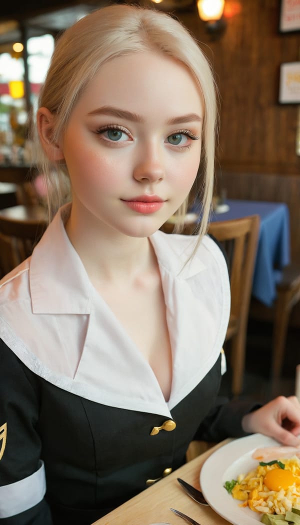 Tags: 21872187, SDXL
{"3": {"inputs": {"seed": 644709353435491, "steps": 64, "cfg": 7.47, "sampler_name": "dpmpp_2m", "scheduler": "karras", "denoise": 1.0, "model": ["27", 0], "positive": ["6", 0], "negative": ["7", 0], "latent_image": ["5", 0]}, "class_type": "KSampler"}, "4": {"inputs": {"ckpt_name": "juggernautxl.safetensors"}, "class_type": "CheckpointLoaderSimple"}, "5": {"inputs": {"width": 768, "height": 1344, "batch_size": 1}, "class_type": "EmptyLatentImage"}, "6": {"inputs": {"text": "18 year old girl, (irish:1.00), (cute:1.13), (pale skin:1.03), (eyelashes:1.00), (sexy lips:1.07), (detailed face:1.04), (seductive pose:1.08), (blush:1.00), (idol:1.04), (beautiful eyes:1.04), (temptress:0.96), (seductive facial expression:1.05), (double eyelids:1.01), (slim:0.98), (in a seductive pose:0.96), (large perky breasts:0.97), (cleavage:1.11), (thigh gap:1.12), (a waitress in uniform:1.11) working at a restaurant, (film:1.01), (skin fuzz:1.03), (soft lighting:1.04), (candid cinema:1.07), (natural looking skin:1.01), (RAW:1.08), (detailed skin:1.06), (portra:1.01), (textured skin:1.02)", "clip": ["27", 1]}, "class_type": "CLIPTextEncode"}, "7": {"inputs": {"text": "(bad hands:1.08), (open mouth:1.05), (watermark:1.10), (twisted:1.06), (distorted:1.07), (worst quality:1.14), (low resolution:1.08)", "clip": ["27", 1]}, "class_type": "CLIPTextEncode"}, "8": {"inputs": {"samples": ["3", 0], "vae": ["4", 2]}, "class_type": "VAEDecode"}, "25": {"inputs": {"lora_name": "nudify_xl.safetensors", "strength_model": 0.3, "strength_clip": 0.13, "model": ["4", 0], "clip": ["4", 1]}, "class_type": "LoraLoader"}, "26": {"inputs": {"lora_name": "shirtlift_SDXL_v2.safetensors", "strength_model": 0.01, "strength_clip": 0.08, "model": ["25", 0], "clip": ["25", 1]}, "class_type": "LoraLoader"}, "27": {"inputs": {"lora_name": "PerfectEyesXL.safetensors", "strength_model": 0.07, "strength_clip": 0.08, "model": ["26", 0], "clip": ["26", 1]}, "class_type": "LoraLoader"}, "30": {"inputs": {"model_name": "4x_NMKD-Superscale-SP_178000_G.pth"}, "class_type": "UpscaleModelLoader"}, "31": {"inputs": {"upscale_model": ["30", 0], "image": ["8", 0]}, "class_type": "ImageUpscaleWithModel"}, "32": {"inputs": {"upscale_method": "lanczos", "scale_by": 0.5, "image": ["31", 0]}, "class_type": "ImageScaleBy"}, "33": {"inputs": {"pixels": ["32", 0], "vae": ["4", 2]}, "class_type": "VAEEncode"}, "34": {"inputs": {"seed": 644709353435491, "steps": 64, "cfg": 7.47, "sampler_name": "dpmpp_2m", "scheduler": "karras", "denoise": 0.3, "model": ["27", 0], "positive": ["6", 0], "negative": ["7", 0], "latent_image": ["33", 0]}, "class_type": "KSampler"}, "36": {"inputs": {"samples": ["34", 0], "vae": ["4", 2]}, "class_type": "VAEDecode"}, "39": {"inputs": {"filename_prefix": "comfyapi-1713895886520", "images": ["36", 0]}, "class_type": "SaveImage"}}