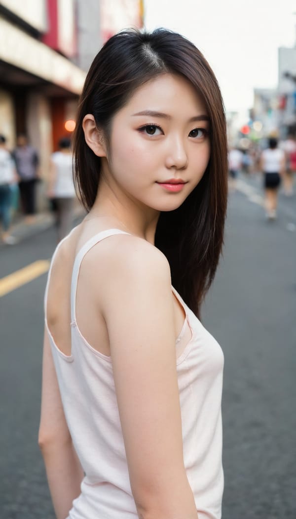 Tags: 21872187, SDXL
{"3": {"inputs": {"seed": 732559546019404, "steps": 64, "cfg": 6.11, "sampler_name": "dpmpp_2m", "scheduler": "karras", "denoise": 1.0, "model": ["27", 0], "positive": ["6", 0], "negative": ["7", 0], "latent_image": ["5", 0]}, "class_type": "KSampler"}, "4": {"inputs": {"ckpt_name": "juggernautXL_v8Rundiffusion.safetensors"}, "class_type": "CheckpointLoaderSimple"}, "5": {"inputs": {"width": 768, "height": 1344, "batch_size": 1}, "class_type": "EmptyLatentImage"}, "6": {"inputs": {"text": "25 year old girl, (japanese:1.03), (irish:1.00), (sexy lips:0.95), (blush:0.99), (cute:1.01), (slim:0.95), (beautiful eyes:1.07), (idol:1.03), (seductive facial expression:1.06), (eyelashes:1.06), (seductive pose:1.09), (temptress:0.95), (double eyelids:1.14), (pale skin:0.99), (detailed face:1.07), (perky ass:1.13), (exposed ass:1.02), (looking back:1.12), (sexy ass:1.02), (thigh gap:0.96), (white tanktop:1.04), busy street, (natural looking skin:1.08), (candid cinema:1.06), (film:1.04), (skin fuzz:1.04), (detailed skin:1.00), (RAW:1.03), (soft lighting:1.01), (textured skin:1.07), (portra:1.09)", "clip": ["27", 1]}, "class_type": "CLIPTextEncode"}, "7": {"inputs": {"text": "(bad hands:1.07), (twisted:1.07), (worst quality:1.14), (open mouth:1.05), (low resolution:1.07), (distorted:1.14), (watermark:1.13)", "clip": ["27", 1]}, "class_type": "CLIPTextEncode"}, "8": {"inputs": {"samples": ["3", 0], "vae": ["4", 2]}, "class_type": "VAEDecode"}, "25": {"inputs": {"lora_name": "nudify_xl.safetensors", "strength_model": 0.03, "strength_clip": 0.27, "model": ["4", 0], "clip": ["4", 1]}, "class_type": "LoraLoader"}, "26": {"inputs": {"lora_name": "shirtlift_SDXL_v2.safetensors", "strength_model": 0.07, "strength_clip": 0.0, "model": ["25", 0], "clip": ["25", 1]}, "class_type": "LoraLoader"}, "27": {"inputs": {"lora_name": "PerfectEyesXL.safetensors", "strength_model": 0.04, "strength_clip": 0.02, "model": ["26", 0], "clip": ["26", 1]}, "class_type": "LoraLoader"}, "30": {"inputs": {"model_name": "4x_NMKD-Superscale-SP_178000_G.pth"}, "class_type": "UpscaleModelLoader"}, "31": {"inputs": {"upscale_model": ["30", 0], "image": ["8", 0]}, "class_type": "ImageUpscaleWithModel"}, "32": {"inputs": {"upscale_method": "lanczos", "scale_by": 0.5, "image": ["31", 0]}, "class_type": "ImageScaleBy"}, "33": {"inputs": {"pixels": ["32", 0], "vae": ["4", 2]}, "class_type": "VAEEncode"}, "34": {"inputs": {"seed": 732559546019404, "steps": 64, "cfg": 6.11, "sampler_name": "dpmpp_2m", "scheduler": "karras", "denoise": 0.3, "model": ["27", 0], "positive": ["6", 0], "negative": ["7", 0], "latent_image": ["33", 0]}, "class_type": "KSampler"}, "36": {"inputs": {"samples": ["34", 0], "vae": ["4", 2]}, "class_type": "VAEDecode"}, "39": {"inputs": {"filename_prefix": "comfyapi-1707779575621", "images": ["36", 0]}, "class_type": "SaveImage"}}