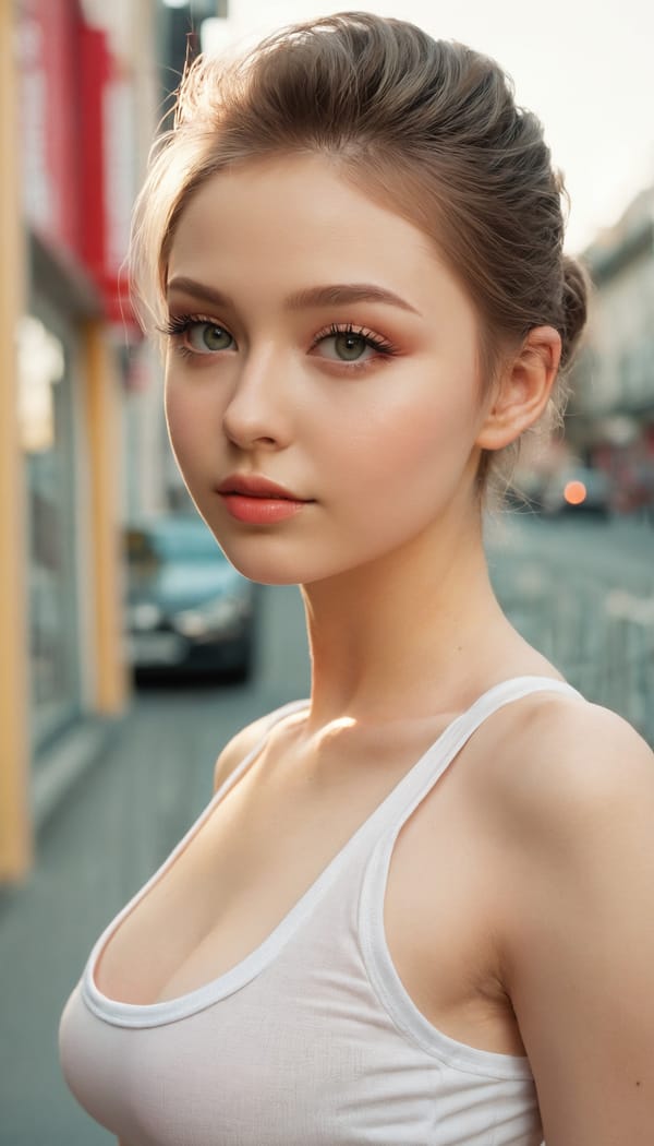 Tags: 21872187, SDXL
{"3": {"inputs": {"seed": 129407307384165, "steps": 64, "cfg": 5.85, "sampler_name": "dpmpp_2m", "scheduler": "karras", "denoise": 1.0, "model": ["27", 0], "positive": ["6", 0], "negative": ["7", 0], "latent_image": ["5", 0]}, "class_type": "KSampler"}, "4": {"inputs": {"ckpt_name": "juggernautxl.safetensors"}, "class_type": "CheckpointLoaderSimple"}, "5": {"inputs": {"width": 768, "height": 1344, "batch_size": 1}, "class_type": "EmptyLatentImage"}, "6": {"inputs": {"text": "20 year old girl, (russian:0.99), (sexy lips:1.05), (blush:1.00), (seductive facial expression:0.95), (seductive pose:0.96), (beautiful eyes:1.00), (temptress:1.07), (eyelashes:1.12), (cute:1.09), (double eyelids:1.00), (detailed face:1.06), (pale skin:1.07), (idol:1.08), (slim:1.08), (perky ass:1.12), (exposed ass:0.96), (looking back:1.09), (sexy ass:1.11), (thigh gap:0.95), (white tanktop:1.06), busy street, (skin fuzz:1.01), (candid cinema:1.01), (portra:1.03), (RAW:1.03), (soft lighting:1.00), (detailed skin:1.08), (film:1.08), (natural looking skin:1.09), (textured skin:1.04)", "clip": ["27", 1]}, "class_type": "CLIPTextEncode"}, "7": {"inputs": {"text": "(watermark:1.13), (bad hands:1.07), (distorted:1.11), (worst quality:1.13), (low resolution:1.05), (twisted:1.14), (open mouth:1.14)", "clip": ["27", 1]}, "class_type": "CLIPTextEncode"}, "8": {"inputs": {"samples": ["3", 0], "vae": ["4", 2]}, "class_type": "VAEDecode"}, "25": {"inputs": {"lora_name": "nudify_xl.safetensors", "strength_model": 0.33, "strength_clip": 0.33, "model": ["4", 0], "clip": ["4", 1]}, "class_type": "LoraLoader"}, "26": {"inputs": {"lora_name": "shirtlift_SDXL_v2.safetensors", "strength_model": 0.11, "strength_clip": 0.04, "model": ["25", 0], "clip": ["25", 1]}, "class_type": "LoraLoader"}, "27": {"inputs": {"lora_name": "PerfectEyesXL.safetensors", "strength_model": 0.05, "strength_clip": 0.16, "model": ["26", 0], "clip": ["26", 1]}, "class_type": "LoraLoader"}, "30": {"inputs": {"model_name": "4x_NMKD-Superscale-SP_178000_G.pth"}, "class_type": "UpscaleModelLoader"}, "31": {"inputs": {"upscale_model": ["30", 0], "image": ["8", 0]}, "class_type": "ImageUpscaleWithModel"}, "32": {"inputs": {"upscale_method": "lanczos", "scale_by": 0.5, "image": ["31", 0]}, "class_type": "ImageScaleBy"}, "33": {"inputs": {"pixels": ["32", 0], "vae": ["4", 2]}, "class_type": "VAEEncode"}, "34": {"inputs": {"seed": 129407307384165, "steps": 64, "cfg": 5.85, "sampler_name": "dpmpp_2m", "scheduler": "karras", "denoise": 0.3, "model": ["27", 0], "positive": ["6", 0], "negative": ["7", 0], "latent_image": ["33", 0]}, "class_type": "KSampler"}, "36": {"inputs": {"samples": ["34", 0], "vae": ["4", 2]}, "class_type": "VAEDecode"}, "39": {"inputs": {"filename_prefix": "comfyapi-1714638134799", "images": ["36", 0]}, "class_type": "SaveImage"}}