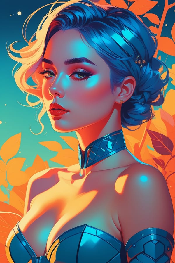 Tags: undefined
character design, intricate outfit, by James Stokoe style, Laurie Greasley, a study of cell shaded portrait box art style, concept art, llustration, post grunge, concept art by josan gonzales and wlop, highly detailed, sharp focus, Concept art, an elegant (Robin:1.3) , Azure neon hue, ultra detailed, comic book cover, ((Elegant)) , ((Phenomenal)) , ((Breathtaking)) , ((Detailed)) , ((Captivating)) , ((Astounding)) , fantasy, Spells, Nature, Mystical, oil painting, Oil on canvas, Oil artwork, Canvas painting, Antique glow, Vintage illumination, Retro lighting, Small aperture, Deep depth of field, Sharp from front to back . Dreamlike, mysterious, provocative, symbolic, intricate, detailed, (topless:1.8), (2b:0.5)
Negative prompt: photorealistic, realistic, deformed, glitch, noisy, low contrast, out of frame, (worst quality:1.2), (low quality:1.2), (lowres:1.1), (monochrome:1.1), (greyscale), multiple views, (((bad anatomy))), (((deformed))), (((disfigured))), watermark, multiple_views, mutation hands, mutation fingers, extra fingers, missing fingers, watermark
Steps: 36, Sampler: Euler a, CFG scale: 7, Seed: 2235575674, Size: 768x1152, Model hash: c9e3e68f89, Model: juggernautXL_v9Rundiffusionphoto2, Denoising strength: 0.3, Hires upscale: 1.5, Hires steps: 12, Hires upscaler: R-ESRGAN 4x+ Anime6B, Version: v1.7.0
