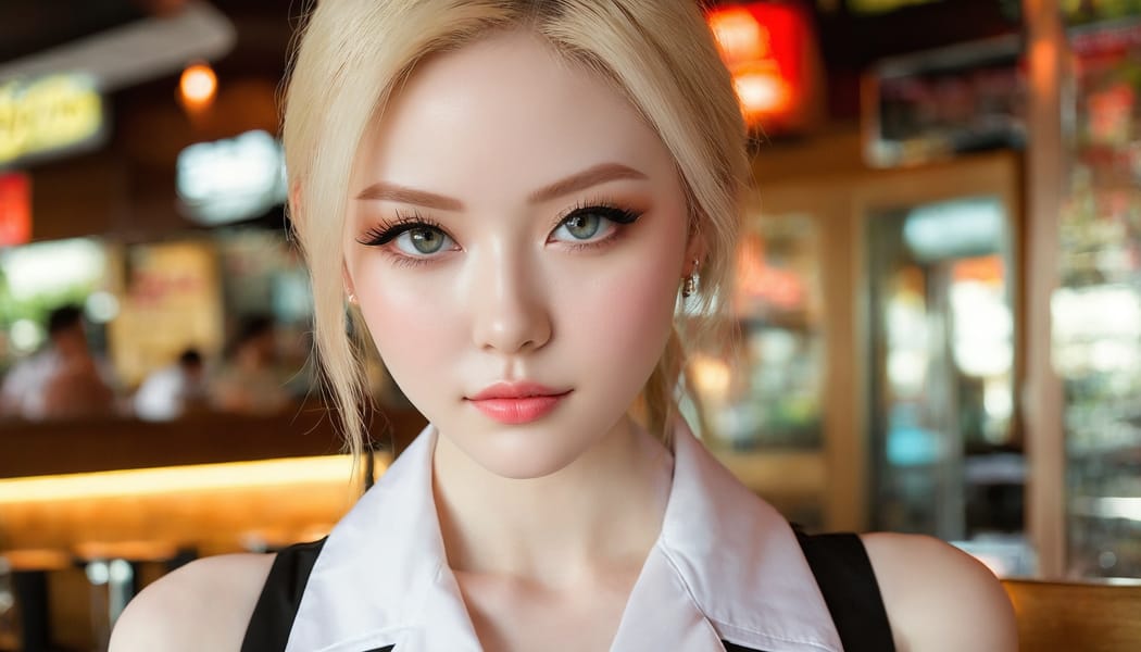 Tags: 21872187, SDXL
{"3": {"inputs": {"seed": 505562349924090, "steps": 32, "cfg": 6.73, "sampler_name": "dpmpp_2m", "scheduler": "karras", "denoise": 1.0, "model": ["27", 0], "positive": ["6", 0], "negative": ["7", 0], "latent_image": ["5", 0]}, "class_type": "KSampler"}, "4": {"inputs": {"ckpt_name": "juggernautxl.safetensors"}, "class_type": "CheckpointLoaderSimple"}, "5": {"inputs": {"width": 1344, "height": 768, "batch_size": 1}, "class_type": "EmptyLatentImage"}, "6": {"inputs": {"text": "22 year old girl, (seductive pose:1.14), (pale skin:1.14), (double eyelids:1.03), (sexy lips:1.05), (detailed face:1.13), (idol:1.06), (seductive facial expression:1.08), (blush:1.04), (slim:0.96), (beautiful eyes:1.01), (eyelashes:0.96), (temptress:1.04), (cute:1.07), (in a seductive pose:0.99), (large perky breasts:0.97), (cleavage:1.05), (thigh gap:0.99), (a waitress in uniform:1.00) working at a restaurant, (skin fuzz:1.09), (textured skin:1.07), (soft lighting:1.00), (portra:1.02), (detailed skin:1.04), (natural looking skin:1.02), (candid cinema:1.00), (film:1.01), (RAW:1.04)", "clip": ["27", 1]}, "class_type": "CLIPTextEncode"}, "7": {"inputs": {"text": "(watermark:1.08), (worst quality:1.06), (low resolution:1.11), (open mouth:1.11), (bad hands:1.07), (distorted:1.13), (twisted:1.12)", "clip": ["27", 1]}, "class_type": "CLIPTextEncode"}, "8": {"inputs": {"samples": ["3", 0], "vae": ["4", 2]}, "class_type": "VAEDecode"}, "25": {"inputs": {"lora_name": "nudify_xl.safetensors", "strength_model": 0.22, "strength_clip": 0.09, "model": ["4", 0], "clip": ["4", 1]}, "class_type": "LoraLoader"}, "26": {"inputs": {"lora_name": "shirtlift_SDXL_v2.safetensors", "strength_model": 0.02, "strength_clip": 0.16, "model": ["25", 0], "clip": ["25", 1]}, "class_type": "LoraLoader"}, "27": {"inputs": {"lora_name": "PerfectEyesXL.safetensors", "strength_model": 0.13, "strength_clip": 0.16, "model": ["26", 0], "clip": ["26", 1]}, "class_type": "LoraLoader"}, "30": {"inputs": {"model_name": "4x_NMKD-Superscale-SP_178000_G.pth"}, "class_type": "UpscaleModelLoader"}, "31": {"inputs": {"upscale_model": ["30", 0], "image": ["8", 0]}, "class_type": "ImageUpscaleWithModel"}, "32": {"inputs": {"upscale_method": "lanczos", "scale_by": 0.5, "image": ["31", 0]}, "class_type": "ImageScaleBy"}, "33": {"inputs": {"pixels": ["32", 0], "vae": ["4", 2]}, "class_type": "VAEEncode"}, "34": {"inputs": {"seed": 505562349924090, "steps": 32, "cfg": 6.73, "sampler_name": "dpmpp_2m", "scheduler": "karras", "denoise": 0.3, "model": ["27", 0], "positive": ["6", 0], "negative": ["7", 0], "latent_image": ["33", 0]}, "class_type": "KSampler"}, "36": {"inputs": {"samples": ["34", 0], "vae": ["4", 2]}, "class_type": "VAEDecode"}, "39": {"inputs": {"filename_prefix": "comfyapi-1723925725313", "images": ["36", 0]}, "class_type": "SaveImage"}}