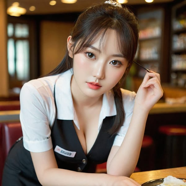 Tags: 21872187, SDXL
{"3": {"inputs": {"seed": 868688720211205, "steps": 32, "cfg": 5.6, "sampler_name": "dpmpp_2m", "scheduler": "karras", "denoise": 1.0, "model": ["27", 0], "positive": ["6", 0], "negative": ["7", 0], "latent_image": ["5", 0]}, "class_type": "KSampler"}, "4": {"inputs": {"ckpt_name": "leosamsHelloworldSDXL_helloworldSDXL32DPO.safetensors"}, "class_type": "CheckpointLoaderSimple"}, "5": {"inputs": {"width": 1024, "height": 1024, "batch_size": 1}, "class_type": "EmptyLatentImage"}, "6": {"inputs": {"text": "23 year old girl, (korean:1.09), (idol:1.01), (slim:0.98), (pale skin:1.08), (beautiful eyes:0.99), (double eyelids:1.07), (blush:1.02), (seductive facial expression:1.08), (sexy lips:0.99), (temptress:0.97), (cute:1.00), (eyelashes:1.12), (detailed face:1.10), (seductive pose:1.12), (in a seductive pose:1.13), (large perky breasts:1.12), (cleavage:1.00), (thigh gap:1.13), (a waitress in uniform:1.09) working at a restaurant, (soft lighting:1.09), (candid cinema:1.01), (skin fuzz:1.03), (textured skin:1.02), (RAW:1.03), (film:1.00), (natural looking skin:1.05), (detailed skin:1.06), (portra:1.03)", "clip": ["27", 1]}, "class_type": "CLIPTextEncode"}, "7": {"inputs": {"text": "(worst quality:1.14), (twisted:1.09), (distorted:1.06), (low resolution:1.13), (watermark:1.14), (bad hands:1.09), (open mouth:1.09)", "clip": ["27", 1]}, "class_type": "CLIPTextEncode"}, "8": {"inputs": {"samples": ["3", 0], "vae": ["4", 2]}, "class_type": "VAEDecode"}, "25": {"inputs": {"lora_name": "nudify_xl.safetensors", "strength_model": 0.22, "strength_clip": 0.2, "model": ["4", 0], "clip": ["4", 1]}, "class_type": "LoraLoader"}, "26": {"inputs": {"lora_name": "shirtlift_SDXL_v2.safetensors", "strength_model": 0.02, "strength_clip": 0.19, "model": ["25", 0], "clip": ["25", 1]}, "class_type": "LoraLoader"}, "27": {"inputs": {"lora_name": "PerfectEyesXL.safetensors", "strength_model": 0.19, "strength_clip": 0.15, "model": ["26", 0], "clip": ["26", 1]}, "class_type": "LoraLoader"}, "30": {"inputs": {"model_name": "4x_NMKD-Superscale-SP_178000_G.pth"}, "class_type": "UpscaleModelLoader"}, "31": {"inputs": {"upscale_model": ["30", 0], "image": ["8", 0]}, "class_type": "ImageUpscaleWithModel"}, "32": {"inputs": {"upscale_method": "lanczos", "scale_by": 0.5, "image": ["31", 0]}, "class_type": "ImageScaleBy"}, "33": {"inputs": {"pixels": ["32", 0], "vae": ["4", 2]}, "class_type": "VAEEncode"}, "34": {"inputs": {"seed": 868688720211205, "steps": 32, "cfg": 5.6, "sampler_name": "dpmpp_2m", "scheduler": "karras", "denoise": 0.3, "model": ["27", 0], "positive": ["6", 0], "negative": ["7", 0], "latent_image": ["33", 0]}, "class_type": "KSampler"}, "36": {"inputs": {"samples": ["34", 0], "vae": ["4", 2]}, "class_type": "VAEDecode"}, "39": {"inputs": {"filename_prefix": "comfyapi-1707432628745", "images": ["36", 0]}, "class_type": "SaveImage"}}