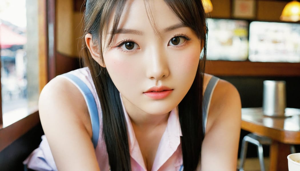 Tags: 21872187, SDXL
{"3": {"inputs": {"seed": 391168928973729, "steps": 64, "cfg": 7.15, "sampler_name": "dpmpp_2m", "scheduler": "karras", "denoise": 1.0, "model": ["27", 0], "positive": ["6", 0], "negative": ["7", 0], "latent_image": ["5", 0]}, "class_type": "KSampler"}, "4": {"inputs": {"ckpt_name": "leosamsHelloworldSDXL_helloworldSDXL32DPO.safetensors"}, "class_type": "CheckpointLoaderSimple"}, "5": {"inputs": {"width": 1344, "height": 768, "batch_size": 1}, "class_type": "EmptyLatentImage"}, "6": {"inputs": {"text": "18 year old girl, (korean:0.99), (taiwanese:1.03), (japanese:1.00), (temptress:1.09), (seductive facial expression:0.99), (eyelashes:1.09), (detailed face:1.09), (pale skin:0.99), (beautiful eyes:1.02), (cute:1.11), (blush:1.10), (double eyelids:1.10), (slim:0.97), (seductive pose:1.14), (in a seductive pose:1.12), (large perky breasts:1.07), (cleavage:1.07), (thigh gap:0.97), (a waitress in uniform:1.01) working at a restaurant, (portra:1.08), (candid cinema:1.01), (skin fuzz:1.01), (soft lighting:1.02), (detailed skin:1.03), (textured skin:1.07), (natural looking skin:1.02), (film:1.03), (RAW:1.04)", "clip": ["27", 1]}, "class_type": "CLIPTextEncode"}, "7": {"inputs": {"text": "(distorted:1.14), (worst quality:1.08), (bad hands:1.08), (low resolution:1.14), (open mouth:1.05), (twisted:1.13), (watermark:1.08)", "clip": ["27", 1]}, "class_type": "CLIPTextEncode"}, "8": {"inputs": {"samples": ["3", 0], "vae": ["4", 2]}, "class_type": "VAEDecode"}, "25": {"inputs": {"lora_name": "nudify_xl.safetensors", "strength_model": 0.35, "strength_clip": 0.1, "model": ["4", 0], "clip": ["4", 1]}, "class_type": "LoraLoader"}, "26": {"inputs": {"lora_name": "shirtlift_SDXL_v2.safetensors", "strength_model": 0.11, "strength_clip": 0.18, "model": ["25", 0], "clip": ["25", 1]}, "class_type": "LoraLoader"}, "27": {"inputs": {"lora_name": "PerfectEyesXL.safetensors", "strength_model": 0.07, "strength_clip": 0.08, "model": ["26", 0], "clip": ["26", 1]}, "class_type": "LoraLoader"}, "30": {"inputs": {"model_name": "4x_NMKD-Superscale-SP_178000_G.pth"}, "class_type": "UpscaleModelLoader"}, "31": {"inputs": {"upscale_model": ["30", 0], "image": ["8", 0]}, "class_type": "ImageUpscaleWithModel"}, "32": {"inputs": {"upscale_method": "lanczos", "scale_by": 0.5, "image": ["31", 0]}, "class_type": "ImageScaleBy"}, "33": {"inputs": {"pixels": ["32", 0], "vae": ["4", 2]}, "class_type": "VAEEncode"}, "34": {"inputs": {"seed": 391168928973729, "steps": 64, "cfg": 7.15, "sampler_name": "dpmpp_2m", "scheduler": "karras", "denoise": 0.3, "model": ["27", 0], "positive": ["6", 0], "negative": ["7", 0], "latent_image": ["33", 0]}, "class_type": "KSampler"}, "36": {"inputs": {"samples": ["34", 0], "vae": ["4", 2]}, "class_type": "VAEDecode"}, "39": {"inputs": {"filename_prefix": "comfyapi-1707651781554", "images": ["36", 0]}, "class_type": "SaveImage"}}