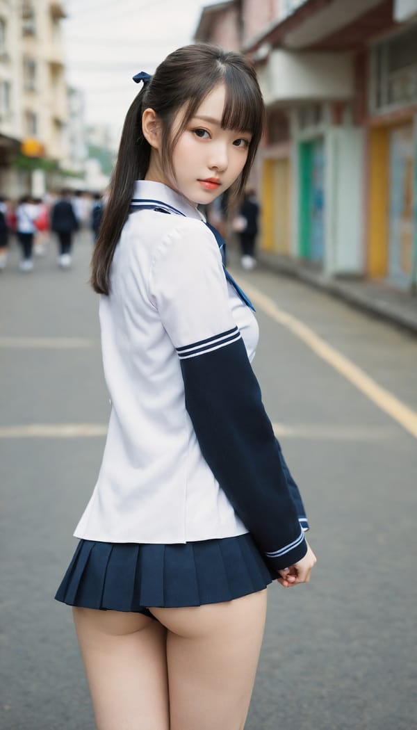 Tags: 21872187, SDXL
{"3": {"inputs": {"seed": 665219094645223, "steps": 64, "cfg": 5.32, "sampler_name": "dpmpp_2m", "scheduler": "karras", "denoise": 1.0, "model": ["27", 0], "positive": ["6", 0], "negative": ["7", 0], "latent_image": ["5", 0]}, "class_type": "KSampler"}, "4": {"inputs": {"ckpt_name": "helloworldxl.safetensors"}, "class_type": "CheckpointLoaderSimple"}, "5": {"inputs": {"width": 768, "height": 1344, "batch_size": 1}, "class_type": "EmptyLatentImage"}, "6": {"inputs": {"text": "19 year old girl, (russian:1.03), (chinese:1.00), (blush:1.10), (idol:1.05), (cute:1.12), (beautiful eyes:1.08), (seductive facial expression:1.12), (double eyelids:1.03), (temptress:1.00), (seductive pose:1.09), (sexy lips:1.08), (eyelashes:1.01), (detailed face:1.10), (pale skin:1.04), (perky ass:1.11), (exposed ass:1.01), (looking back:1.03), (sexy ass:0.96), (thigh gap:1.13), (school uniform:1.13), choker, busy street, (detailed skin:1.04), (textured skin:1.06), (natural looking skin:1.03), (portra:1.05), (skin fuzz:1.03), (soft lighting:1.06), (RAW:1.01), (film:1.04), (candid cinema:1.04)", "clip": ["27", 1]}, "class_type": "CLIPTextEncode"}, "7": {"inputs": {"text": "(open mouth:1.12), (worst quality:1.10), (watermark:1.14), (distorted:1.06), (low resolution:1.09), (twisted:1.07), (bad hands:1.13)", "clip": ["27", 1]}, "class_type": "CLIPTextEncode"}, "8": {"inputs": {"samples": ["3", 0], "vae": ["4", 2]}, "class_type": "VAEDecode"}, "25": {"inputs": {"lora_name": "nudify_xl.safetensors", "strength_model": 0.03, "strength_clip": 0.07, "model": ["4", 0], "clip": ["4", 1]}, "class_type": "LoraLoader"}, "26": {"inputs": {"lora_name": "shirtlift_SDXL_v2.safetensors", "strength_model": 0.08, "strength_clip": 0.07, "model": ["25", 0], "clip": ["25", 1]}, "class_type": "LoraLoader"}, "27": {"inputs": {"lora_name": "PerfectEyesXL.safetensors", "strength_model": 0.1, "strength_clip": 0.02, "model": ["26", 0], "clip": ["26", 1]}, "class_type": "LoraLoader"}, "30": {"inputs": {"model_name": "4x_NMKD-Superscale-SP_178000_G.pth"}, "class_type": "UpscaleModelLoader"}, "31": {"inputs": {"upscale_model": ["30", 0], "image": ["8", 0]}, "class_type": "ImageUpscaleWithModel"}, "32": {"inputs": {"upscale_method": "lanczos", "scale_by": 0.5, "image": ["31", 0]}, "class_type": "ImageScaleBy"}, "33": {"inputs": {"pixels": ["32", 0], "vae": ["4", 2]}, "class_type": "VAEEncode"}, "34": {"inputs": {"seed": 665219094645223, "steps": 64, "cfg": 5.32, "sampler_name": "dpmpp_2m", "scheduler": "karras", "denoise": 0.3, "model": ["27", 0], "positive": ["6", 0], "negative": ["7", 0], "latent_image": ["33", 0]}, "class_type": "KSampler"}, "36": {"inputs": {"samples": ["34", 0], "vae": ["4", 2]}, "class_type": "VAEDecode"}, "39": {"inputs": {"filename_prefix": "comfyapi-1723755192233", "images": ["36", 0]}, "class_type": "SaveImage"}}