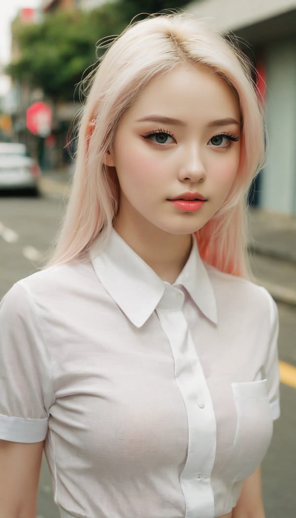 Tags: 21872187, SDXL
{"3": {"inputs": {"seed": 603530579071464, "steps": 32, "cfg": 5.85, "sampler_name": "dpmpp_2m", "scheduler": "karras", "denoise": 1.0, "model": ["27", 0], "positive": ["6", 0], "negative": ["7", 0], "latent_image": ["5", 0]}, "class_type": "KSampler"}, "4": {"inputs": {"ckpt_name": "juggernautxl.safetensors"}, "class_type": "CheckpointLoaderSimple"}, "5": {"inputs": {"width": 768, "height": 1344, "batch_size": 1}, "class_type": "EmptyLatentImage"}, "6": {"inputs": {"text": "24 year old girl, (temptress:1.12), (sexy lips:1.05), (idol:1.13), (cute:0.98), (pale skin:0.99), (detailed face:1.03), (eyelashes:0.97), (beautiful eyes:1.03), (double eyelids:1.11), (slim:1.01), (seductive facial expression:1.02), (seductive pose:1.14), (blush:0.97), (perky ass:1.07), (exposed ass:1.01), (looking back:1.02), (sexy ass:1.12), (thigh gap:1.10), (school uniform:1.03), choker, busy street, (film:1.04), (textured skin:1.01), (detailed skin:1.04), (natural looking skin:1.05), (soft lighting:1.09), (skin fuzz:1.04), (RAW:1.07), (portra:1.07), (candid cinema:1.02)", "clip": ["27", 1]}, "class_type": "CLIPTextEncode"}, "7": {"inputs": {"text": "(distorted:1.07), (worst quality:1.14), (bad hands:1.06), (low resolution:1.07), (twisted:1.06), (open mouth:1.10), (watermark:1.13)", "clip": ["27", 1]}, "class_type": "CLIPTextEncode"}, "8": {"inputs": {"samples": ["3", 0], "vae": ["4", 2]}, "class_type": "VAEDecode"}, "25": {"inputs": {"lora_name": "nudify_xl.safetensors", "strength_model": 0.13, "strength_clip": 0.01, "model": ["4", 0], "clip": ["4", 1]}, "class_type": "LoraLoader"}, "26": {"inputs": {"lora_name": "shirtlift_SDXL_v2.safetensors", "strength_model": 0.05, "strength_clip": 0.17, "model": ["25", 0], "clip": ["25", 1]}, "class_type": "LoraLoader"}, "27": {"inputs": {"lora_name": "PerfectEyesXL.safetensors", "strength_model": 0.06, "strength_clip": 0.02, "model": ["26", 0], "clip": ["26", 1]}, "class_type": "LoraLoader"}, "30": {"inputs": {"model_name": "4x_NMKD-Superscale-SP_178000_G.pth"}, "class_type": "UpscaleModelLoader"}, "31": {"inputs": {"upscale_model": ["30", 0], "image": ["8", 0]}, "class_type": "ImageUpscaleWithModel"}, "32": {"inputs": {"upscale_method": "lanczos", "scale_by": 0.5, "image": ["31", 0]}, "class_type": "ImageScaleBy"}, "33": {"inputs": {"pixels": ["32", 0], "vae": ["4", 2]}, "class_type": "VAEEncode"}, "34": {"inputs": {"seed": 603530579071464, "steps": 32, "cfg": 5.85, "sampler_name": "dpmpp_2m", "scheduler": "karras", "denoise": 0.3, "model": ["27", 0], "positive": ["6", 0], "negative": ["7", 0], "latent_image": ["33", 0]}, "class_type": "KSampler"}, "36": {"inputs": {"samples": ["34", 0], "vae": ["4", 2]}, "class_type": "VAEDecode"}, "39": {"inputs": {"filename_prefix": "comfyapi-1731625422467", "images": ["36", 0]}, "class_type": "SaveImage"}}