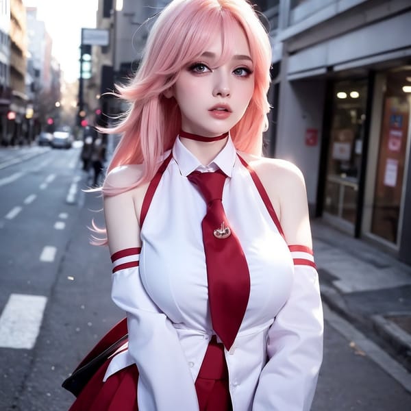 Tags: 21872187
<lora:YaeMiko_Test:0.77>, (school uniform:1.14), (large breasts:0.96), choker, busy street in urban city, (seductive pose:1.10), extremely detailed face, cute, (photorealistic:0.91), seductive smile, double eyelids, eyelashes, pale skin, full body portrait, textured skin, 4K, best quality, sharp, hyper realistic, tall, blush, delicate and beautiful girl, 1girl, (stunningly attractive:0.95)
Negative prompt: sketches, paintings, anime, ugly, (worst quality:1.93)
Steps: 32, Sampler: DPM++ 2M Karras, CFG scale: 5.58, Seed: 1436471776, Size: 512x512, Model hash: fc2511737a, Model: chilloutmix_NiPrunedFp32Fix, Seed resize from: -1x-1, Denoising strength: 0.4, Version: v1.2.1, Hires upscale: 2.0, Hires steps: 16, Hires upscaler: ESRGAN_4x