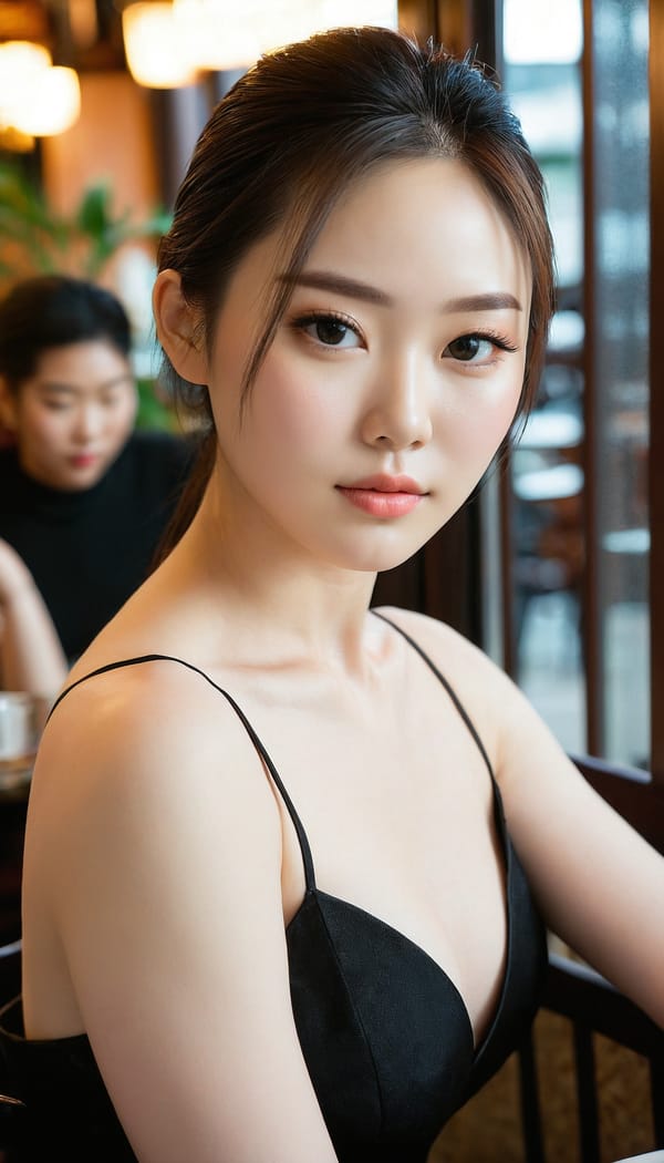 Tags: 21872187, SDXL
{"3": {"inputs": {"seed": 554046611665795, "steps": 32, "cfg": 7.42, "sampler_name": "dpmpp_2m", "scheduler": "karras", "denoise": 1.0, "model": ["27", 0], "positive": ["6", 0], "negative": ["7", 0], "latent_image": ["5", 0]}, "class_type": "KSampler"}, "4": {"inputs": {"ckpt_name": "juggernautxl.safetensors"}, "class_type": "CheckpointLoaderSimple"}, "5": {"inputs": {"width": 768, "height": 1344, "batch_size": 1}, "class_type": "EmptyLatentImage"}, "6": {"inputs": {"text": "26 year old girl, (chinese:0.95), (irish:1.10), (temptress:1.08), (double eyelids:0.99), (beautiful eyes:1.01), (cute:0.99), (pale skin:0.99), (seductive facial expression:1.05), (sexy lips:1.07), (seductive pose:1.09), (eyelashes:0.99), (slim:1.03), (idol:1.14), (detailed face:1.14), (blush:0.98), (perky ass:1.07), (exposed ass:1.08), (looking back:0.97), (sexy ass:1.02), (thigh gap:0.95), (wearing a little black dress:1.01) at a fine dining restaurant, (film:1.03), (RAW:1.00), (candid cinema:1.01), (textured skin:1.08), (detailed skin:1.07), (portra:1.02), (skin fuzz:1.06), (natural looking skin:1.07), (soft lighting:1.07)", "clip": ["27", 1]}, "class_type": "CLIPTextEncode"}, "7": {"inputs": {"text": "(distorted:1.08), (bad hands:1.06), (worst quality:1.11), (low resolution:1.10), (open mouth:1.07), (twisted:1.14), (watermark:1.11)", "clip": ["27", 1]}, "class_type": "CLIPTextEncode"}, "8": {"inputs": {"samples": ["3", 0], "vae": ["4", 2]}, "class_type": "VAEDecode"}, "25": {"inputs": {"lora_name": "nudify_xl.safetensors", "strength_model": 0.37, "strength_clip": 0.22, "model": ["4", 0], "clip": ["4", 1]}, "class_type": "LoraLoader"}, "26": {"inputs": {"lora_name": "shirtlift_SDXL_v2.safetensors", "strength_model": 0.06, "strength_clip": 0.07, "model": ["25", 0], "clip": ["25", 1]}, "class_type": "LoraLoader"}, "27": {"inputs": {"lora_name": "PerfectEyesXL.safetensors", "strength_model": 0.17, "strength_clip": 0.16, "model": ["26", 0], "clip": ["26", 1]}, "class_type": "LoraLoader"}, "30": {"inputs": {"model_name": "4x_NMKD-Superscale-SP_178000_G.pth"}, "class_type": "UpscaleModelLoader"}, "31": {"inputs": {"upscale_model": ["30", 0], "image": ["8", 0]}, "class_type": "ImageUpscaleWithModel"}, "32": {"inputs": {"upscale_method": "lanczos", "scale_by": 0.5, "image": ["31", 0]}, "class_type": "ImageScaleBy"}, "33": {"inputs": {"pixels": ["32", 0], "vae": ["4", 2]}, "class_type": "VAEEncode"}, "34": {"inputs": {"seed": 554046611665795, "steps": 32, "cfg": 7.42, "sampler_name": "dpmpp_2m", "scheduler": "karras", "denoise": 0.3, "model": ["27", 0], "positive": ["6", 0], "negative": ["7", 0], "latent_image": ["33", 0]}, "class_type": "KSampler"}, "36": {"inputs": {"samples": ["34", 0], "vae": ["4", 2]}, "class_type": "VAEDecode"}, "39": {"inputs": {"filename_prefix": "comfyapi-1716222339281", "images": ["36", 0]}, "class_type": "SaveImage"}}