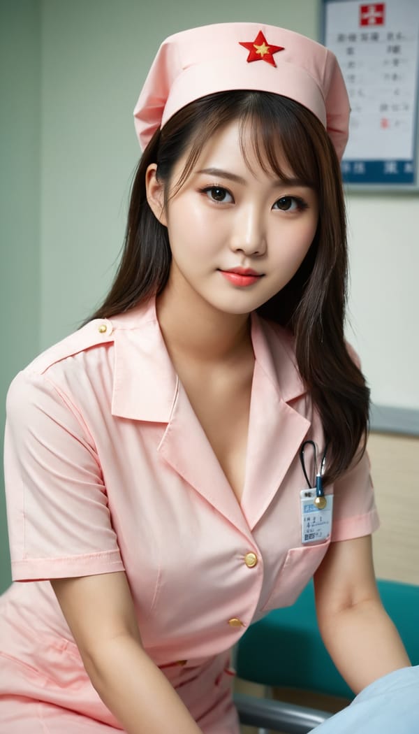 Tags: 21872187, SDXL
{"3": {"inputs": {"seed": 568951471712322, "steps": 32, "cfg": 7.75, "sampler_name": "dpmpp_2m", "scheduler": "karras", "denoise": 1.0, "model": ["27", 0], "positive": ["6", 0], "negative": ["7", 0], "latent_image": ["5", 0]}, "class_type": "KSampler"}, "4": {"inputs": {"ckpt_name": "juggernautXL_v8Rundiffusion.safetensors"}, "class_type": "CheckpointLoaderSimple"}, "5": {"inputs": {"width": 768, "height": 1344, "batch_size": 1}, "class_type": "EmptyLatentImage"}, "6": {"inputs": {"text": "28 year old girl, (chinese:1.12), (double eyelids:1.05), (detailed face:1.01), (temptress:0.99), (seductive pose:1.02), (blush:0.99), (beautiful eyes:0.96), (sexy lips:1.04), (idol:1.14), (slim:1.13), (seductive facial expression:1.06), (eyelashes:0.99), (in a seductive pose:0.95), (large perky breasts:1.02), (cleavage:1.06), (thigh gap:1.11), (nurse in uniform:1.08) working in a hospital ward, (film:1.06), (portra:1.08), (natural looking skin:1.02), (soft lighting:1.06), (textured skin:1.05), (skin fuzz:1.05), (candid cinema:1.08), (RAW:1.03), (detailed skin:1.04)", "clip": ["27", 1]}, "class_type": "CLIPTextEncode"}, "7": {"inputs": {"text": "(worst quality:1.13), (low resolution:1.06), (bad hands:1.14), (open mouth:1.09), (watermark:1.06), (twisted:1.08), (distorted:1.14)", "clip": ["27", 1]}, "class_type": "CLIPTextEncode"}, "8": {"inputs": {"samples": ["3", 0], "vae": ["4", 2]}, "class_type": "VAEDecode"}, "25": {"inputs": {"lora_name": "nudify_xl.safetensors", "strength_model": 0.17, "strength_clip": 0.21, "model": ["4", 0], "clip": ["4", 1]}, "class_type": "LoraLoader"}, "26": {"inputs": {"lora_name": "shirtlift_SDXL_v2.safetensors", "strength_model": 0.04, "strength_clip": 0.12, "model": ["25", 0], "clip": ["25", 1]}, "class_type": "LoraLoader"}, "27": {"inputs": {"lora_name": "PerfectEyesXL.safetensors", "strength_model": 0.16, "strength_clip": 0.18, "model": ["26", 0], "clip": ["26", 1]}, "class_type": "LoraLoader"}, "30": {"inputs": {"model_name": "4x_NMKD-Superscale-SP_178000_G.pth"}, "class_type": "UpscaleModelLoader"}, "31": {"inputs": {"upscale_model": ["30", 0], "image": ["8", 0]}, "class_type": "ImageUpscaleWithModel"}, "32": {"inputs": {"upscale_method": "lanczos", "scale_by": 0.5, "image": ["31", 0]}, "class_type": "ImageScaleBy"}, "33": {"inputs": {"pixels": ["32", 0], "vae": ["4", 2]}, "class_type": "VAEEncode"}, "34": {"inputs": {"seed": 568951471712322, "steps": 32, "cfg": 7.75, "sampler_name": "dpmpp_2m", "scheduler": "karras", "denoise": 0.3, "model": ["27", 0], "positive": ["6", 0], "negative": ["7", 0], "latent_image": ["33", 0]}, "class_type": "KSampler"}, "36": {"inputs": {"samples": ["34", 0], "vae": ["4", 2]}, "class_type": "VAEDecode"}, "39": {"inputs": {"filename_prefix": "comfyapi-1707881055818", "images": ["36", 0]}, "class_type": "SaveImage"}}